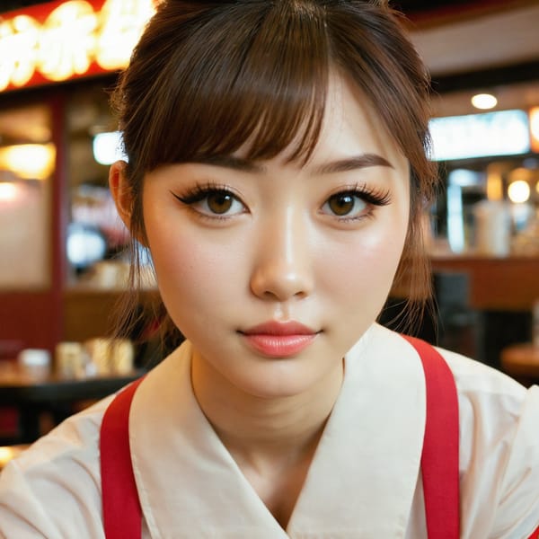 Tags: 21872187, SDXL
{"3": {"inputs": {"seed": 445009915336940, "steps": 32, "cfg": 6.72, "sampler_name": "dpmpp_2m", "scheduler": "karras", "denoise": 1.0, "model": ["27", 0], "positive": ["6", 0], "negative": ["7", 0], "latent_image": ["5", 0]}, "class_type": "KSampler"}, "4": {"inputs": {"ckpt_name": "juggernautxl.safetensors"}, "class_type": "CheckpointLoaderSimple"}, "5": {"inputs": {"width": 1024, "height": 1024, "batch_size": 1}, "class_type": "EmptyLatentImage"}, "6": {"inputs": {"text": "26 year old girl, (japanese:1.01), (irish:1.00), (double eyelids:1.01), (blush:0.98), (beautiful eyes:1.06), (pale skin:0.97), (idol:1.09), (eyelashes:1.12), (temptress:1.03), (seductive facial expression:1.09), (detailed face:1.02), (sexy lips:0.95), (slim:1.10), (perky ass:1.04), (exposed ass:1.00), (looking back:1.13), (sexy ass:0.98), (thigh gap:1.08), (a waitress in uniform:0.98) working at a restaurant, (candid cinema:1.05), (textured skin:1.05), (natural looking skin:1.09), (RAW:1.08), (portra:1.02), (detailed skin:1.06), (film:1.02), (skin fuzz:1.09), (soft lighting:1.06)", "clip": ["27", 1]}, "class_type": "CLIPTextEncode"}, "7": {"inputs": {"text": "(open mouth:1.14), (low resolution:1.06), (distorted:1.13), (twisted:1.06), (bad hands:1.12), (worst quality:1.10), (watermark:1.07)", "clip": ["27", 1]}, "class_type": "CLIPTextEncode"}, "8": {"inputs": {"samples": ["3", 0], "vae": ["4", 2]}, "class_type": "VAEDecode"}, "25": {"inputs": {"lora_name": "nudify_xl.safetensors", "strength_model": 0.28, "strength_clip": 0.11, "model": ["4", 0], "clip": ["4", 1]}, "class_type": "LoraLoader"}, "26": {"inputs": {"lora_name": "shirtlift_SDXL_v2.safetensors", "strength_model": 0.02, "strength_clip": 0.1, "model": ["25", 0], "clip": ["25", 1]}, "class_type": "LoraLoader"}, "27": {"inputs": {"lora_name": "PerfectEyesXL.safetensors", "strength_model": 0.13, "strength_clip": 0.12, "model": ["26", 0], "clip": ["26", 1]}, "class_type": "LoraLoader"}, "30": {"inputs": {"model_name": "4x_NMKD-Superscale-SP_178000_G.pth"}, "class_type": "UpscaleModelLoader"}, "31": {"inputs": {"upscale_model": ["30", 0], "image": ["8", 0]}, "class_type": "ImageUpscaleWithModel"}, "32": {"inputs": {"upscale_method": "lanczos", "scale_by": 0.5, "image": ["31", 0]}, "class_type": "ImageScaleBy"}, "33": {"inputs": {"pixels": ["32", 0], "vae": ["4", 2]}, "class_type": "VAEEncode"}, "34": {"inputs": {"seed": 445009915336940, "steps": 32, "cfg": 6.72, "sampler_name": "dpmpp_2m", "scheduler": "karras", "denoise": 0.3, "model": ["27", 0], "positive": ["6", 0], "negative": ["7", 0], "latent_image": ["33", 0]}, "class_type": "KSampler"}, "36": {"inputs": {"samples": ["34", 0], "vae": ["4", 2]}, "class_type": "VAEDecode"}, "39": {"inputs": {"filename_prefix": "comfyapi-1714854374874", "images": ["36", 0]}, "class_type": "SaveImage"}}