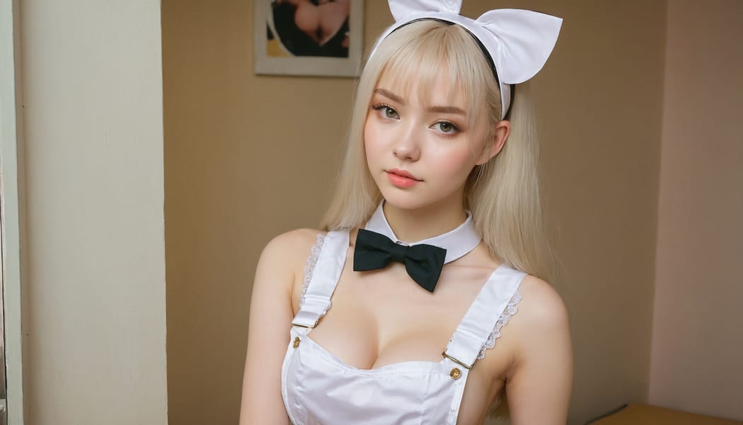 Tags: 21872187, SDXL
{"3": {"inputs": {"seed": 939023695529909, "steps": 32, "cfg": 6.09, "sampler_name": "dpmpp_2m", "scheduler": "karras", "denoise": 1.0, "model": ["27", 0], "positive": ["6", 0], "negative": ["7", 0], "latent_image": ["5", 0]}, "class_type": "KSampler"}, "4": {"inputs": {"ckpt_name": "juggernautxl.safetensors"}, "class_type": "CheckpointLoaderSimple"}, "5": {"inputs": {"width": 1344, "height": 768, "batch_size": 1}, "class_type": "EmptyLatentImage"}, "6": {"inputs": {"text": "18 year old girl, (ukrainian:1.12), (russian:1.00), (eyelashes:1.00), (cute:1.08), (double eyelids:0.98), (seductive facial expression:0.95), (seductive pose:1.12), (slim:1.02), (beautiful eyes:1.11), (blush:0.96), (detailed face:0.96), (idol:1.09), (sexy lips:1.03), (pale skin:1.07), (temptress:0.97), (perky ass:0.95), (exposed ass:1.14), (looking back:0.95), (sexy ass:0.98), (thigh gap:1.09), in a (skimpy maid costume:1.06) working at a maid cafe, choker, bowtie, headband, pleated skirt, (film:1.02), (candid cinema:1.05), (RAW:1.03), (textured skin:1.03), (soft lighting:1.09), (detailed skin:1.08), (portra:1.08), (natural looking skin:1.06), (skin fuzz:1.05)", "clip": ["27", 1]}, "class_type": "CLIPTextEncode"}, "7": {"inputs": {"text": "(twisted:1.13), (distorted:1.09), (low resolution:1.06), (watermark:1.09), (open mouth:1.06), (bad hands:1.14), (worst quality:1.05)", "clip": ["27", 1]}, "class_type": "CLIPTextEncode"}, "8": {"inputs": {"samples": ["3", 0], "vae": ["4", 2]}, "class_type": "VAEDecode"}, "25": {"inputs": {"lora_name": "nudify_xl.safetensors", "strength_model": 0.08, "strength_clip": 0.17, "model": ["4", 0], "clip": ["4", 1]}, "class_type": "LoraLoader"}, "26": {"inputs": {"lora_name": "shirtlift_SDXL_v2.safetensors", "strength_model": 0.13, "strength_clip": 0.06, "model": ["25", 0], "clip": ["25", 1]}, "class_type": "LoraLoader"}, "27": {"inputs": {"lora_name": "PerfectEyesXL.safetensors", "strength_model": 0.17, "strength_clip": 0.16, "model": ["26", 0], "clip": ["26", 1]}, "class_type": "LoraLoader"}, "30": {"inputs": {"model_name": "4x_NMKD-Superscale-SP_178000_G.pth"}, "class_type": "UpscaleModelLoader"}, "31": {"inputs": {"upscale_model": ["30", 0], "image": ["8", 0]}, "class_type": "ImageUpscaleWithModel"}, "32": {"inputs": {"upscale_method": "lanczos", "scale_by": 0.5, "image": ["31", 0]}, "class_type": "ImageScaleBy"}, "33": {"inputs": {"pixels": ["32", 0], "vae": ["4", 2]}, "class_type": "VAEEncode"}, "34": {"inputs": {"seed": 939023695529909, "steps": 32, "cfg": 6.09, "sampler_name": "dpmpp_2m", "scheduler": "karras", "denoise": 0.3, "model": ["27", 0], "positive": ["6", 0], "negative": ["7", 0], "latent_image": ["33", 0]}, "class_type": "KSampler"}, "36": {"inputs": {"samples": ["34", 0], "vae": ["4", 2]}, "class_type": "VAEDecode"}, "39": {"inputs": {"filename_prefix": "comfyapi-1735881355107", "images": ["36", 0]}, "class_type": "SaveImage"}}