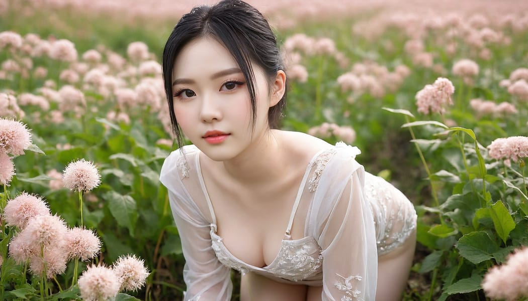 Tags: 21872187, SDXL
{"3": {"inputs": {"seed": 609987651309507, "steps": 64, "cfg": 6.43, "sampler_name": "dpmpp_2m", "scheduler": "karras", "denoise": 1.0, "model": ["27", 0], "positive": ["6", 0], "negative": ["7", 0], "latent_image": ["5", 0]}, "class_type": "KSampler"}, "4": {"inputs": {"ckpt_name": "juggernautxl.safetensors"}, "class_type": "CheckpointLoaderSimple"}, "5": {"inputs": {"width": 1344, "height": 768, "batch_size": 1}, "class_type": "EmptyLatentImage"}, "6": {"inputs": {"text": "20 year old girl, (russian:0.99), (chinese:1.14), (pale skin:1.03), (eyelashes:1.04), (idol:1.11), (seductive pose:1.10), (seductive facial expression:0.95), (detailed face:0.98), (temptress:1.12), (blush:1.08), (cute:1.02), (double eyelids:1.04), (sexy lips:1.10), (slim:1.13), (on all fours:0.95), (spreading ass cheeks:0.99), (from behind:0.99), (backboob:1.01), wearing (translucent clothes:1.00) on a flower field, (portra:1.03), (soft lighting:1.02), (skin fuzz:1.08), (RAW:1.07), (film:1.06), (textured skin:1.00), (natural looking skin:1.07), (candid cinema:1.08), (detailed skin:1.05)", "clip": ["27", 1]}, "class_type": "CLIPTextEncode"}, "7": {"inputs": {"text": "(bad hands:1.12), (open mouth:1.09), (watermark:1.13), (low resolution:1.14), (twisted:1.13), (distorted:1.13), (worst quality:1.05)", "clip": ["27", 1]}, "class_type": "CLIPTextEncode"}, "8": {"inputs": {"samples": ["3", 0], "vae": ["4", 2]}, "class_type": "VAEDecode"}, "25": {"inputs": {"lora_name": "nudify_xl.safetensors", "strength_model": 0.39, "strength_clip": 0.14, "model": ["4", 0], "clip": ["4", 1]}, "class_type": "LoraLoader"}, "26": {"inputs": {"lora_name": "shirtlift_SDXL_v2.safetensors", "strength_model": 0.1, "strength_clip": 0.01, "model": ["25", 0], "clip": ["25", 1]}, "class_type": "LoraLoader"}, "27": {"inputs": {"lora_name": "PerfectEyesXL.safetensors", "strength_model": 0.13, "strength_clip": 0.11, "model": ["26", 0], "clip": ["26", 1]}, "class_type": "LoraLoader"}, "30": {"inputs": {"model_name": "4x_NMKD-Superscale-SP_178000_G.pth"}, "class_type": "UpscaleModelLoader"}, "31": {"inputs": {"upscale_model": ["30", 0], "image": ["8", 0]}, "class_type": "ImageUpscaleWithModel"}, "32": {"inputs": {"upscale_method": "lanczos", "scale_by": 0.5, "image": ["31", 0]}, "class_type": "ImageScaleBy"}, "33": {"inputs": {"pixels": ["32", 0], "vae": ["4", 2]}, "class_type": "VAEEncode"}, "34": {"inputs": {"seed": 609987651309507, "steps": 64, "cfg": 6.43, "sampler_name": "dpmpp_2m", "scheduler": "karras", "denoise": 0.3, "model": ["27", 0], "positive": ["6", 0], "negative": ["7", 0], "latent_image": ["33", 0]}, "class_type": "KSampler"}, "36": {"inputs": {"samples": ["34", 0], "vae": ["4", 2]}, "class_type": "VAEDecode"}, "39": {"inputs": {"filename_prefix": "comfyapi-1725988432917", "images": ["36", 0]}, "class_type": "SaveImage"}}