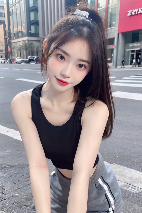 Tags: 21872187
<lora:mix4:0.70>, <lora:JapaneseDollLikeness_v15:0.56>, <lora:taiwanDollLikeness_v20:0.52>, (gym outfit:1.03), gym, (seductive pose:0.90), extremely detailed eyes, extremely detailed face, cute, (photorealistic:1.14), sexy lips, seductive smile, double eyelids, eyelashes, pale skin, full body portrait, textured skin, sharp, hyper realistic, (thigh gap:1.16), (stunningly attractive:1.13)
Negative prompt: paintings, anime, fat, (worst quality:1.92)
Steps: 32, Sampler: DPM++ 2M Karras, CFG scale: 6.22, Seed: 2033674360, Size: 512x768, Model hash: fc2511737a, Model: chilloutmix_NiPrunedFp32Fix, Seed resize from: -1x-1, Denoising strength: 0.4, Version: v1.2.1, Hires upscale: 2.0, Hires steps: 16, Hires upscaler: ESRGAN_4x