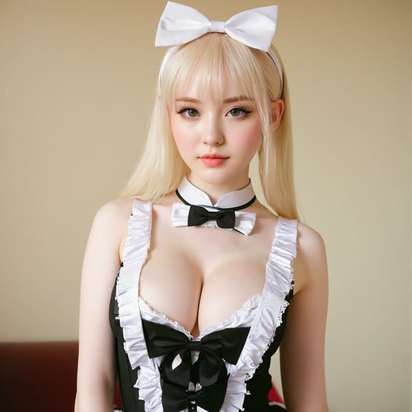 Tags: 21872187, SDXL
{"3": {"inputs": {"seed": 894874040473323, "steps": 32, "cfg": 6.19, "sampler_name": "dpmpp_2m", "scheduler": "karras", "denoise": 1.0, "model": ["27", 0], "positive": ["6", 0], "negative": ["7", 0], "latent_image": ["5", 0]}, "class_type": "KSampler"}, "4": {"inputs": {"ckpt_name": "juggernautxl.safetensors"}, "class_type": "CheckpointLoaderSimple"}, "5": {"inputs": {"width": 1024, "height": 1024, "batch_size": 1}, "class_type": "EmptyLatentImage"}, "6": {"inputs": {"text": "23 year old girl, (temptress:1.13), (sexy lips:1.13), (pale skin:1.09), (detailed face:0.98), (cute:1.05), (seductive pose:0.98), (eyelashes:1.11), (beautiful eyes:1.10), (double eyelids:0.95), (seductive facial expression:1.08), (idol:1.13), (blush:1.13), (slim:1.08), (in a seductive pose:1.12), (large perky breasts:1.05), (cleavage:1.09), (thigh gap:1.12), in a (skimpy maid costume:0.96) working at a maid cafe, choker, bowtie, headband, pleated skirt, (skin fuzz:1.00), (film:1.01), (textured skin:1.09), (portra:1.08), (natural looking skin:1.03), (soft lighting:1.05), (candid cinema:1.02), (detailed skin:1.03), (RAW:1.03)", "clip": ["27", 1]}, "class_type": "CLIPTextEncode"}, "7": {"inputs": {"text": "(twisted:1.12), (watermark:1.11), (open mouth:1.08), (bad hands:1.06), (distorted:1.10), (low resolution:1.05), (worst quality:1.14)", "clip": ["27", 1]}, "class_type": "CLIPTextEncode"}, "8": {"inputs": {"samples": ["3", 0], "vae": ["4", 2]}, "class_type": "VAEDecode"}, "25": {"inputs": {"lora_name": "nudify_xl.safetensors", "strength_model": 0.32, "strength_clip": 0.39, "model": ["4", 0], "clip": ["4", 1]}, "class_type": "LoraLoader"}, "26": {"inputs": {"lora_name": "shirtlift_SDXL_v2.safetensors", "strength_model": 0.18, "strength_clip": 0.09, "model": ["25", 0], "clip": ["25", 1]}, "class_type": "LoraLoader"}, "27": {"inputs": {"lora_name": "PerfectEyesXL.safetensors", "strength_model": 0.01, "strength_clip": 0.0, "model": ["26", 0], "clip": ["26", 1]}, "class_type": "LoraLoader"}, "30": {"inputs": {"model_name": "4x_NMKD-Superscale-SP_178000_G.pth"}, "class_type": "UpscaleModelLoader"}, "31": {"inputs": {"upscale_model": ["30", 0], "image": ["8", 0]}, "class_type": "ImageUpscaleWithModel"}, "32": {"inputs": {"upscale_method": "lanczos", "scale_by": 0.5, "image": ["31", 0]}, "class_type": "ImageScaleBy"}, "33": {"inputs": {"pixels": ["32", 0], "vae": ["4", 2]}, "class_type": "VAEEncode"}, "34": {"inputs": {"seed": 894874040473323, "steps": 32, "cfg": 6.19, "sampler_name": "dpmpp_2m", "scheduler": "karras", "denoise": 0.3, "model": ["27", 0], "positive": ["6", 0], "negative": ["7", 0], "latent_image": ["33", 0]}, "class_type": "KSampler"}, "36": {"inputs": {"samples": ["34", 0], "vae": ["4", 2]}, "class_type": "VAEDecode"}, "39": {"inputs": {"filename_prefix": "comfyapi-1728350566887", "images": ["36", 0]}, "class_type": "SaveImage"}}