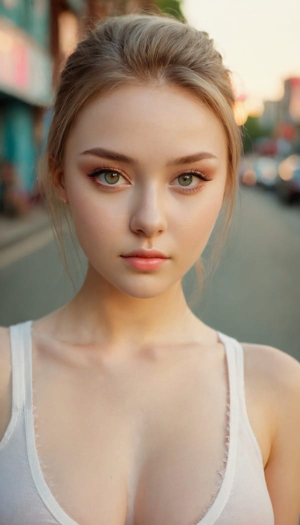 Tags: 21872187, SDXL
{"3": {"inputs": {"seed": 567673758272031, "steps": 32, "cfg": 5.39, "sampler_name": "dpmpp_2m", "scheduler": "karras", "denoise": 1.0, "model": ["27", 0], "positive": ["6", 0], "negative": ["7", 0], "latent_image": ["5", 0]}, "class_type": "KSampler"}, "4": {"inputs": {"ckpt_name": "juggernautxl.safetensors"}, "class_type": "CheckpointLoaderSimple"}, "5": {"inputs": {"width": 768, "height": 1344, "batch_size": 1}, "class_type": "EmptyLatentImage"}, "6": {"inputs": {"text": "20 year old girl, (ukrainian:1.13), (beautiful eyes:1.00), (seductive facial expression:0.97), (eyelashes:0.97), (sexy lips:1.05), (idol:0.96), (detailed face:1.11), (blush:1.01), (double eyelids:0.99), (temptress:0.96), (slim:1.03), (pale skin:1.09), (in a seductive pose:1.13), (large perky breasts:0.98), (cleavage:1.06), (thigh gap:1.00), (white tanktop:0.98), busy street, (film:1.04), (portra:1.09), (natural looking skin:1.04), (detailed skin:1.00), (textured skin:1.00), (RAW:1.08), (soft lighting:1.02), (skin fuzz:1.03), (candid cinema:1.08)", "clip": ["27", 1]}, "class_type": "CLIPTextEncode"}, "7": {"inputs": {"text": "(twisted:1.07), (distorted:1.06), (open mouth:1.08), (low resolution:1.10), (bad hands:1.13), (watermark:1.08), (worst quality:1.05)", "clip": ["27", 1]}, "class_type": "CLIPTextEncode"}, "8": {"inputs": {"samples": ["3", 0], "vae": ["4", 2]}, "class_type": "VAEDecode"}, "25": {"inputs": {"lora_name": "nudify_xl.safetensors", "strength_model": 0.38, "strength_clip": 0.2, "model": ["4", 0], "clip": ["4", 1]}, "class_type": "LoraLoader"}, "26": {"inputs": {"lora_name": "shirtlift_SDXL_v2.safetensors", "strength_model": 0.06, "strength_clip": 0.14, "model": ["25", 0], "clip": ["25", 1]}, "class_type": "LoraLoader"}, "27": {"inputs": {"lora_name": "PerfectEyesXL.safetensors", "strength_model": 0.18, "strength_clip": 0.18, "model": ["26", 0], "clip": ["26", 1]}, "class_type": "LoraLoader"}, "30": {"inputs": {"model_name": "4x_NMKD-Superscale-SP_178000_G.pth"}, "class_type": "UpscaleModelLoader"}, "31": {"inputs": {"upscale_model": ["30", 0], "image": ["8", 0]}, "class_type": "ImageUpscaleWithModel"}, "32": {"inputs": {"upscale_method": "lanczos", "scale_by": 0.5, "image": ["31", 0]}, "class_type": "ImageScaleBy"}, "33": {"inputs": {"pixels": ["32", 0], "vae": ["4", 2]}, "class_type": "VAEEncode"}, "34": {"inputs": {"seed": 567673758272031, "steps": 32, "cfg": 5.39, "sampler_name": "dpmpp_2m", "scheduler": "karras", "denoise": 0.3, "model": ["27", 0], "positive": ["6", 0], "negative": ["7", 0], "latent_image": ["33", 0]}, "class_type": "KSampler"}, "36": {"inputs": {"samples": ["34", 0], "vae": ["4", 2]}, "class_type": "VAEDecode"}, "39": {"inputs": {"filename_prefix": "comfyapi-1735356068965", "images": ["36", 0]}, "class_type": "SaveImage"}}