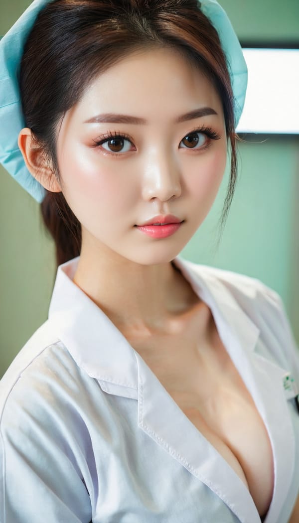 Tags: 21872187, SDXL
{"3": {"inputs": {"seed": 179547949892321, "steps": 32, "cfg": 7.19, "sampler_name": "dpmpp_2m", "scheduler": "karras", "denoise": 1.0, "model": ["27", 0], "positive": ["6", 0], "negative": ["7", 0], "latent_image": ["5", 0]}, "class_type": "KSampler"}, "4": {"inputs": {"ckpt_name": "juggernautxl.safetensors"}, "class_type": "CheckpointLoaderSimple"}, "5": {"inputs": {"width": 768, "height": 1344, "batch_size": 1}, "class_type": "EmptyLatentImage"}, "6": {"inputs": {"text": "21 year old girl, (taiwanese:1.14), (korean:1.00), (japanese:1.05), (beautiful eyes:1.05), (temptress:1.05), (double eyelids:1.03), (blush:1.07), (seductive facial expression:1.14), (seductive pose:1.10), (pale skin:1.13), (idol:1.08), (slim:1.04), (eyelashes:1.05), (cute:0.99), (sexy lips:1.12), (in a seductive pose:1.00), (large perky breasts:0.98), (cleavage:1.14), (thigh gap:1.00), (nurse in uniform:1.03) working in a hospital ward, (textured skin:1.05), (skin fuzz:1.00), (soft lighting:1.00), (film:1.01), (natural looking skin:1.02), (portra:1.05), (RAW:1.02), (detailed skin:1.09), (candid cinema:1.01)", "clip": ["27", 1]}, "class_type": "CLIPTextEncode"}, "7": {"inputs": {"text": "(open mouth:1.08), (twisted:1.09), (bad hands:1.10), (low resolution:1.10), (watermark:1.10), (worst quality:1.12), (distorted:1.10)", "clip": ["27", 1]}, "class_type": "CLIPTextEncode"}, "8": {"inputs": {"samples": ["3", 0], "vae": ["4", 2]}, "class_type": "VAEDecode"}, "25": {"inputs": {"lora_name": "nudify_xl.safetensors", "strength_model": 0.36, "strength_clip": 0.15, "model": ["4", 0], "clip": ["4", 1]}, "class_type": "LoraLoader"}, "26": {"inputs": {"lora_name": "shirtlift_SDXL_v2.safetensors", "strength_model": 0.01, "strength_clip": 0.14, "model": ["25", 0], "clip": ["25", 1]}, "class_type": "LoraLoader"}, "27": {"inputs": {"lora_name": "PerfectEyesXL.safetensors", "strength_model": 0.07, "strength_clip": 0.05, "model": ["26", 0], "clip": ["26", 1]}, "class_type": "LoraLoader"}, "30": {"inputs": {"model_name": "4x_NMKD-Superscale-SP_178000_G.pth"}, "class_type": "UpscaleModelLoader"}, "31": {"inputs": {"upscale_model": ["30", 0], "image": ["8", 0]}, "class_type": "ImageUpscaleWithModel"}, "32": {"inputs": {"upscale_method": "lanczos", "scale_by": 0.5, "image": ["31", 0]}, "class_type": "ImageScaleBy"}, "33": {"inputs": {"pixels": ["32", 0], "vae": ["4", 2]}, "class_type": "VAEEncode"}, "34": {"inputs": {"seed": 179547949892321, "steps": 32, "cfg": 7.19, "sampler_name": "dpmpp_2m", "scheduler": "karras", "denoise": 0.3, "model": ["27", 0], "positive": ["6", 0], "negative": ["7", 0], "latent_image": ["33", 0]}, "class_type": "KSampler"}, "36": {"inputs": {"samples": ["34", 0], "vae": ["4", 2]}, "class_type": "VAEDecode"}, "39": {"inputs": {"filename_prefix": "comfyapi-1725224431435", "images": ["36", 0]}, "class_type": "SaveImage"}}