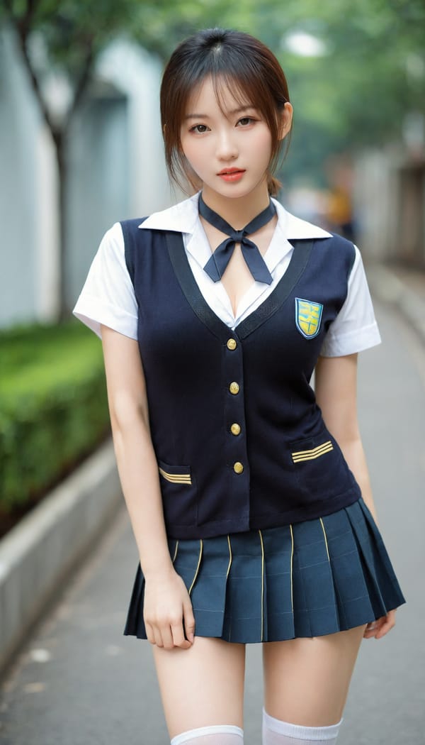 Tags: 21872187, SDXL
{"3": {"inputs": {"seed": 263227965526407, "steps": 64, "cfg": 6.54, "sampler_name": "dpmpp_2m", "scheduler": "karras", "denoise": 1.0, "model": ["27", 0], "positive": ["6", 0], "negative": ["7", 0], "latent_image": ["5", 0]}, "class_type": "KSampler"}, "4": {"inputs": {"ckpt_name": "leosamsHelloworldSDXL_helloworldSDXL32DPO.safetensors"}, "class_type": "CheckpointLoaderSimple"}, "5": {"inputs": {"width": 768, "height": 1344, "batch_size": 1}, "class_type": "EmptyLatentImage"}, "6": {"inputs": {"text": "26 year old girl, (taiwanese:0.99), (ukrainian:1.05), (temptress:1.07), (detailed face:1.00), (seductive facial expression:1.03), (pale skin:1.01), (double eyelids:0.97), (idol:1.11), (eyelashes:1.01), (seductive pose:1.14), (slim:1.02), (blush:0.95), (cute:0.98), (sexy lips:1.03), (in a seductive pose:1.11), (large perky breasts:1.04), (cleavage:0.98), (thigh gap:0.95), (school uniform:1.08), choker, busy street, (soft lighting:1.06), (natural looking skin:1.05), (skin fuzz:1.09), (film:1.08), (detailed skin:1.00), (portra:1.04), (RAW:1.00), (candid cinema:1.02), (textured skin:1.00)", "clip": ["27", 1]}, "class_type": "CLIPTextEncode"}, "7": {"inputs": {"text": "(distorted:1.07), (worst quality:1.07), (twisted:1.05), (bad hands:1.13), (watermark:1.09), (low resolution:1.09)", "clip": ["27", 1]}, "class_type": "CLIPTextEncode"}, "8": {"inputs": {"samples": ["3", 0], "vae": ["4", 2]}, "class_type": "VAEDecode"}, "25": {"inputs": {"lora_name": "nudify_xl.safetensors", "strength_model": 0.12, "strength_clip": 0.26, "model": ["4", 0], "clip": ["4", 1]}, "class_type": "LoraLoader"}, "26": {"inputs": {"lora_name": "shirtlift_SDXL_v2.safetensors", "strength_model": 0.04, "strength_clip": 0.04, "model": ["25", 0], "clip": ["25", 1]}, "class_type": "LoraLoader"}, "27": {"inputs": {"lora_name": "PerfectEyesXL.safetensors", "strength_model": 0.11, "strength_clip": 0.13, "model": ["26", 0], "clip": ["26", 1]}, "class_type": "LoraLoader"}, "30": {"inputs": {"model_name": "4x_NMKD-Superscale-SP_178000_G.pth"}, "class_type": "UpscaleModelLoader"}, "31": {"inputs": {"upscale_model": ["30", 0], "image": ["8", 0]}, "class_type": "ImageUpscaleWithModel"}, "32": {"inputs": {"upscale_method": "lanczos", "scale_by": 0.5, "image": ["31", 0]}, "class_type": "ImageScaleBy"}, "33": {"inputs": {"pixels": ["32", 0], "vae": ["4", 2]}, "class_type": "VAEEncode"}, "34": {"inputs": {"seed": 263227965526407, "steps": 64, "cfg": 6.54, "sampler_name": "dpmpp_2m", "scheduler": "karras", "denoise": 0.3, "model": ["27", 0], "positive": ["6", 0], "negative": ["7", 0], "latent_image": ["33", 0]}, "class_type": "KSampler"}, "36": {"inputs": {"samples": ["34", 0], "vae": ["4", 2]}, "class_type": "VAEDecode"}, "39": {"inputs": {"filename_prefix": "comfyapi-1707590683302", "images": ["36", 0]}, "class_type": "SaveImage"}}