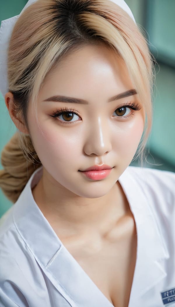 Tags: 21872187, SDXL
{"3": {"inputs": {"seed": 834087973122478, "steps": 32, "cfg": 6.47, "sampler_name": "dpmpp_2m", "scheduler": "karras", "denoise": 1.0, "model": ["27", 0], "positive": ["6", 0], "negative": ["7", 0], "latent_image": ["5", 0]}, "class_type": "KSampler"}, "4": {"inputs": {"ckpt_name": "juggernautxl.safetensors"}, "class_type": "CheckpointLoaderSimple"}, "5": {"inputs": {"width": 768, "height": 1344, "batch_size": 1}, "class_type": "EmptyLatentImage"}, "6": {"inputs": {"text": "23 year old girl, (korean:0.95), (russian:1.10), (sexy lips:0.95), (seductive facial expression:1.04), (eyelashes:1.12), (double eyelids:1.00), (temptress:1.08), (detailed face:1.04), (slim:1.00), (blush:1.09), (seductive pose:1.03), (cute:0.95), (beautiful eyes:1.07), (pale skin:1.00), (idol:1.07), (on all fours:1.04), (spreading ass cheeks:1.11), (from behind:1.04), (backboob:1.10), (nurse in uniform:1.13) working in a hospital ward, (textured skin:1.08), (detailed skin:1.06), (film:1.09), (portra:1.01), (natural looking skin:1.04), (RAW:1.03), (skin fuzz:1.09), (soft lighting:1.04), (candid cinema:1.01)", "clip": ["27", 1]}, "class_type": "CLIPTextEncode"}, "7": {"inputs": {"text": "(open mouth:1.13), (distorted:1.07), (bad hands:1.10), (twisted:1.12), (worst quality:1.12), (low resolution:1.07)", "clip": ["27", 1]}, "class_type": "CLIPTextEncode"}, "8": {"inputs": {"samples": ["3", 0], "vae": ["4", 2]}, "class_type": "VAEDecode"}, "25": {"inputs": {"lora_name": "nudify_xl.safetensors", "strength_model": 0.11, "strength_clip": 0.33, "model": ["4", 0], "clip": ["4", 1]}, "class_type": "LoraLoader"}, "26": {"inputs": {"lora_name": "shirtlift_SDXL_v2.safetensors", "strength_model": 0.06, "strength_clip": 0.02, "model": ["25", 0], "clip": ["25", 1]}, "class_type": "LoraLoader"}, "27": {"inputs": {"lora_name": "PerfectEyesXL.safetensors", "strength_model": 0.04, "strength_clip": 0.18, "model": ["26", 0], "clip": ["26", 1]}, "class_type": "LoraLoader"}, "30": {"inputs": {"model_name": "4x_NMKD-Superscale-SP_178000_G.pth"}, "class_type": "UpscaleModelLoader"}, "31": {"inputs": {"upscale_model": ["30", 0], "image": ["8", 0]}, "class_type": "ImageUpscaleWithModel"}, "32": {"inputs": {"upscale_method": "lanczos", "scale_by": 0.5, "image": ["31", 0]}, "class_type": "ImageScaleBy"}, "33": {"inputs": {"pixels": ["32", 0], "vae": ["4", 2]}, "class_type": "VAEEncode"}, "34": {"inputs": {"seed": 834087973122478, "steps": 32, "cfg": 6.47, "sampler_name": "dpmpp_2m", "scheduler": "karras", "denoise": 0.3, "model": ["27", 0], "positive": ["6", 0], "negative": ["7", 0], "latent_image": ["33", 0]}, "class_type": "KSampler"}, "36": {"inputs": {"samples": ["34", 0], "vae": ["4", 2]}, "class_type": "VAEDecode"}, "39": {"inputs": {"filename_prefix": "comfyapi-1726917046654", "images": ["36", 0]}, "class_type": "SaveImage"}}