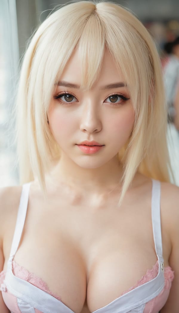 Tags: 21872187, SDXL
{"3": {"inputs": {"seed": 757165430209615, "steps": 32, "cfg": 5.21, "sampler_name": "dpmpp_2m", "scheduler": "karras", "denoise": 1.0, "model": ["27", 0], "positive": ["6", 0], "negative": ["7", 0], "latent_image": ["5", 0]}, "class_type": "KSampler"}, "4": {"inputs": {"ckpt_name": "juggernautxl.safetensors"}, "class_type": "CheckpointLoaderSimple"}, "5": {"inputs": {"width": 768, "height": 1344, "batch_size": 1}, "class_type": "EmptyLatentImage"}, "6": {"inputs": {"text": "26 year old girl, (russian:1.03), (seductive facial expression:1.12), (blush:1.04), (double eyelids:0.98), (temptress:1.09), (cute:1.09), (sexy lips:1.02), (idol:1.04), (eyelashes:0.98), (seductive pose:1.13), (detailed face:1.13), (slim:1.07), (pale skin:1.05), (beautiful eyes:1.03), (in a seductive pose:0.95), (large perky breasts:1.02), (cleavage:1.09), (thigh gap:1.09), (in a cosplay:0.98) at comiket posing for camera, (skin fuzz:1.07), (portra:1.02), (candid cinema:1.09), (detailed skin:1.01), (textured skin:1.09), (natural looking skin:1.08), (soft lighting:1.06), (film:1.07)", "clip": ["27", 1]}, "class_type": "CLIPTextEncode"}, "7": {"inputs": {"text": "(worst quality:1.05), (twisted:1.07), (low resolution:1.09), (bad hands:1.11), (distorted:1.11), (open mouth:1.11), (watermark:1.14)", "clip": ["27", 1]}, "class_type": "CLIPTextEncode"}, "8": {"inputs": {"samples": ["3", 0], "vae": ["4", 2]}, "class_type": "VAEDecode"}, "25": {"inputs": {"lora_name": "nudify_xl.safetensors", "strength_model": 0.09, "strength_clip": 0.07, "model": ["4", 0], "clip": ["4", 1]}, "class_type": "LoraLoader"}, "26": {"inputs": {"lora_name": "shirtlift_SDXL_v2.safetensors", "strength_model": 0.09, "strength_clip": 0.12, "model": ["25", 0], "clip": ["25", 1]}, "class_type": "LoraLoader"}, "27": {"inputs": {"lora_name": "PerfectEyesXL.safetensors", "strength_model": 0.02, "strength_clip": 0.02, "model": ["26", 0], "clip": ["26", 1]}, "class_type": "LoraLoader"}, "30": {"inputs": {"model_name": "4x_NMKD-Superscale-SP_178000_G.pth"}, "class_type": "UpscaleModelLoader"}, "31": {"inputs": {"upscale_model": ["30", 0], "image": ["8", 0]}, "class_type": "ImageUpscaleWithModel"}, "32": {"inputs": {"upscale_method": "lanczos", "scale_by": 0.5, "image": ["31", 0]}, "class_type": "ImageScaleBy"}, "33": {"inputs": {"pixels": ["32", 0], "vae": ["4", 2]}, "class_type": "VAEEncode"}, "34": {"inputs": {"seed": 757165430209615, "steps": 32, "cfg": 5.21, "sampler_name": "dpmpp_2m", "scheduler": "karras", "denoise": 0.3, "model": ["27", 0], "positive": ["6", 0], "negative": ["7", 0], "latent_image": ["33", 0]}, "class_type": "KSampler"}, "36": {"inputs": {"samples": ["34", 0], "vae": ["4", 2]}, "class_type": "VAEDecode"}, "39": {"inputs": {"filename_prefix": "comfyapi-1726647136374", "images": ["36", 0]}, "class_type": "SaveImage"}}