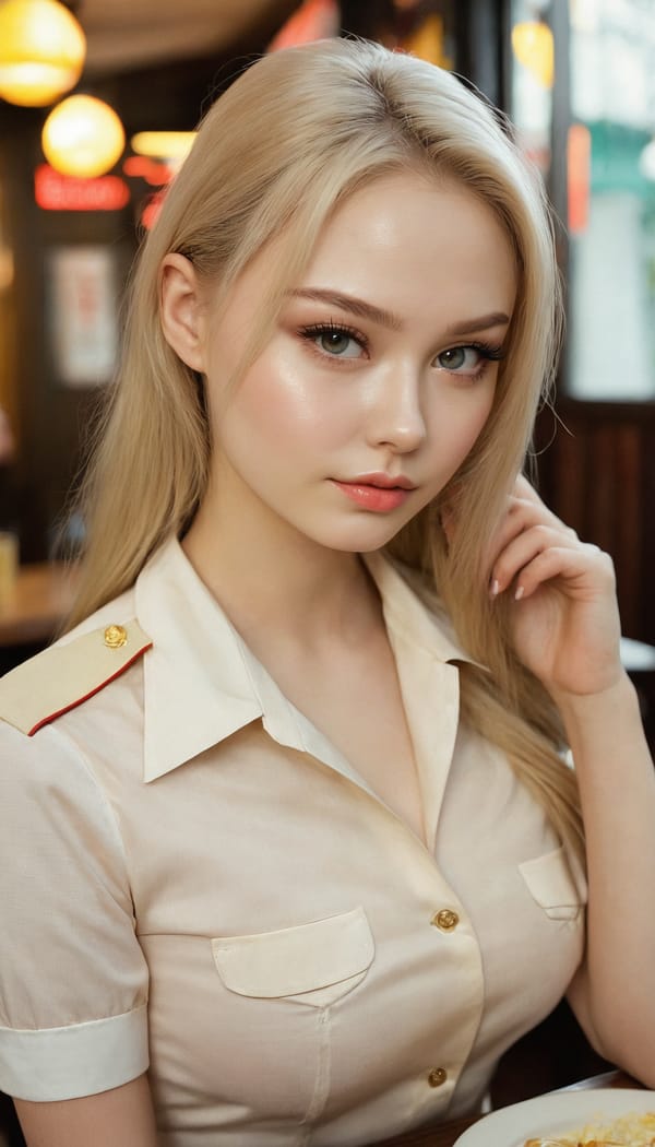 Tags: 21872187, SDXL
{"3": {"inputs": {"seed": 802002688248286, "steps": 64, "cfg": 5.08, "sampler_name": "dpmpp_2m", "scheduler": "karras", "denoise": 1.0, "model": ["27", 0], "positive": ["6", 0], "negative": ["7", 0], "latent_image": ["5", 0]}, "class_type": "KSampler"}, "4": {"inputs": {"ckpt_name": "juggernautxl.safetensors"}, "class_type": "CheckpointLoaderSimple"}, "5": {"inputs": {"width": 768, "height": 1344, "batch_size": 1}, "class_type": "EmptyLatentImage"}, "6": {"inputs": {"text": "26 year old girl, (russian:1.14), (sexy lips:0.98), (idol:1.01), (seductive facial expression:1.12), (cute:1.10), (eyelashes:0.95), (temptress:0.99), (pale skin:1.07), (slim:1.03), (double eyelids:0.99), (detailed face:1.12), (beautiful eyes:1.05), (blush:1.11), (perky ass:1.01), (exposed ass:0.96), (looking back:0.96), (sexy ass:1.00), (thigh gap:1.13), (a waitress in uniform:1.10) working at a restaurant, (detailed skin:1.00), (candid cinema:1.09), (textured skin:1.07), (portra:1.05), (natural looking skin:1.00), (soft lighting:1.00), (skin fuzz:1.08), (RAW:1.09), (film:1.00)", "clip": ["27", 1]}, "class_type": "CLIPTextEncode"}, "7": {"inputs": {"text": "(worst quality:1.08), (distorted:1.05), (low resolution:1.10), (bad hands:1.07), (open mouth:1.13), (watermark:1.08)", "clip": ["27", 1]}, "class_type": "CLIPTextEncode"}, "8": {"inputs": {"samples": ["3", 0], "vae": ["4", 2]}, "class_type": "VAEDecode"}, "25": {"inputs": {"lora_name": "nudify_xl.safetensors", "strength_model": 0.21, "strength_clip": 0.07, "model": ["4", 0], "clip": ["4", 1]}, "class_type": "LoraLoader"}, "26": {"inputs": {"lora_name": "shirtlift_SDXL_v2.safetensors", "strength_model": 0.12, "strength_clip": 0.08, "model": ["25", 0], "clip": ["25", 1]}, "class_type": "LoraLoader"}, "27": {"inputs": {"lora_name": "PerfectEyesXL.safetensors", "strength_model": 0.07, "strength_clip": 0.18, "model": ["26", 0], "clip": ["26", 1]}, "class_type": "LoraLoader"}, "30": {"inputs": {"model_name": "4x_NMKD-Superscale-SP_178000_G.pth"}, "class_type": "UpscaleModelLoader"}, "31": {"inputs": {"upscale_model": ["30", 0], "image": ["8", 0]}, "class_type": "ImageUpscaleWithModel"}, "32": {"inputs": {"upscale_method": "lanczos", "scale_by": 0.5, "image": ["31", 0]}, "class_type": "ImageScaleBy"}, "33": {"inputs": {"pixels": ["32", 0], "vae": ["4", 2]}, "class_type": "VAEEncode"}, "34": {"inputs": {"seed": 802002688248286, "steps": 64, "cfg": 5.08, "sampler_name": "dpmpp_2m", "scheduler": "karras", "denoise": 0.3, "model": ["27", 0], "positive": ["6", 0], "negative": ["7", 0], "latent_image": ["33", 0]}, "class_type": "KSampler"}, "36": {"inputs": {"samples": ["34", 0], "vae": ["4", 2]}, "class_type": "VAEDecode"}, "39": {"inputs": {"filename_prefix": "comfyapi-1727057414932", "images": ["36", 0]}, "class_type": "SaveImage"}}