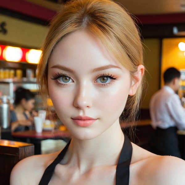 Tags: 21872187, SDXL
{"3": {"inputs": {"seed": 814394301394240, "steps": 32, "cfg": 7.02, "sampler_name": "dpmpp_2m", "scheduler": "karras", "denoise": 1.0, "model": ["27", 0], "positive": ["6", 0], "negative": ["7", 0], "latent_image": ["5", 0]}, "class_type": "KSampler"}, "4": {"inputs": {"ckpt_name": "juggernautxl.safetensors"}, "class_type": "CheckpointLoaderSimple"}, "5": {"inputs": {"width": 1024, "height": 1024, "batch_size": 1}, "class_type": "EmptyLatentImage"}, "6": {"inputs": {"text": "28 year old girl, (beautiful eyes:1.08), (eyelashes:1.11), (pale skin:1.07), (sexy lips:0.96), (temptress:1.10), (seductive pose:1.14), (cute:1.11), (seductive facial expression:1.01), (slim:1.00), (blush:0.98), (detailed face:1.02), (double eyelids:1.02), (idol:1.14), (perky ass:1.14), (exposed ass:0.99), (looking back:1.02), (sexy ass:1.09), (thigh gap:1.09), (a waitress in uniform:0.98) working at a restaurant, (candid cinema:1.07), (natural looking skin:1.08), (film:1.07), (textured skin:1.03), (skin fuzz:1.05), (detailed skin:1.03), (soft lighting:1.01), (portra:1.03), (RAW:1.00)", "clip": ["27", 1]}, "class_type": "CLIPTextEncode"}, "7": {"inputs": {"text": "(open mouth:1.14), (distorted:1.05), (twisted:1.05), (worst quality:1.14), (watermark:1.12), (low resolution:1.11), (bad hands:1.11)", "clip": ["27", 1]}, "class_type": "CLIPTextEncode"}, "8": {"inputs": {"samples": ["3", 0], "vae": ["4", 2]}, "class_type": "VAEDecode"}, "25": {"inputs": {"lora_name": "nudify_xl.safetensors", "strength_model": 0.02, "strength_clip": 0.04, "model": ["4", 0], "clip": ["4", 1]}, "class_type": "LoraLoader"}, "26": {"inputs": {"lora_name": "shirtlift_SDXL_v2.safetensors", "strength_model": 0.03, "strength_clip": 0.08, "model": ["25", 0], "clip": ["25", 1]}, "class_type": "LoraLoader"}, "27": {"inputs": {"lora_name": "PerfectEyesXL.safetensors", "strength_model": 0.11, "strength_clip": 0.01, "model": ["26", 0], "clip": ["26", 1]}, "class_type": "LoraLoader"}, "30": {"inputs": {"model_name": "4x_NMKD-Superscale-SP_178000_G.pth"}, "class_type": "UpscaleModelLoader"}, "31": {"inputs": {"upscale_model": ["30", 0], "image": ["8", 0]}, "class_type": "ImageUpscaleWithModel"}, "32": {"inputs": {"upscale_method": "lanczos", "scale_by": 0.5, "image": ["31", 0]}, "class_type": "ImageScaleBy"}, "33": {"inputs": {"pixels": ["32", 0], "vae": ["4", 2]}, "class_type": "VAEEncode"}, "34": {"inputs": {"seed": 814394301394240, "steps": 32, "cfg": 7.02, "sampler_name": "dpmpp_2m", "scheduler": "karras", "denoise": 0.3, "model": ["27", 0], "positive": ["6", 0], "negative": ["7", 0], "latent_image": ["33", 0]}, "class_type": "KSampler"}, "36": {"inputs": {"samples": ["34", 0], "vae": ["4", 2]}, "class_type": "VAEDecode"}, "39": {"inputs": {"filename_prefix": "comfyapi-1717254828207", "images": ["36", 0]}, "class_type": "SaveImage"}}