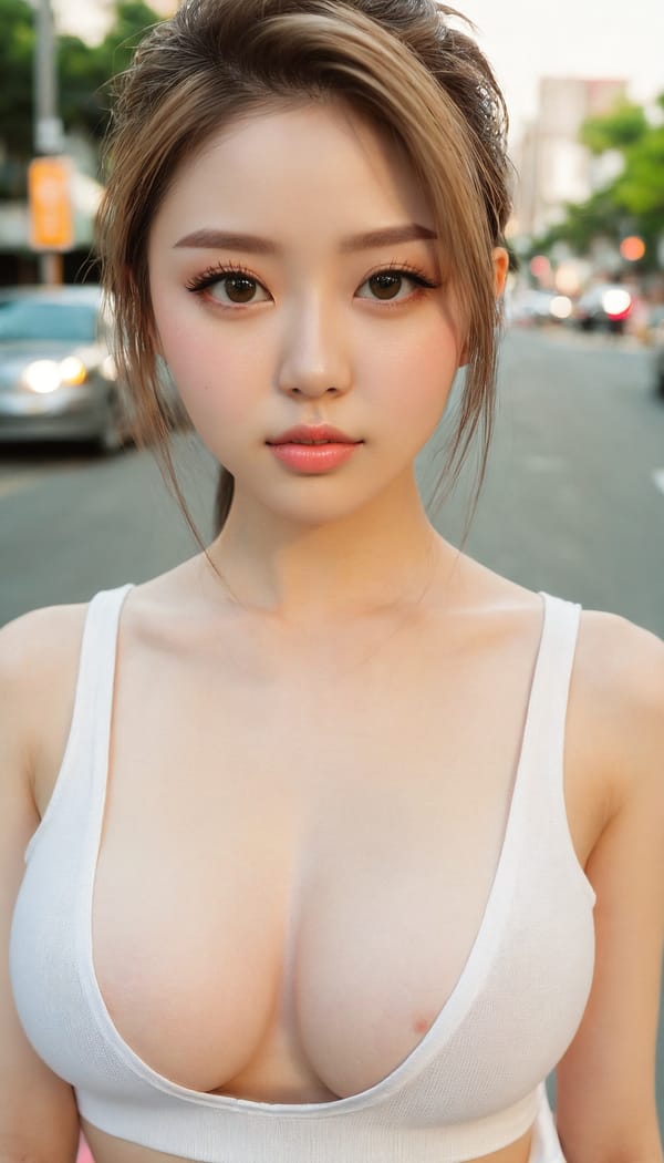 Tags: 21872187, SDXL
{"3": {"inputs": {"seed": 226546788769323, "steps": 32, "cfg": 5.59, "sampler_name": "dpmpp_2m", "scheduler": "karras", "denoise": 1.0, "model": ["27", 0], "positive": ["6", 0], "negative": ["7", 0], "latent_image": ["5", 0]}, "class_type": "KSampler"}, "4": {"inputs": {"ckpt_name": "juggernautxl.safetensors"}, "class_type": "CheckpointLoaderSimple"}, "5": {"inputs": {"width": 768, "height": 1344, "batch_size": 1}, "class_type": "EmptyLatentImage"}, "6": {"inputs": {"text": "22 year old girl, (eyelashes:0.95), (idol:1.08), (double eyelids:1.10), (detailed face:1.14), (beautiful eyes:1.08), (slim:1.01), (blush:0.95), (temptress:0.95), (pale skin:1.09), (sexy lips:1.10), (cute:1.00), (seductive facial expression:1.04), (seductive pose:1.11), (in a seductive pose:1.12), (large perky breasts:1.13), (cleavage:1.13), (thigh gap:1.07), (white tanktop:1.14), busy street, (RAW:1.08), (skin fuzz:1.01), (textured skin:1.09), (film:1.02), (detailed skin:1.05), (candid cinema:1.09), (portra:1.09), (natural looking skin:1.02), (soft lighting:1.08)", "clip": ["27", 1]}, "class_type": "CLIPTextEncode"}, "7": {"inputs": {"text": "(twisted:1.14), (low resolution:1.10), (watermark:1.14), (bad hands:1.14), (distorted:1.12), (open mouth:1.09), (worst quality:1.07)", "clip": ["27", 1]}, "class_type": "CLIPTextEncode"}, "8": {"inputs": {"samples": ["3", 0], "vae": ["4", 2]}, "class_type": "VAEDecode"}, "25": {"inputs": {"lora_name": "nudify_xl.safetensors", "strength_model": 0.17, "strength_clip": 0.13, "model": ["4", 0], "clip": ["4", 1]}, "class_type": "LoraLoader"}, "26": {"inputs": {"lora_name": "shirtlift_SDXL_v2.safetensors", "strength_model": 0.17, "strength_clip": 0.16, "model": ["25", 0], "clip": ["25", 1]}, "class_type": "LoraLoader"}, "27": {"inputs": {"lora_name": "PerfectEyesXL.safetensors", "strength_model": 0.15, "strength_clip": 0.17, "model": ["26", 0], "clip": ["26", 1]}, "class_type": "LoraLoader"}, "30": {"inputs": {"model_name": "4x_NMKD-Superscale-SP_178000_G.pth"}, "class_type": "UpscaleModelLoader"}, "31": {"inputs": {"upscale_model": ["30", 0], "image": ["8", 0]}, "class_type": "ImageUpscaleWithModel"}, "32": {"inputs": {"upscale_method": "lanczos", "scale_by": 0.5, "image": ["31", 0]}, "class_type": "ImageScaleBy"}, "33": {"inputs": {"pixels": ["32", 0], "vae": ["4", 2]}, "class_type": "VAEEncode"}, "34": {"inputs": {"seed": 226546788769323, "steps": 32, "cfg": 5.59, "sampler_name": "dpmpp_2m", "scheduler": "karras", "denoise": 0.3, "model": ["27", 0], "positive": ["6", 0], "negative": ["7", 0], "latent_image": ["33", 0]}, "class_type": "KSampler"}, "36": {"inputs": {"samples": ["34", 0], "vae": ["4", 2]}, "class_type": "VAEDecode"}, "39": {"inputs": {"filename_prefix": "comfyapi-1714151405754", "images": ["36", 0]}, "class_type": "SaveImage"}}