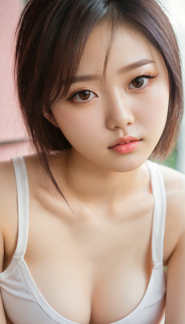 Tags: 21872187, SDXL
{"3": {"inputs": {"seed": 802625664612932, "steps": 32, "cfg": 7.11, "sampler_name": "dpmpp_2m", "scheduler": "karras", "denoise": 1.0, "model": ["27", 0], "positive": ["6", 0], "negative": ["7", 0], "latent_image": ["5", 0]}, "class_type": "KSampler"}, "4": {"inputs": {"ckpt_name": "juggernautxl.safetensors"}, "class_type": "CheckpointLoaderSimple"}, "5": {"inputs": {"width": 768, "height": 1344, "batch_size": 1}, "class_type": "EmptyLatentImage"}, "6": {"inputs": {"text": "18 year old girl, (korean:0.98), (beautiful eyes:1.11), (seductive facial expression:0.95), (sexy lips:0.97), (seductive pose:1.01), (eyelashes:1.07), (idol:1.03), (pale skin:1.00), (cute:1.01), (blush:1.02), (detailed face:1.03), (double eyelids:1.13), (slim:1.10), (temptress:1.06), (in a seductive pose:1.06), (large perky breasts:0.96), (cleavage:1.01), (thigh gap:1.09), (white tanktop:1.09), busy street, (textured skin:1.03), (skin fuzz:1.04), (candid cinema:1.09), (portra:1.07), (detailed skin:1.03), (film:1.08), (natural looking skin:1.09), (soft lighting:1.09), (RAW:1.06)", "clip": ["27", 1]}, "class_type": "CLIPTextEncode"}, "7": {"inputs": {"text": "(open mouth:1.09), (worst quality:1.11), (bad hands:1.09), (watermark:1.05), (low resolution:1.12), (distorted:1.05), (twisted:1.12)", "clip": ["27", 1]}, "class_type": "CLIPTextEncode"}, "8": {"inputs": {"samples": ["3", 0], "vae": ["4", 2]}, "class_type": "VAEDecode"}, "25": {"inputs": {"lora_name": "nudify_xl.safetensors", "strength_model": 0.31, "strength_clip": 0.2, "model": ["4", 0], "clip": ["4", 1]}, "class_type": "LoraLoader"}, "26": {"inputs": {"lora_name": "shirtlift_SDXL_v2.safetensors", "strength_model": 0.1, "strength_clip": 0.08, "model": ["25", 0], "clip": ["25", 1]}, "class_type": "LoraLoader"}, "27": {"inputs": {"lora_name": "PerfectEyesXL.safetensors", "strength_model": 0.04, "strength_clip": 0.06, "model": ["26", 0], "clip": ["26", 1]}, "class_type": "LoraLoader"}, "30": {"inputs": {"model_name": "4x_NMKD-Superscale-SP_178000_G.pth"}, "class_type": "UpscaleModelLoader"}, "31": {"inputs": {"upscale_model": ["30", 0], "image": ["8", 0]}, "class_type": "ImageUpscaleWithModel"}, "32": {"inputs": {"upscale_method": "lanczos", "scale_by": 0.5, "image": ["31", 0]}, "class_type": "ImageScaleBy"}, "33": {"inputs": {"pixels": ["32", 0], "vae": ["4", 2]}, "class_type": "VAEEncode"}, "34": {"inputs": {"seed": 802625664612932, "steps": 32, "cfg": 7.11, "sampler_name": "dpmpp_2m", "scheduler": "karras", "denoise": 0.3, "model": ["27", 0], "positive": ["6", 0], "negative": ["7", 0], "latent_image": ["33", 0]}, "class_type": "KSampler"}, "36": {"inputs": {"samples": ["34", 0], "vae": ["4", 2]}, "class_type": "VAEDecode"}, "39": {"inputs": {"filename_prefix": "comfyapi-1726161367348", "images": ["36", 0]}, "class_type": "SaveImage"}}