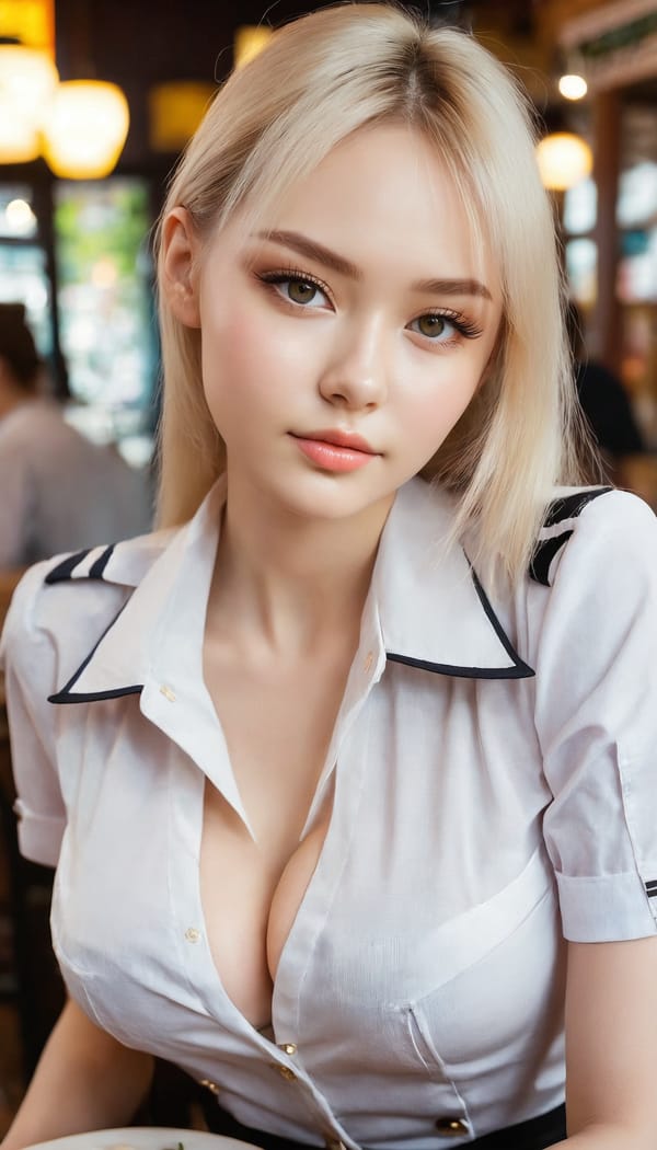 Tags: 21872187, SDXL
{"3": {"inputs": {"seed": 241853461216650, "steps": 64, "cfg": 6.0, "sampler_name": "dpmpp_2m", "scheduler": "karras", "denoise": 1.0, "model": ["27", 0], "positive": ["6", 0], "negative": ["7", 0], "latent_image": ["5", 0]}, "class_type": "KSampler"}, "4": {"inputs": {"ckpt_name": "juggernautxl.safetensors"}, "class_type": "CheckpointLoaderSimple"}, "5": {"inputs": {"width": 768, "height": 1344, "batch_size": 1}, "class_type": "EmptyLatentImage"}, "6": {"inputs": {"text": "26 year old girl, (russian:1.11), (idol:1.13), (blush:1.06), (double eyelids:1.03), (detailed face:1.10), (sexy lips:1.07), (beautiful eyes:1.05), (cute:1.08), (seductive pose:1.03), (seductive facial expression:1.02), (temptress:0.99), (pale skin:1.10), (slim:1.01), (eyelashes:1.10), (in a seductive pose:1.00), (large perky breasts:1.07), (cleavage:0.97), (thigh gap:1.02), (a waitress in uniform:1.05) working at a restaurant, (skin fuzz:1.07), (natural looking skin:1.02), (portra:1.01), (soft lighting:1.00), (candid cinema:1.01), (detailed skin:1.01), (textured skin:1.02), (RAW:1.01), (film:1.00)", "clip": ["27", 1]}, "class_type": "CLIPTextEncode"}, "7": {"inputs": {"text": "(worst quality:1.08), (twisted:1.12), (bad hands:1.05), (watermark:1.14), (open mouth:1.08), (distorted:1.10), (low resolution:1.07)", "clip": ["27", 1]}, "class_type": "CLIPTextEncode"}, "8": {"inputs": {"samples": ["3", 0], "vae": ["4", 2]}, "class_type": "VAEDecode"}, "25": {"inputs": {"lora_name": "nudify_xl.safetensors", "strength_model": 0.01, "strength_clip": 0.0, "model": ["4", 0], "clip": ["4", 1]}, "class_type": "LoraLoader"}, "26": {"inputs": {"lora_name": "shirtlift_SDXL_v2.safetensors", "strength_model": 0.06, "strength_clip": 0.11, "model": ["25", 0], "clip": ["25", 1]}, "class_type": "LoraLoader"}, "27": {"inputs": {"lora_name": "PerfectEyesXL.safetensors", "strength_model": 0.04, "strength_clip": 0.13, "model": ["26", 0], "clip": ["26", 1]}, "class_type": "LoraLoader"}, "30": {"inputs": {"model_name": "4x_NMKD-Superscale-SP_178000_G.pth"}, "class_type": "UpscaleModelLoader"}, "31": {"inputs": {"upscale_model": ["30", 0], "image": ["8", 0]}, "class_type": "ImageUpscaleWithModel"}, "32": {"inputs": {"upscale_method": "lanczos", "scale_by": 0.5, "image": ["31", 0]}, "class_type": "ImageScaleBy"}, "33": {"inputs": {"pixels": ["32", 0], "vae": ["4", 2]}, "class_type": "VAEEncode"}, "34": {"inputs": {"seed": 241853461216650, "steps": 64, "cfg": 6.0, "sampler_name": "dpmpp_2m", "scheduler": "karras", "denoise": 0.3, "model": ["27", 0], "positive": ["6", 0], "negative": ["7", 0], "latent_image": ["33", 0]}, "class_type": "KSampler"}, "36": {"inputs": {"samples": ["34", 0], "vae": ["4", 2]}, "class_type": "VAEDecode"}, "39": {"inputs": {"filename_prefix": "comfyapi-1734718085792", "images": ["36", 0]}, "class_type": "SaveImage"}}