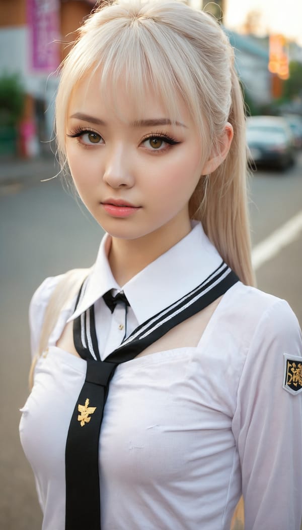 Tags: 21872187, SDXL
{"3": {"inputs": {"seed": 138782211955236, "steps": 32, "cfg": 6.53, "sampler_name": "dpmpp_2m", "scheduler": "karras", "denoise": 1.0, "model": ["27", 0], "positive": ["6", 0], "negative": ["7", 0], "latent_image": ["5", 0]}, "class_type": "KSampler"}, "4": {"inputs": {"ckpt_name": "juggernautxl.safetensors"}, "class_type": "CheckpointLoaderSimple"}, "5": {"inputs": {"width": 768, "height": 1344, "batch_size": 1}, "class_type": "EmptyLatentImage"}, "6": {"inputs": {"text": "18 year old girl, (russian:1.01), (japanese:0.96), (ukrainian:1.11), (beautiful eyes:1.08), (seductive pose:1.04), (cute:1.09), (slim:1.04), (sexy lips:0.95), (detailed face:1.00), (blush:0.98), (pale skin:1.14), (idol:1.06), (seductive facial expression:1.00), (double eyelids:1.10), (eyelashes:1.10), (temptress:1.09), (perky ass:0.99), (exposed ass:0.98), (looking back:0.97), (sexy ass:0.99), (thigh gap:0.97), (school uniform:1.07), choker, busy street, (soft lighting:1.08), (textured skin:1.01), (portra:1.00), (detailed skin:1.08), (candid cinema:1.07), (RAW:1.00), (film:1.09), (skin fuzz:1.01), (natural looking skin:1.09)", "clip": ["27", 1]}, "class_type": "CLIPTextEncode"}, "7": {"inputs": {"text": "(low resolution:1.08), (watermark:1.10), (distorted:1.14), (twisted:1.12), (worst quality:1.12), (open mouth:1.06), (bad hands:1.05)", "clip": ["27", 1]}, "class_type": "CLIPTextEncode"}, "8": {"inputs": {"samples": ["3", 0], "vae": ["4", 2]}, "class_type": "VAEDecode"}, "25": {"inputs": {"lora_name": "nudify_xl.safetensors", "strength_model": 0.09, "strength_clip": 0.31, "model": ["4", 0], "clip": ["4", 1]}, "class_type": "LoraLoader"}, "26": {"inputs": {"lora_name": "shirtlift_SDXL_v2.safetensors", "strength_model": 0.04, "strength_clip": 0.14, "model": ["25", 0], "clip": ["25", 1]}, "class_type": "LoraLoader"}, "27": {"inputs": {"lora_name": "PerfectEyesXL.safetensors", "strength_model": 0.08, "strength_clip": 0.03, "model": ["26", 0], "clip": ["26", 1]}, "class_type": "LoraLoader"}, "30": {"inputs": {"model_name": "4x_NMKD-Superscale-SP_178000_G.pth"}, "class_type": "UpscaleModelLoader"}, "31": {"inputs": {"upscale_model": ["30", 0], "image": ["8", 0]}, "class_type": "ImageUpscaleWithModel"}, "32": {"inputs": {"upscale_method": "lanczos", "scale_by": 0.5, "image": ["31", 0]}, "class_type": "ImageScaleBy"}, "33": {"inputs": {"pixels": ["32", 0], "vae": ["4", 2]}, "class_type": "VAEEncode"}, "34": {"inputs": {"seed": 138782211955236, "steps": 32, "cfg": 6.53, "sampler_name": "dpmpp_2m", "scheduler": "karras", "denoise": 0.3, "model": ["27", 0], "positive": ["6", 0], "negative": ["7", 0], "latent_image": ["33", 0]}, "class_type": "KSampler"}, "36": {"inputs": {"samples": ["34", 0], "vae": ["4", 2]}, "class_type": "VAEDecode"}, "39": {"inputs": {"filename_prefix": "comfyapi-1723853642964", "images": ["36", 0]}, "class_type": "SaveImage"}}