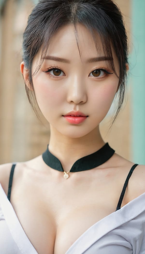 Tags: 21872187, SDXL
{"3": {"inputs": {"seed": 468258744163300, "steps": 32, "cfg": 5.83, "sampler_name": "dpmpp_2m", "scheduler": "karras", "denoise": 1.0, "model": ["27", 0], "positive": ["6", 0], "negative": ["7", 0], "latent_image": ["5", 0]}, "class_type": "KSampler"}, "4": {"inputs": {"ckpt_name": "juggernautxl.safetensors"}, "class_type": "CheckpointLoaderSimple"}, "5": {"inputs": {"width": 768, "height": 1344, "batch_size": 1}, "class_type": "EmptyLatentImage"}, "6": {"inputs": {"text": "26 year old girl, (korean:0.95), (chinese:0.98), (irish:1.14), (seductive facial expression:1.14), (eyelashes:1.14), (idol:0.95), (seductive pose:1.03), (pale skin:1.11), (cute:0.95), (beautiful eyes:1.08), (blush:1.06), (detailed face:1.11), (slim:1.09), (double eyelids:1.06), (sexy lips:1.11), (temptress:1.09), (in a seductive pose:0.98), (large perky breasts:0.97), (cleavage:1.07), (thigh gap:1.06), (school uniform:1.05), choker, busy street, (natural looking skin:1.09), (textured skin:1.03), (candid cinema:1.02), (detailed skin:1.09), (RAW:1.01), (soft lighting:1.05), (film:1.05), (portra:1.00), (skin fuzz:1.05)", "clip": ["27", 1]}, "class_type": "CLIPTextEncode"}, "7": {"inputs": {"text": "(distorted:1.10), (open mouth:1.08), (worst quality:1.07), (watermark:1.13), (low resolution:1.07), (bad hands:1.08), (twisted:1.10)", "clip": ["27", 1]}, "class_type": "CLIPTextEncode"}, "8": {"inputs": {"samples": ["3", 0], "vae": ["4", 2]}, "class_type": "VAEDecode"}, "25": {"inputs": {"lora_name": "nudify_xl.safetensors", "strength_model": 0.08, "strength_clip": 0.38, "model": ["4", 0], "clip": ["4", 1]}, "class_type": "LoraLoader"}, "26": {"inputs": {"lora_name": "shirtlift_SDXL_v2.safetensors", "strength_model": 0.08, "strength_clip": 0.16, "model": ["25", 0], "clip": ["25", 1]}, "class_type": "LoraLoader"}, "27": {"inputs": {"lora_name": "PerfectEyesXL.safetensors", "strength_model": 0.18, "strength_clip": 0.08, "model": ["26", 0], "clip": ["26", 1]}, "class_type": "LoraLoader"}, "30": {"inputs": {"model_name": "4x_NMKD-Superscale-SP_178000_G.pth"}, "class_type": "UpscaleModelLoader"}, "31": {"inputs": {"upscale_model": ["30", 0], "image": ["8", 0]}, "class_type": "ImageUpscaleWithModel"}, "32": {"inputs": {"upscale_method": "lanczos", "scale_by": 0.5, "image": ["31", 0]}, "class_type": "ImageScaleBy"}, "33": {"inputs": {"pixels": ["32", 0], "vae": ["4", 2]}, "class_type": "VAEEncode"}, "34": {"inputs": {"seed": 468258744163300, "steps": 32, "cfg": 5.83, "sampler_name": "dpmpp_2m", "scheduler": "karras", "denoise": 0.3, "model": ["27", 0], "positive": ["6", 0], "negative": ["7", 0], "latent_image": ["33", 0]}, "class_type": "KSampler"}, "36": {"inputs": {"samples": ["34", 0], "vae": ["4", 2]}, "class_type": "VAEDecode"}, "39": {"inputs": {"filename_prefix": "comfyapi-1731049763619", "images": ["36", 0]}, "class_type": "SaveImage"}}