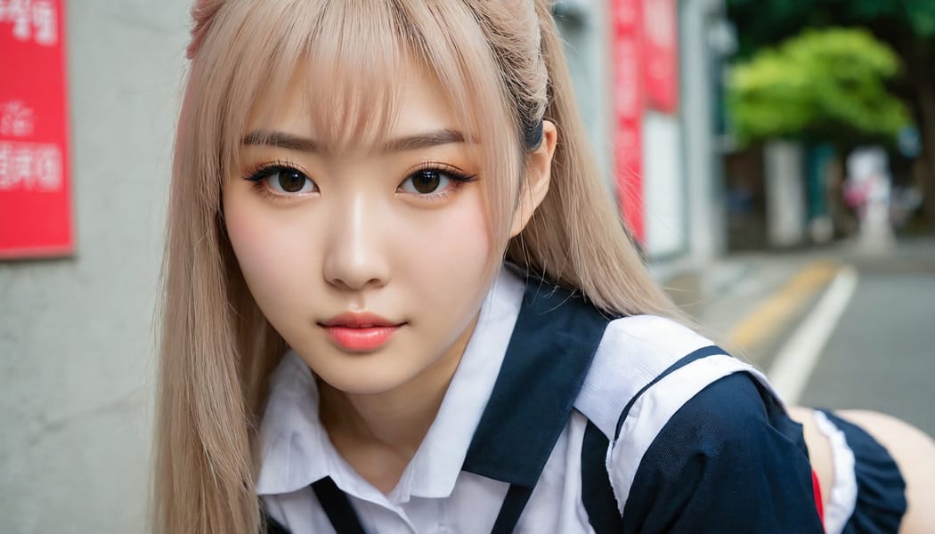 Tags: 21872187, SDXL
{"3": {"inputs": {"seed": 283336866420852, "steps": 32, "cfg": 5.96, "sampler_name": "dpmpp_2m", "scheduler": "karras", "denoise": 1.0, "model": ["27", 0], "positive": ["6", 0], "negative": ["7", 0], "latent_image": ["5", 0]}, "class_type": "KSampler"}, "4": {"inputs": {"ckpt_name": "juggernautxl.safetensors"}, "class_type": "CheckpointLoaderSimple"}, "5": {"inputs": {"width": 1344, "height": 768, "batch_size": 1}, "class_type": "EmptyLatentImage"}, "6": {"inputs": {"text": "19 year old girl, (taiwanese:1.04), (japanese:1.12), (ukrainian:0.97), (cute:1.04), (slim:0.95), (blush:1.03), (idol:1.12), (beautiful eyes:0.98), (seductive pose:1.05), (seductive facial expression:1.11), (pale skin:1.04), (double eyelids:1.12), (detailed face:1.09), (sexy lips:1.08), (temptress:1.00), (eyelashes:1.09), (perky ass:1.02), (exposed ass:1.04), (looking back:1.10), (sexy ass:1.11), (thigh gap:0.97), (school uniform:1.10), choker, busy street, (soft lighting:1.09), (skin fuzz:1.09), (film:1.04), (textured skin:1.09), (RAW:1.07), (natural looking skin:1.02), (candid cinema:1.05), (detailed skin:1.03), (portra:1.00)", "clip": ["27", 1]}, "class_type": "CLIPTextEncode"}, "7": {"inputs": {"text": "(twisted:1.07), (low resolution:1.05), (open mouth:1.13), (watermark:1.10), (bad hands:1.14), (worst quality:1.08), (distorted:1.09)", "clip": ["27", 1]}, "class_type": "CLIPTextEncode"}, "8": {"inputs": {"samples": ["3", 0], "vae": ["4", 2]}, "class_type": "VAEDecode"}, "25": {"inputs": {"lora_name": "nudify_xl.safetensors", "strength_model": 0.15, "strength_clip": 0.13, "model": ["4", 0], "clip": ["4", 1]}, "class_type": "LoraLoader"}, "26": {"inputs": {"lora_name": "shirtlift_SDXL_v2.safetensors", "strength_model": 0.09, "strength_clip": 0.03, "model": ["25", 0], "clip": ["25", 1]}, "class_type": "LoraLoader"}, "27": {"inputs": {"lora_name": "PerfectEyesXL.safetensors", "strength_model": 0.16, "strength_clip": 0.16, "model": ["26", 0], "clip": ["26", 1]}, "class_type": "LoraLoader"}, "30": {"inputs": {"model_name": "4x_NMKD-Superscale-SP_178000_G.pth"}, "class_type": "UpscaleModelLoader"}, "31": {"inputs": {"upscale_model": ["30", 0], "image": ["8", 0]}, "class_type": "ImageUpscaleWithModel"}, "32": {"inputs": {"upscale_method": "lanczos", "scale_by": 0.5, "image": ["31", 0]}, "class_type": "ImageScaleBy"}, "33": {"inputs": {"pixels": ["32", 0], "vae": ["4", 2]}, "class_type": "VAEEncode"}, "34": {"inputs": {"seed": 283336866420852, "steps": 32, "cfg": 5.96, "sampler_name": "dpmpp_2m", "scheduler": "karras", "denoise": 0.3, "model": ["27", 0], "positive": ["6", 0], "negative": ["7", 0], "latent_image": ["33", 0]}, "class_type": "KSampler"}, "36": {"inputs": {"samples": ["34", 0], "vae": ["4", 2]}, "class_type": "VAEDecode"}, "39": {"inputs": {"filename_prefix": "comfyapi-1714116558934", "images": ["36", 0]}, "class_type": "SaveImage"}}