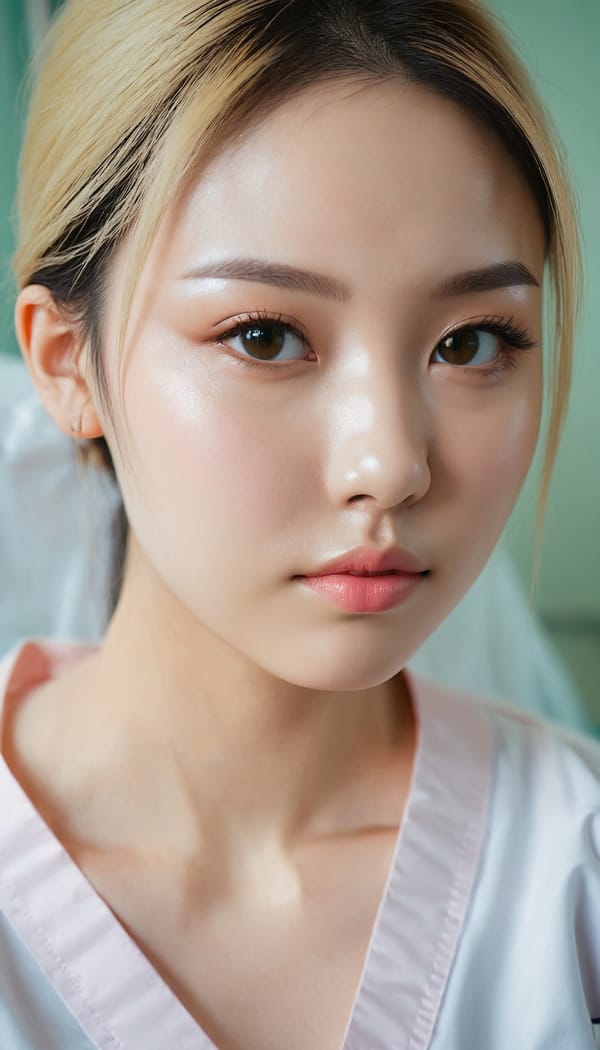 Tags: 21872187, SDXL
{"3": {"inputs": {"seed": 374148767616116, "steps": 32, "cfg": 7.55, "sampler_name": "dpmpp_2m", "scheduler": "karras", "denoise": 1.0, "model": ["27", 0], "positive": ["6", 0], "negative": ["7", 0], "latent_image": ["5", 0]}, "class_type": "KSampler"}, "4": {"inputs": {"ckpt_name": "juggernautxl.safetensors"}, "class_type": "CheckpointLoaderSimple"}, "5": {"inputs": {"width": 768, "height": 1344, "batch_size": 1}, "class_type": "EmptyLatentImage"}, "6": {"inputs": {"text": "23 year old girl, (double eyelids:1.02), (sexy lips:1.05), (beautiful eyes:1.11), (eyelashes:1.05), (seductive facial expression:1.09), (slim:1.11), (pale skin:1.00), (idol:1.04), (blush:0.96), (seductive pose:1.00), (detailed face:1.11), (temptress:0.95), (cute:0.99), (in a seductive pose:1.03), (large perky breasts:1.04), (cleavage:1.03), (thigh gap:1.01), (nurse in uniform:1.10) working in a hospital ward, (soft lighting:1.04), (detailed skin:1.02), (candid cinema:1.09), (textured skin:1.08), (natural looking skin:1.02), (film:1.05), (skin fuzz:1.05), (portra:1.07), (RAW:1.02)", "clip": ["27", 1]}, "class_type": "CLIPTextEncode"}, "7": {"inputs": {"text": "(twisted:1.13), (open mouth:1.06), (distorted:1.09), (low resolution:1.11), (watermark:1.13), (worst quality:1.14), (bad hands:1.13)", "clip": ["27", 1]}, "class_type": "CLIPTextEncode"}, "8": {"inputs": {"samples": ["3", 0], "vae": ["4", 2]}, "class_type": "VAEDecode"}, "25": {"inputs": {"lora_name": "nudify_xl.safetensors", "strength_model": 0.02, "strength_clip": 0.15, "model": ["4", 0], "clip": ["4", 1]}, "class_type": "LoraLoader"}, "26": {"inputs": {"lora_name": "shirtlift_SDXL_v2.safetensors", "strength_model": 0.02, "strength_clip": 0.06, "model": ["25", 0], "clip": ["25", 1]}, "class_type": "LoraLoader"}, "27": {"inputs": {"lora_name": "PerfectEyesXL.safetensors", "strength_model": 0.13, "strength_clip": 0.01, "model": ["26", 0], "clip": ["26", 1]}, "class_type": "LoraLoader"}, "30": {"inputs": {"model_name": "4x_NMKD-Superscale-SP_178000_G.pth"}, "class_type": "UpscaleModelLoader"}, "31": {"inputs": {"upscale_model": ["30", 0], "image": ["8", 0]}, "class_type": "ImageUpscaleWithModel"}, "32": {"inputs": {"upscale_method": "lanczos", "scale_by": 0.5, "image": ["31", 0]}, "class_type": "ImageScaleBy"}, "33": {"inputs": {"pixels": ["32", 0], "vae": ["4", 2]}, "class_type": "VAEEncode"}, "34": {"inputs": {"seed": 374148767616116, "steps": 32, "cfg": 7.55, "sampler_name": "dpmpp_2m", "scheduler": "karras", "denoise": 0.3, "model": ["27", 0], "positive": ["6", 0], "negative": ["7", 0], "latent_image": ["33", 0]}, "class_type": "KSampler"}, "36": {"inputs": {"samples": ["34", 0], "vae": ["4", 2]}, "class_type": "VAEDecode"}, "39": {"inputs": {"filename_prefix": "comfyapi-1713532062468", "images": ["36", 0]}, "class_type": "SaveImage"}}