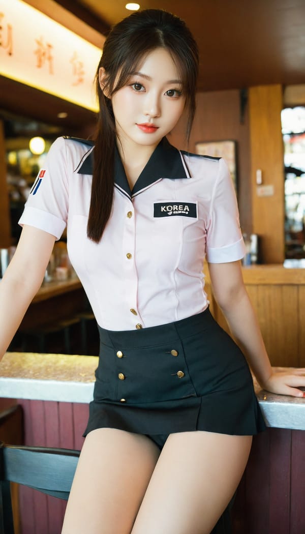 Tags: 21872187, SDXL
{"3": {"inputs": {"seed": 280326284600926, "steps": 32, "cfg": 5.68, "sampler_name": "dpmpp_2m", "scheduler": "karras", "denoise": 1.0, "model": ["27", 0], "positive": ["6", 0], "negative": ["7", 0], "latent_image": ["5", 0]}, "class_type": "KSampler"}, "4": {"inputs": {"ckpt_name": "helloworldxl.safetensors"}, "class_type": "CheckpointLoaderSimple"}, "5": {"inputs": {"width": 768, "height": 1344, "batch_size": 1}, "class_type": "EmptyLatentImage"}, "6": {"inputs": {"text": "27 year old girl, (korean:1.10), (temptress:1.12), (detailed face:1.11), (sexy lips:1.03), (seductive facial expression:0.96), (cute:0.99), (beautiful eyes:0.97), (seductive pose:1.00), (idol:1.00), (pale skin:1.09), (slim:1.01), (double eyelids:1.00), (blush:1.04), (eyelashes:1.09), (perky ass:1.12), (exposed ass:1.13), (looking back:1.14), (sexy ass:1.01), (thigh gap:0.95), (a waitress in uniform:1.13) working at a restaurant, (natural looking skin:1.05), (candid cinema:1.05), (soft lighting:1.07), (textured skin:1.00), (portra:1.01), (detailed skin:1.09), (skin fuzz:1.04), (film:1.05), (RAW:1.07)", "clip": ["27", 1]}, "class_type": "CLIPTextEncode"}, "7": {"inputs": {"text": "(worst quality:1.12), (twisted:1.14), (low resolution:1.12), (watermark:1.13), (distorted:1.05), (open mouth:1.10), (bad hands:1.14)", "clip": ["27", 1]}, "class_type": "CLIPTextEncode"}, "8": {"inputs": {"samples": ["3", 0], "vae": ["4", 2]}, "class_type": "VAEDecode"}, "25": {"inputs": {"lora_name": "nudify_xl.safetensors", "strength_model": 0.25, "strength_clip": 0.34, "model": ["4", 0], "clip": ["4", 1]}, "class_type": "LoraLoader"}, "26": {"inputs": {"lora_name": "shirtlift_SDXL_v2.safetensors", "strength_model": 0.18, "strength_clip": 0.13, "model": ["25", 0], "clip": ["25", 1]}, "class_type": "LoraLoader"}, "27": {"inputs": {"lora_name": "PerfectEyesXL.safetensors", "strength_model": 0.07, "strength_clip": 0.0, "model": ["26", 0], "clip": ["26", 1]}, "class_type": "LoraLoader"}, "30": {"inputs": {"model_name": "4x_NMKD-Superscale-SP_178000_G.pth"}, "class_type": "UpscaleModelLoader"}, "31": {"inputs": {"upscale_model": ["30", 0], "image": ["8", 0]}, "class_type": "ImageUpscaleWithModel"}, "32": {"inputs": {"upscale_method": "lanczos", "scale_by": 0.5, "image": ["31", 0]}, "class_type": "ImageScaleBy"}, "33": {"inputs": {"pixels": ["32", 0], "vae": ["4", 2]}, "class_type": "VAEEncode"}, "34": {"inputs": {"seed": 280326284600926, "steps": 32, "cfg": 5.68, "sampler_name": "dpmpp_2m", "scheduler": "karras", "denoise": 0.3, "model": ["27", 0], "positive": ["6", 0], "negative": ["7", 0], "latent_image": ["33", 0]}, "class_type": "KSampler"}, "36": {"inputs": {"samples": ["34", 0], "vae": ["4", 2]}, "class_type": "VAEDecode"}, "39": {"inputs": {"filename_prefix": "comfyapi-1733024245647", "images": ["36", 0]}, "class_type": "SaveImage"}}