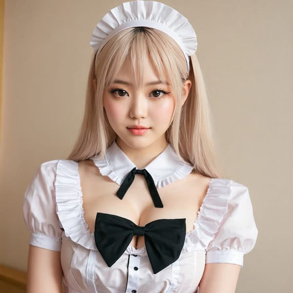 Tags: 21872187, SDXL
{"3": {"inputs": {"seed": 309021048230213, "steps": 32, "cfg": 5.86, "sampler_name": "dpmpp_2m", "scheduler": "karras", "denoise": 1.0, "model": ["27", 0], "positive": ["6", 0], "negative": ["7", 0], "latent_image": ["5", 0]}, "class_type": "KSampler"}, "4": {"inputs": {"ckpt_name": "juggernautxl.safetensors"}, "class_type": "CheckpointLoaderSimple"}, "5": {"inputs": {"width": 1024, "height": 1024, "batch_size": 1}, "class_type": "EmptyLatentImage"}, "6": {"inputs": {"text": "22 year old girl, (cute:1.09), (double eyelids:1.06), (eyelashes:0.97), (sexy lips:1.12), (idol:1.09), (temptress:1.09), (blush:1.09), (detailed face:1.00), (seductive facial expression:1.04), (slim:1.02), (beautiful eyes:1.02), (seductive pose:1.05), (pale skin:1.04), (in a seductive pose:1.00), (large perky breasts:1.10), (cleavage:1.11), (thigh gap:1.14), in a (skimpy maid costume:1.11) working at a maid cafe, choker, bowtie, headband, pleated skirt, (skin fuzz:1.04), (candid cinema:1.04), (portra:1.00), (RAW:1.00), (film:1.02), (detailed skin:1.06), (natural looking skin:1.00), (soft lighting:1.09), (textured skin:1.07)", "clip": ["27", 1]}, "class_type": "CLIPTextEncode"}, "7": {"inputs": {"text": "(worst quality:1.10), (low resolution:1.10), (bad hands:1.08), (watermark:1.07), (twisted:1.08), (open mouth:1.05), (distorted:1.11)", "clip": ["27", 1]}, "class_type": "CLIPTextEncode"}, "8": {"inputs": {"samples": ["3", 0], "vae": ["4", 2]}, "class_type": "VAEDecode"}, "25": {"inputs": {"lora_name": "nudify_xl.safetensors", "strength_model": 0.26, "strength_clip": 0.05, "model": ["4", 0], "clip": ["4", 1]}, "class_type": "LoraLoader"}, "26": {"inputs": {"lora_name": "shirtlift_SDXL_v2.safetensors", "strength_model": 0.07, "strength_clip": 0.07, "model": ["25", 0], "clip": ["25", 1]}, "class_type": "LoraLoader"}, "27": {"inputs": {"lora_name": "PerfectEyesXL.safetensors", "strength_model": 0.07, "strength_clip": 0.03, "model": ["26", 0], "clip": ["26", 1]}, "class_type": "LoraLoader"}, "30": {"inputs": {"model_name": "4x_NMKD-Superscale-SP_178000_G.pth"}, "class_type": "UpscaleModelLoader"}, "31": {"inputs": {"upscale_model": ["30", 0], "image": ["8", 0]}, "class_type": "ImageUpscaleWithModel"}, "32": {"inputs": {"upscale_method": "lanczos", "scale_by": 0.5, "image": ["31", 0]}, "class_type": "ImageScaleBy"}, "33": {"inputs": {"pixels": ["32", 0], "vae": ["4", 2]}, "class_type": "VAEEncode"}, "34": {"inputs": {"seed": 309021048230213, "steps": 32, "cfg": 5.86, "sampler_name": "dpmpp_2m", "scheduler": "karras", "denoise": 0.3, "model": ["27", 0], "positive": ["6", 0], "negative": ["7", 0], "latent_image": ["33", 0]}, "class_type": "KSampler"}, "36": {"inputs": {"samples": ["34", 0], "vae": ["4", 2]}, "class_type": "VAEDecode"}, "39": {"inputs": {"filename_prefix": "comfyapi-1714737983870", "images": ["36", 0]}, "class_type": "SaveImage"}}