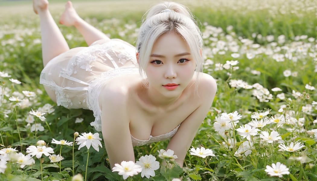 Tags: 21872187, SDXL
{"3": {"inputs": {"seed": 940531814589821, "steps": 64, "cfg": 5.28, "sampler_name": "dpmpp_2m", "scheduler": "karras", "denoise": 1.0, "model": ["27", 0], "positive": ["6", 0], "negative": ["7", 0], "latent_image": ["5", 0]}, "class_type": "KSampler"}, "4": {"inputs": {"ckpt_name": "juggernautxl.safetensors"}, "class_type": "CheckpointLoaderSimple"}, "5": {"inputs": {"width": 1344, "height": 768, "batch_size": 1}, "class_type": "EmptyLatentImage"}, "6": {"inputs": {"text": "20 year old girl, (korean:1.01), (russian:1.14), (idol:1.14), (pale skin:0.99), (sexy lips:0.96), (slim:1.09), (temptress:0.95), (beautiful eyes:1.12), (eyelashes:1.08), (cute:1.12), (double eyelids:1.09), (detailed face:1.03), (seductive facial expression:1.14), (on all fours:1.03), (spreading ass cheeks:1.08), (from behind:1.06), (backboob:0.95), wearing (translucent clothes:1.10) on a flower field, (portra:1.03), (natural looking skin:1.06), (textured skin:1.04), (soft lighting:1.06), (skin fuzz:1.08), (film:1.06), (detailed skin:1.00), (RAW:1.00)", "clip": ["27", 1]}, "class_type": "CLIPTextEncode"}, "7": {"inputs": {"text": "(twisted:1.12), (open mouth:1.14), (low resolution:1.06), (watermark:1.13), (bad hands:1.07), (worst quality:1.06), (distorted:1.10)", "clip": ["27", 1]}, "class_type": "CLIPTextEncode"}, "8": {"inputs": {"samples": ["3", 0], "vae": ["4", 2]}, "class_type": "VAEDecode"}, "25": {"inputs": {"lora_name": "nudify_xl.safetensors", "strength_model": 0.31, "strength_clip": 0.24, "model": ["4", 0], "clip": ["4", 1]}, "class_type": "LoraLoader"}, "26": {"inputs": {"lora_name": "shirtlift_SDXL_v2.safetensors", "strength_model": 0.18, "strength_clip": 0.11, "model": ["25", 0], "clip": ["25", 1]}, "class_type": "LoraLoader"}, "27": {"inputs": {"lora_name": "PerfectEyesXL.safetensors", "strength_model": 0.05, "strength_clip": 0.01, "model": ["26", 0], "clip": ["26", 1]}, "class_type": "LoraLoader"}, "30": {"inputs": {"model_name": "4x_NMKD-Superscale-SP_178000_G.pth"}, "class_type": "UpscaleModelLoader"}, "31": {"inputs": {"upscale_model": ["30", 0], "image": ["8", 0]}, "class_type": "ImageUpscaleWithModel"}, "32": {"inputs": {"upscale_method": "lanczos", "scale_by": 0.5, "image": ["31", 0]}, "class_type": "ImageScaleBy"}, "33": {"inputs": {"pixels": ["32", 0], "vae": ["4", 2]}, "class_type": "VAEEncode"}, "34": {"inputs": {"seed": 940531814589821, "steps": 64, "cfg": 5.28, "sampler_name": "dpmpp_2m", "scheduler": "karras", "denoise": 0.3, "model": ["27", 0], "positive": ["6", 0], "negative": ["7", 0], "latent_image": ["33", 0]}, "class_type": "KSampler"}, "36": {"inputs": {"samples": ["34", 0], "vae": ["4", 2]}, "class_type": "VAEDecode"}, "39": {"inputs": {"filename_prefix": "comfyapi-1714458506270", "images": ["36", 0]}, "class_type": "SaveImage"}}