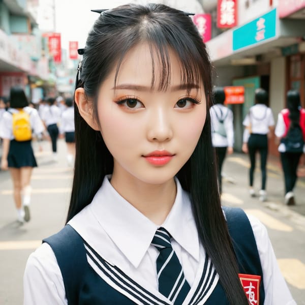 Tags: 21872187, SDXL
{"3": {"inputs": {"seed": 989819160611334, "steps": 64, "cfg": 6.8, "sampler_name": "dpmpp_2m", "scheduler": "karras", "denoise": 1.0, "model": ["27", 0], "positive": ["6", 0], "negative": ["7", 0], "latent_image": ["5", 0]}, "class_type": "KSampler"}, "4": {"inputs": {"ckpt_name": "juggernautxl.safetensors"}, "class_type": "CheckpointLoaderSimple"}, "5": {"inputs": {"width": 1024, "height": 1024, "batch_size": 1}, "class_type": "EmptyLatentImage"}, "6": {"inputs": {"text": "21 year old girl, (taiwanese:1.11), (pale skin:1.01), (sexy lips:1.13), (double eyelids:0.99), (eyelashes:1.01), (beautiful eyes:1.04), (seductive facial expression:1.10), (slim:0.98), (cute:1.14), (seductive pose:1.02), (detailed face:0.95), (idol:1.03), (blush:0.96), (temptress:1.03), (perky ass:1.03), (exposed ass:0.95), (looking back:1.11), (sexy ass:1.09), (thigh gap:0.96), (school uniform:1.07), choker, busy street, (RAW:1.00), (film:1.06), (skin fuzz:1.06), (natural looking skin:1.07), (portra:1.00), (soft lighting:1.01), (candid cinema:1.06), (textured skin:1.03)", "clip": ["27", 1]}, "class_type": "CLIPTextEncode"}, "7": {"inputs": {"text": "(watermark:1.09), (twisted:1.05), (bad hands:1.05), (open mouth:1.09), (low resolution:1.08), (worst quality:1.08), (distorted:1.07)", "clip": ["27", 1]}, "class_type": "CLIPTextEncode"}, "8": {"inputs": {"samples": ["3", 0], "vae": ["4", 2]}, "class_type": "VAEDecode"}, "25": {"inputs": {"lora_name": "nudify_xl.safetensors", "strength_model": 0.1, "strength_clip": 0.27, "model": ["4", 0], "clip": ["4", 1]}, "class_type": "LoraLoader"}, "26": {"inputs": {"lora_name": "shirtlift_SDXL_v2.safetensors", "strength_model": 0.06, "strength_clip": 0.12, "model": ["25", 0], "clip": ["25", 1]}, "class_type": "LoraLoader"}, "27": {"inputs": {"lora_name": "PerfectEyesXL.safetensors", "strength_model": 0.01, "strength_clip": 0.09, "model": ["26", 0], "clip": ["26", 1]}, "class_type": "LoraLoader"}, "30": {"inputs": {"model_name": "4x_NMKD-Superscale-SP_178000_G.pth"}, "class_type": "UpscaleModelLoader"}, "31": {"inputs": {"upscale_model": ["30", 0], "image": ["8", 0]}, "class_type": "ImageUpscaleWithModel"}, "32": {"inputs": {"upscale_method": "lanczos", "scale_by": 0.5, "image": ["31", 0]}, "class_type": "ImageScaleBy"}, "33": {"inputs": {"pixels": ["32", 0], "vae": ["4", 2]}, "class_type": "VAEEncode"}, "34": {"inputs": {"seed": 989819160611334, "steps": 64, "cfg": 6.8, "sampler_name": "dpmpp_2m", "scheduler": "karras", "denoise": 0.3, "model": ["27", 0], "positive": ["6", 0], "negative": ["7", 0], "latent_image": ["33", 0]}, "class_type": "KSampler"}, "36": {"inputs": {"samples": ["34", 0], "vae": ["4", 2]}, "class_type": "VAEDecode"}, "39": {"inputs": {"filename_prefix": "comfyapi-1734131584732", "images": ["36", 0]}, "class_type": "SaveImage"}}