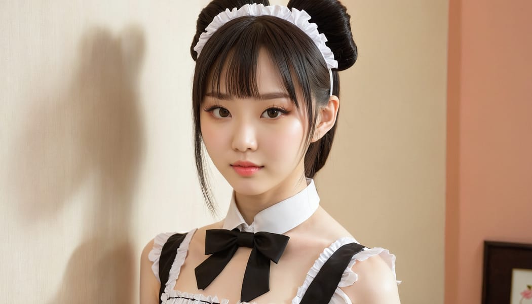 Tags: 21872187, SDXL
{"3": {"inputs": {"seed": 762807585134854, "steps": 64, "cfg": 7.95, "sampler_name": "dpmpp_2m", "scheduler": "karras", "denoise": 1.0, "model": ["27", 0], "positive": ["6", 0], "negative": ["7", 0], "latent_image": ["5", 0]}, "class_type": "KSampler"}, "4": {"inputs": {"ckpt_name": "juggernautxl.safetensors"}, "class_type": "CheckpointLoaderSimple"}, "5": {"inputs": {"width": 1344, "height": 768, "batch_size": 1}, "class_type": "EmptyLatentImage"}, "6": {"inputs": {"text": "20 year old girl, (russian:0.95), (irish:1.05), (chinese:1.04), (korean:0.97), (seductive facial expression:1.00), (slim:1.02), (double eyelids:1.00), (eyelashes:0.99), (sexy lips:1.07), (beautiful eyes:1.11), (blush:1.02), (cute:0.96), (detailed face:1.04), (seductive pose:1.09), (temptress:1.01), (idol:0.97), (pale skin:1.14), (perky ass:1.01), (exposed ass:1.04), (looking back:1.14), (sexy ass:1.08), (thigh gap:1.00), in a (skimpy maid costume:0.95) working at a maid cafe, choker, bowtie, headband, pleated skirt, (skin fuzz:1.09), (portra:1.02), (candid cinema:1.04), (film:1.06), (natural looking skin:1.09), (RAW:1.02), (soft lighting:1.08), (textured skin:1.08), (detailed skin:1.07)", "clip": ["27", 1]}, "class_type": "CLIPTextEncode"}, "7": {"inputs": {"text": "(watermark:1.06), (worst quality:1.14), (open mouth:1.05), (distorted:1.09), (twisted:1.10), (low resolution:1.08), (bad hands:1.05)", "clip": ["27", 1]}, "class_type": "CLIPTextEncode"}, "8": {"inputs": {"samples": ["3", 0], "vae": ["4", 2]}, "class_type": "VAEDecode"}, "25": {"inputs": {"lora_name": "nudify_xl.safetensors", "strength_model": 0.35, "strength_clip": 0.05, "model": ["4", 0], "clip": ["4", 1]}, "class_type": "LoraLoader"}, "26": {"inputs": {"lora_name": "shirtlift_SDXL_v2.safetensors", "strength_model": 0.17, "strength_clip": 0.05, "model": ["25", 0], "clip": ["25", 1]}, "class_type": "LoraLoader"}, "27": {"inputs": {"lora_name": "PerfectEyesXL.safetensors", "strength_model": 0.15, "strength_clip": 0.1, "model": ["26", 0], "clip": ["26", 1]}, "class_type": "LoraLoader"}, "30": {"inputs": {"model_name": "4x_NMKD-Superscale-SP_178000_G.pth"}, "class_type": "UpscaleModelLoader"}, "31": {"inputs": {"upscale_model": ["30", 0], "image": ["8", 0]}, "class_type": "ImageUpscaleWithModel"}, "32": {"inputs": {"upscale_method": "lanczos", "scale_by": 0.5, "image": ["31", 0]}, "class_type": "ImageScaleBy"}, "33": {"inputs": {"pixels": ["32", 0], "vae": ["4", 2]}, "class_type": "VAEEncode"}, "34": {"inputs": {"seed": 762807585134854, "steps": 64, "cfg": 7.95, "sampler_name": "dpmpp_2m", "scheduler": "karras", "denoise": 0.3, "model": ["27", 0], "positive": ["6", 0], "negative": ["7", 0], "latent_image": ["33", 0]}, "class_type": "KSampler"}, "36": {"inputs": {"samples": ["34", 0], "vae": ["4", 2]}, "class_type": "VAEDecode"}, "39": {"inputs": {"filename_prefix": "comfyapi-1713572429528", "images": ["36", 0]}, "class_type": "SaveImage"}}