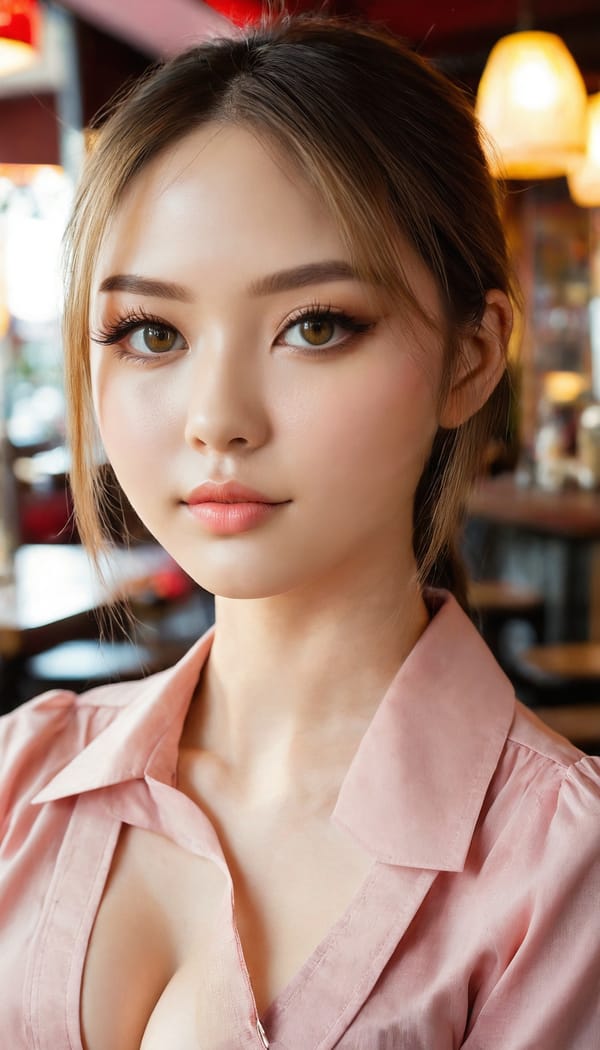 Tags: 21872187, SDXL
{"3": {"inputs": {"seed": 921397609289689, "steps": 32, "cfg": 6.39, "sampler_name": "dpmpp_2m", "scheduler": "karras", "denoise": 1.0, "model": ["27", 0], "positive": ["6", 0], "negative": ["7", 0], "latent_image": ["5", 0]}, "class_type": "KSampler"}, "4": {"inputs": {"ckpt_name": "juggernautxl.safetensors"}, "class_type": "CheckpointLoaderSimple"}, "5": {"inputs": {"width": 768, "height": 1344, "batch_size": 1}, "class_type": "EmptyLatentImage"}, "6": {"inputs": {"text": "27 year old girl, (sexy lips:0.96), (beautiful eyes:0.99), (seductive pose:1.06), (temptress:1.04), (double eyelids:1.12), (eyelashes:1.04), (detailed face:0.99), (blush:1.07), (idol:0.98), (seductive facial expression:1.06), (slim:1.14), (pale skin:1.07), (in a seductive pose:1.09), (large perky breasts:1.00), (cleavage:1.06), (thigh gap:1.04), (a waitress in uniform:1.05) working at a restaurant, (portra:1.05), (RAW:1.09), (natural looking skin:1.09), (textured skin:1.03), (film:1.09), (candid cinema:1.08), (soft lighting:1.00), (detailed skin:1.07), (skin fuzz:1.05)", "clip": ["27", 1]}, "class_type": "CLIPTextEncode"}, "7": {"inputs": {"text": "(bad hands:1.13), (worst quality:1.06), (open mouth:1.07), (low resolution:1.13), (twisted:1.13), (distorted:1.12), (watermark:1.13)", "clip": ["27", 1]}, "class_type": "CLIPTextEncode"}, "8": {"inputs": {"samples": ["3", 0], "vae": ["4", 2]}, "class_type": "VAEDecode"}, "25": {"inputs": {"lora_name": "nudify_xl.safetensors", "strength_model": 0.27, "strength_clip": 0.07, "model": ["4", 0], "clip": ["4", 1]}, "class_type": "LoraLoader"}, "26": {"inputs": {"lora_name": "shirtlift_SDXL_v2.safetensors", "strength_model": 0.01, "strength_clip": 0.01, "model": ["25", 0], "clip": ["25", 1]}, "class_type": "LoraLoader"}, "27": {"inputs": {"lora_name": "PerfectEyesXL.safetensors", "strength_model": 0.18, "strength_clip": 0.1, "model": ["26", 0], "clip": ["26", 1]}, "class_type": "LoraLoader"}, "30": {"inputs": {"model_name": "4x_NMKD-Superscale-SP_178000_G.pth"}, "class_type": "UpscaleModelLoader"}, "31": {"inputs": {"upscale_model": ["30", 0], "image": ["8", 0]}, "class_type": "ImageUpscaleWithModel"}, "32": {"inputs": {"upscale_method": "lanczos", "scale_by": 0.5, "image": ["31", 0]}, "class_type": "ImageScaleBy"}, "33": {"inputs": {"pixels": ["32", 0], "vae": ["4", 2]}, "class_type": "VAEEncode"}, "34": {"inputs": {"seed": 921397609289689, "steps": 32, "cfg": 6.39, "sampler_name": "dpmpp_2m", "scheduler": "karras", "denoise": 0.3, "model": ["27", 0], "positive": ["6", 0], "negative": ["7", 0], "latent_image": ["33", 0]}, "class_type": "KSampler"}, "36": {"inputs": {"samples": ["34", 0], "vae": ["4", 2]}, "class_type": "VAEDecode"}, "39": {"inputs": {"filename_prefix": "comfyapi-1718226679566", "images": ["36", 0]}, "class_type": "SaveImage"}}