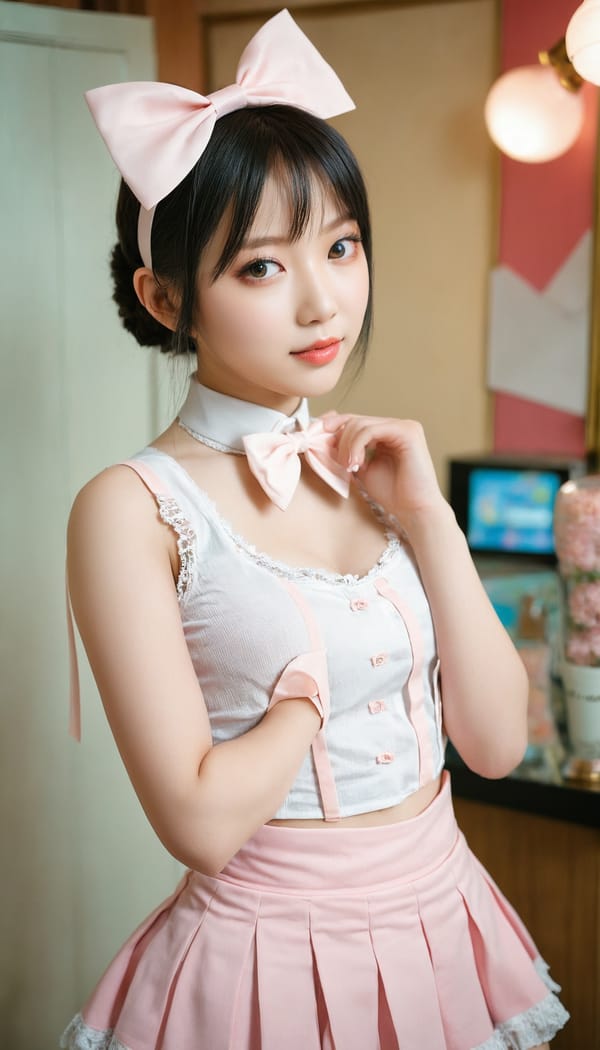 Tags: 21872187, SDXL
{"3": {"inputs": {"seed": 803665030908299, "steps": 64, "cfg": 5.3, "sampler_name": "dpmpp_2m", "scheduler": "karras", "denoise": 1.0, "model": ["27", 0], "positive": ["6", 0], "negative": ["7", 0], "latent_image": ["5", 0]}, "class_type": "KSampler"}, "4": {"inputs": {"ckpt_name": "juggernautxl.safetensors"}, "class_type": "CheckpointLoaderSimple"}, "5": {"inputs": {"width": 768, "height": 1344, "batch_size": 1}, "class_type": "EmptyLatentImage"}, "6": {"inputs": {"text": "18 year old girl, (taiwanese:1.11), (russian:0.99), (beautiful eyes:1.12), (idol:1.07), (pale skin:0.95), (detailed face:0.95), (seductive pose:1.02), (double eyelids:1.11), (sexy lips:1.01), (temptress:1.13), (cute:1.08), (blush:1.10), (seductive facial expression:1.08), (slim:1.08), (eyelashes:0.97), (perky ass:1.00), (exposed ass:0.99), (looking back:0.98), (sexy ass:1.10), (thigh gap:1.05), in a (skimpy maid costume:0.95) working at a maid cafe, choker, bowtie, headband, pleated skirt, (candid cinema:1.09), (soft lighting:1.02), (natural looking skin:1.08), (skin fuzz:1.08), (textured skin:1.09), (film:1.04), (detailed skin:1.09), (portra:1.05), (RAW:1.01)", "clip": ["27", 1]}, "class_type": "CLIPTextEncode"}, "7": {"inputs": {"text": "(watermark:1.08), (bad hands:1.05), (open mouth:1.07), (worst quality:1.14), (twisted:1.06), (low resolution:1.07), (distorted:1.07)", "clip": ["27", 1]}, "class_type": "CLIPTextEncode"}, "8": {"inputs": {"samples": ["3", 0], "vae": ["4", 2]}, "class_type": "VAEDecode"}, "25": {"inputs": {"lora_name": "nudify_xl.safetensors", "strength_model": 0.0, "strength_clip": 0.36, "model": ["4", 0], "clip": ["4", 1]}, "class_type": "LoraLoader"}, "26": {"inputs": {"lora_name": "shirtlift_SDXL_v2.safetensors", "strength_model": 0.15, "strength_clip": 0.05, "model": ["25", 0], "clip": ["25", 1]}, "class_type": "LoraLoader"}, "27": {"inputs": {"lora_name": "PerfectEyesXL.safetensors", "strength_model": 0.06, "strength_clip": 0.14, "model": ["26", 0], "clip": ["26", 1]}, "class_type": "LoraLoader"}, "30": {"inputs": {"model_name": "4x_NMKD-Superscale-SP_178000_G.pth"}, "class_type": "UpscaleModelLoader"}, "31": {"inputs": {"upscale_model": ["30", 0], "image": ["8", 0]}, "class_type": "ImageUpscaleWithModel"}, "32": {"inputs": {"upscale_method": "lanczos", "scale_by": 0.5, "image": ["31", 0]}, "class_type": "ImageScaleBy"}, "33": {"inputs": {"pixels": ["32", 0], "vae": ["4", 2]}, "class_type": "VAEEncode"}, "34": {"inputs": {"seed": 803665030908299, "steps": 64, "cfg": 5.3, "sampler_name": "dpmpp_2m", "scheduler": "karras", "denoise": 0.3, "model": ["27", 0], "positive": ["6", 0], "negative": ["7", 0], "latent_image": ["33", 0]}, "class_type": "KSampler"}, "36": {"inputs": {"samples": ["34", 0], "vae": ["4", 2]}, "class_type": "VAEDecode"}, "39": {"inputs": {"filename_prefix": "comfyapi-1735683934608", "images": ["36", 0]}, "class_type": "SaveImage"}}