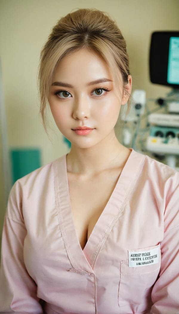 Tags: 21872187, SDXL
{"3": {"inputs": {"seed": 502009829304688, "steps": 32, "cfg": 5.89, "sampler_name": "dpmpp_2m", "scheduler": "karras", "denoise": 1.0, "model": ["27", 0], "positive": ["6", 0], "negative": ["7", 0], "latent_image": ["5", 0]}, "class_type": "KSampler"}, "4": {"inputs": {"ckpt_name": "juggernautxl.safetensors"}, "class_type": "CheckpointLoaderSimple"}, "5": {"inputs": {"width": 768, "height": 1344, "batch_size": 1}, "class_type": "EmptyLatentImage"}, "6": {"inputs": {"text": "25 year old girl, (seductive facial expression:1.12), (idol:1.01), (temptress:1.04), (cute:1.07), (seductive pose:1.10), (beautiful eyes:1.12), (detailed face:1.05), (blush:1.09), (pale skin:0.99), (double eyelids:1.03), (slim:0.99), (sexy lips:1.11), (in a seductive pose:1.10), (large perky breasts:0.95), (cleavage:1.12), (thigh gap:0.99), (nurse in uniform:0.95) working in a hospital ward, (natural looking skin:1.04), (textured skin:1.08), (film:1.04), (candid cinema:1.03), (soft lighting:1.00), (skin fuzz:1.00), (portra:1.00), (RAW:1.02), (detailed skin:1.06)", "clip": ["27", 1]}, "class_type": "CLIPTextEncode"}, "7": {"inputs": {"text": "(open mouth:1.09), (bad hands:1.10), (twisted:1.13), (distorted:1.06), (low resolution:1.07), (watermark:1.11), (worst quality:1.10)", "clip": ["27", 1]}, "class_type": "CLIPTextEncode"}, "8": {"inputs": {"samples": ["3", 0], "vae": ["4", 2]}, "class_type": "VAEDecode"}, "25": {"inputs": {"lora_name": "nudify_xl.safetensors", "strength_model": 0.36, "strength_clip": 0.07, "model": ["4", 0], "clip": ["4", 1]}, "class_type": "LoraLoader"}, "26": {"inputs": {"lora_name": "shirtlift_SDXL_v2.safetensors", "strength_model": 0.04, "strength_clip": 0.09, "model": ["25", 0], "clip": ["25", 1]}, "class_type": "LoraLoader"}, "27": {"inputs": {"lora_name": "PerfectEyesXL.safetensors", "strength_model": 0.13, "strength_clip": 0.1, "model": ["26", 0], "clip": ["26", 1]}, "class_type": "LoraLoader"}, "30": {"inputs": {"model_name": "4x_NMKD-Superscale-SP_178000_G.pth"}, "class_type": "UpscaleModelLoader"}, "31": {"inputs": {"upscale_model": ["30", 0], "image": ["8", 0]}, "class_type": "ImageUpscaleWithModel"}, "32": {"inputs": {"upscale_method": "lanczos", "scale_by": 0.5, "image": ["31", 0]}, "class_type": "ImageScaleBy"}, "33": {"inputs": {"pixels": ["32", 0], "vae": ["4", 2]}, "class_type": "VAEEncode"}, "34": {"inputs": {"seed": 502009829304688, "steps": 32, "cfg": 5.89, "sampler_name": "dpmpp_2m", "scheduler": "karras", "denoise": 0.3, "model": ["27", 0], "positive": ["6", 0], "negative": ["7", 0], "latent_image": ["33", 0]}, "class_type": "KSampler"}, "36": {"inputs": {"samples": ["34", 0], "vae": ["4", 2]}, "class_type": "VAEDecode"}, "39": {"inputs": {"filename_prefix": "comfyapi-1714068370196", "images": ["36", 0]}, "class_type": "SaveImage"}}