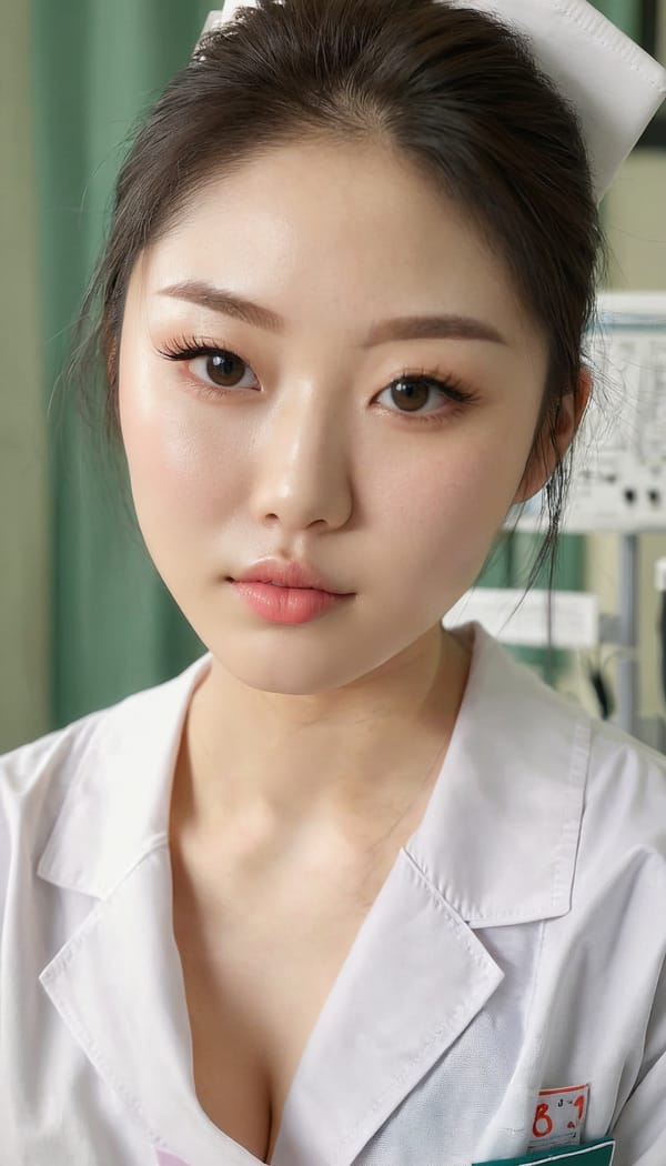 Tags: 21872187, SDXL
{"3": {"inputs": {"seed": 177658387992568, "steps": 32, "cfg": 6.99, "sampler_name": "dpmpp_2m", "scheduler": "karras", "denoise": 1.0, "model": ["27", 0], "positive": ["6", 0], "negative": ["7", 0], "latent_image": ["5", 0]}, "class_type": "KSampler"}, "4": {"inputs": {"ckpt_name": "juggernautxl.safetensors"}, "class_type": "CheckpointLoaderSimple"}, "5": {"inputs": {"width": 768, "height": 1344, "batch_size": 1}, "class_type": "EmptyLatentImage"}, "6": {"inputs": {"text": "22 year old girl, (korean:1.00), (irish:1.08), (pale skin:0.98), (double eyelids:1.03), (blush:0.95), (slim:0.97), (eyelashes:1.10), (beautiful eyes:1.08), (seductive facial expression:1.06), (cute:1.00), (temptress:0.98), (seductive pose:0.95), (idol:1.14), (detailed face:1.12), (sexy lips:1.02), (in a seductive pose:1.00), (large perky breasts:0.97), (cleavage:1.00), (thigh gap:1.00), (nurse in uniform:1.12) working in a hospital ward, (film:1.02), (portra:1.05), (detailed skin:1.09), (soft lighting:1.01), (textured skin:1.00), (skin fuzz:1.05), (natural looking skin:1.05), (candid cinema:1.02), (RAW:1.02)", "clip": ["27", 1]}, "class_type": "CLIPTextEncode"}, "7": {"inputs": {"text": "(twisted:1.07), (bad hands:1.05), (worst quality:1.10), (distorted:1.11), (low resolution:1.08), (watermark:1.11)", "clip": ["27", 1]}, "class_type": "CLIPTextEncode"}, "8": {"inputs": {"samples": ["3", 0], "vae": ["4", 2]}, "class_type": "VAEDecode"}, "25": {"inputs": {"lora_name": "nudify_xl.safetensors", "strength_model": 0.31, "strength_clip": 0.28, "model": ["4", 0], "clip": ["4", 1]}, "class_type": "LoraLoader"}, "26": {"inputs": {"lora_name": "shirtlift_SDXL_v2.safetensors", "strength_model": 0.02, "strength_clip": 0.03, "model": ["25", 0], "clip": ["25", 1]}, "class_type": "LoraLoader"}, "27": {"inputs": {"lora_name": "PerfectEyesXL.safetensors", "strength_model": 0.13, "strength_clip": 0.1, "model": ["26", 0], "clip": ["26", 1]}, "class_type": "LoraLoader"}, "30": {"inputs": {"model_name": "4x_NMKD-Superscale-SP_178000_G.pth"}, "class_type": "UpscaleModelLoader"}, "31": {"inputs": {"upscale_model": ["30", 0], "image": ["8", 0]}, "class_type": "ImageUpscaleWithModel"}, "32": {"inputs": {"upscale_method": "lanczos", "scale_by": 0.5, "image": ["31", 0]}, "class_type": "ImageScaleBy"}, "33": {"inputs": {"pixels": ["32", 0], "vae": ["4", 2]}, "class_type": "VAEEncode"}, "34": {"inputs": {"seed": 177658387992568, "steps": 32, "cfg": 6.99, "sampler_name": "dpmpp_2m", "scheduler": "karras", "denoise": 0.3, "model": ["27", 0], "positive": ["6", 0], "negative": ["7", 0], "latent_image": ["33", 0]}, "class_type": "KSampler"}, "36": {"inputs": {"samples": ["34", 0], "vae": ["4", 2]}, "class_type": "VAEDecode"}, "39": {"inputs": {"filename_prefix": "comfyapi-1713711867429", "images": ["36", 0]}, "class_type": "SaveImage"}}