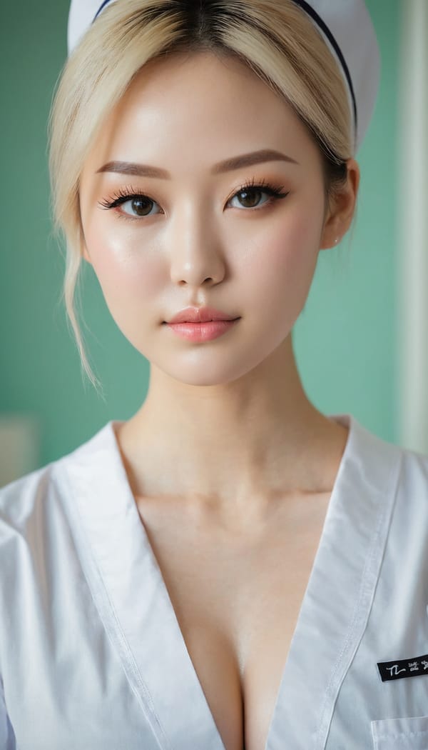 Tags: 21872187, SDXL
{"3": {"inputs": {"seed": 980166492023578, "steps": 32, "cfg": 6.12, "sampler_name": "dpmpp_2m", "scheduler": "karras", "denoise": 1.0, "model": ["27", 0], "positive": ["6", 0], "negative": ["7", 0], "latent_image": ["5", 0]}, "class_type": "KSampler"}, "4": {"inputs": {"ckpt_name": "juggernautxl.safetensors"}, "class_type": "CheckpointLoaderSimple"}, "5": {"inputs": {"width": 768, "height": 1344, "batch_size": 1}, "class_type": "EmptyLatentImage"}, "6": {"inputs": {"text": "28 year old girl, (irish:0.96), (russian:0.99), (chinese:0.99), (idol:0.95), (sexy lips:1.14), (detailed face:1.11), (eyelashes:1.12), (seductive facial expression:1.14), (blush:1.08), (seductive pose:1.08), (cute:1.00), (temptress:1.09), (beautiful eyes:1.04), (pale skin:1.03), (slim:0.97), (double eyelids:1.13), (in a seductive pose:1.03), (large perky breasts:1.12), (cleavage:1.10), (thigh gap:1.02), (nurse in uniform:1.12) working in a hospital ward, (skin fuzz:1.02), (textured skin:1.05), (soft lighting:1.01), (natural looking skin:1.07), (film:1.06), (portra:1.00), (RAW:1.03), (candid cinema:1.04), (detailed skin:1.07)", "clip": ["27", 1]}, "class_type": "CLIPTextEncode"}, "7": {"inputs": {"text": "(distorted:1.07), (open mouth:1.08), (twisted:1.11), (worst quality:1.13), (bad hands:1.07), (low resolution:1.09), (watermark:1.14)", "clip": ["27", 1]}, "class_type": "CLIPTextEncode"}, "8": {"inputs": {"samples": ["3", 0], "vae": ["4", 2]}, "class_type": "VAEDecode"}, "25": {"inputs": {"lora_name": "nudify_xl.safetensors", "strength_model": 0.08, "strength_clip": 0.28, "model": ["4", 0], "clip": ["4", 1]}, "class_type": "LoraLoader"}, "26": {"inputs": {"lora_name": "shirtlift_SDXL_v2.safetensors", "strength_model": 0.06, "strength_clip": 0.07, "model": ["25", 0], "clip": ["25", 1]}, "class_type": "LoraLoader"}, "27": {"inputs": {"lora_name": "PerfectEyesXL.safetensors", "strength_model": 0.09, "strength_clip": 0.05, "model": ["26", 0], "clip": ["26", 1]}, "class_type": "LoraLoader"}, "30": {"inputs": {"model_name": "4x_NMKD-Superscale-SP_178000_G.pth"}, "class_type": "UpscaleModelLoader"}, "31": {"inputs": {"upscale_model": ["30", 0], "image": ["8", 0]}, "class_type": "ImageUpscaleWithModel"}, "32": {"inputs": {"upscale_method": "lanczos", "scale_by": 0.5, "image": ["31", 0]}, "class_type": "ImageScaleBy"}, "33": {"inputs": {"pixels": ["32", 0], "vae": ["4", 2]}, "class_type": "VAEEncode"}, "34": {"inputs": {"seed": 980166492023578, "steps": 32, "cfg": 6.12, "sampler_name": "dpmpp_2m", "scheduler": "karras", "denoise": 0.3, "model": ["27", 0], "positive": ["6", 0], "negative": ["7", 0], "latent_image": ["33", 0]}, "class_type": "KSampler"}, "36": {"inputs": {"samples": ["34", 0], "vae": ["4", 2]}, "class_type": "VAEDecode"}, "39": {"inputs": {"filename_prefix": "comfyapi-1724984711412", "images": ["36", 0]}, "class_type": "SaveImage"}}