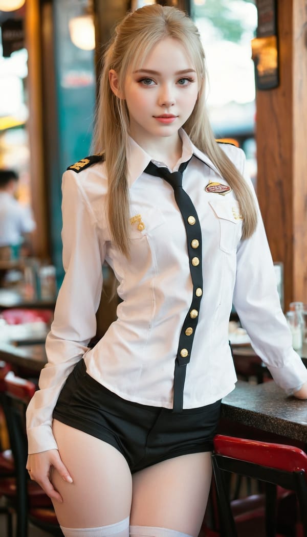 Tags: 21872187, SDXL
{"3": {"inputs": {"seed": 203536604105793, "steps": 64, "cfg": 5.99, "sampler_name": "dpmpp_2m", "scheduler": "karras", "denoise": 1.0, "model": ["27", 0], "positive": ["6", 0], "negative": ["7", 0], "latent_image": ["5", 0]}, "class_type": "KSampler"}, "4": {"inputs": {"ckpt_name": "juggernautxl.safetensors"}, "class_type": "CheckpointLoaderSimple"}, "5": {"inputs": {"width": 768, "height": 1344, "batch_size": 1}, "class_type": "EmptyLatentImage"}, "6": {"inputs": {"text": "19 year old girl, (pale skin:1.11), (cute:1.14), (detailed face:0.96), (sexy lips:0.97), (beautiful eyes:1.12), (eyelashes:1.03), (idol:1.02), (seductive facial expression:0.98), (temptress:1.01), (slim:1.02), (seductive pose:1.12), (blush:0.99), (double eyelids:1.12), (perky ass:1.12), (exposed ass:1.12), (looking back:1.13), (sexy ass:1.14), (thigh gap:1.14), (a waitress in uniform:1.07) working at a restaurant, (skin fuzz:1.09), (RAW:1.01), (textured skin:1.09), (soft lighting:1.06), (detailed skin:1.06), (natural looking skin:1.00), (candid cinema:1.07), (film:1.01)", "clip": ["27", 1]}, "class_type": "CLIPTextEncode"}, "7": {"inputs": {"text": "(twisted:1.07), (bad hands:1.14), (watermark:1.05), (low resolution:1.13), (worst quality:1.07), (distorted:1.10), (open mouth:1.10)", "clip": ["27", 1]}, "class_type": "CLIPTextEncode"}, "8": {"inputs": {"samples": ["3", 0], "vae": ["4", 2]}, "class_type": "VAEDecode"}, "25": {"inputs": {"lora_name": "nudify_xl.safetensors", "strength_model": 0.17, "strength_clip": 0.29, "model": ["4", 0], "clip": ["4", 1]}, "class_type": "LoraLoader"}, "26": {"inputs": {"lora_name": "shirtlift_SDXL_v2.safetensors", "strength_model": 0.07, "strength_clip": 0.02, "model": ["25", 0], "clip": ["25", 1]}, "class_type": "LoraLoader"}, "27": {"inputs": {"lora_name": "PerfectEyesXL.safetensors", "strength_model": 0.07, "strength_clip": 0.01, "model": ["26", 0], "clip": ["26", 1]}, "class_type": "LoraLoader"}, "30": {"inputs": {"model_name": "4x_NMKD-Superscale-SP_178000_G.pth"}, "class_type": "UpscaleModelLoader"}, "31": {"inputs": {"upscale_model": ["30", 0], "image": ["8", 0]}, "class_type": "ImageUpscaleWithModel"}, "32": {"inputs": {"upscale_method": "lanczos", "scale_by": 0.5, "image": ["31", 0]}, "class_type": "ImageScaleBy"}, "33": {"inputs": {"pixels": ["32", 0], "vae": ["4", 2]}, "class_type": "VAEEncode"}, "34": {"inputs": {"seed": 203536604105793, "steps": 64, "cfg": 5.99, "sampler_name": "dpmpp_2m", "scheduler": "karras", "denoise": 0.3, "model": ["27", 0], "positive": ["6", 0], "negative": ["7", 0], "latent_image": ["33", 0]}, "class_type": "KSampler"}, "36": {"inputs": {"samples": ["34", 0], "vae": ["4", 2]}, "class_type": "VAEDecode"}, "39": {"inputs": {"filename_prefix": "comfyapi-1714302455589", "images": ["36", 0]}, "class_type": "SaveImage"}}