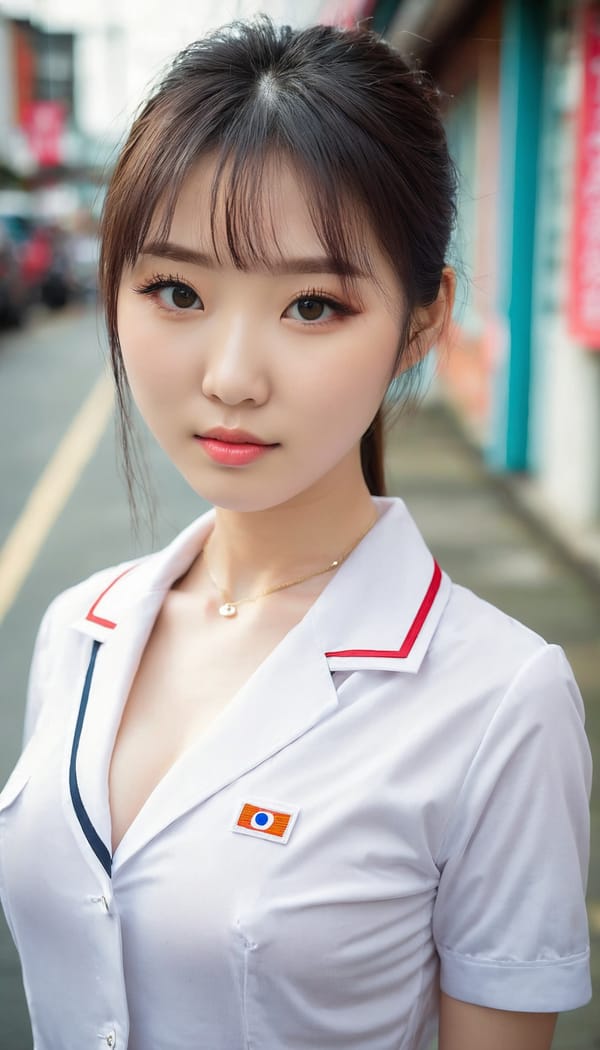 Tags: 21872187, SDXL
{"3": {"inputs": {"seed": 808404439287020, "steps": 32, "cfg": 7.53, "sampler_name": "dpmpp_2m", "scheduler": "karras", "denoise": 1.0, "model": ["27", 0], "positive": ["6", 0], "negative": ["7", 0], "latent_image": ["5", 0]}, "class_type": "KSampler"}, "4": {"inputs": {"ckpt_name": "juggernautxl.safetensors"}, "class_type": "CheckpointLoaderSimple"}, "5": {"inputs": {"width": 768, "height": 1344, "batch_size": 1}, "class_type": "EmptyLatentImage"}, "6": {"inputs": {"text": "22 year old girl, (irish:1.14), (korean:1.13), (chinese:0.95), (blush:1.11), (slim:1.03), (seductive facial expression:0.99), (temptress:1.08), (seductive pose:1.03), (eyelashes:1.13), (beautiful eyes:1.09), (double eyelids:0.96), (idol:0.95), (pale skin:1.07), (sexy lips:1.02), (detailed face:1.10), (cute:1.09), (on all fours:1.01), (spreading ass cheeks:0.96), (from behind:0.99), (backboob:0.95), (school uniform:1.14), choker, busy street, (skin fuzz:1.07), (textured skin:1.05), (film:1.02), (detailed skin:1.08), (natural looking skin:1.07), (RAW:1.01), (portra:1.00), (candid cinema:1.01), (soft lighting:1.08)", "clip": ["27", 1]}, "class_type": "CLIPTextEncode"}, "7": {"inputs": {"text": "(distorted:1.09), (worst quality:1.11), (bad hands:1.11), (watermark:1.12), (low resolution:1.08), (open mouth:1.09), (twisted:1.10)", "clip": ["27", 1]}, "class_type": "CLIPTextEncode"}, "8": {"inputs": {"samples": ["3", 0], "vae": ["4", 2]}, "class_type": "VAEDecode"}, "25": {"inputs": {"lora_name": "nudify_xl.safetensors", "strength_model": 0.23, "strength_clip": 0.22, "model": ["4", 0], "clip": ["4", 1]}, "class_type": "LoraLoader"}, "26": {"inputs": {"lora_name": "shirtlift_SDXL_v2.safetensors", "strength_model": 0.18, "strength_clip": 0.09, "model": ["25", 0], "clip": ["25", 1]}, "class_type": "LoraLoader"}, "27": {"inputs": {"lora_name": "PerfectEyesXL.safetensors", "strength_model": 0.05, "strength_clip": 0.14, "model": ["26", 0], "clip": ["26", 1]}, "class_type": "LoraLoader"}, "30": {"inputs": {"model_name": "4x_NMKD-Superscale-SP_178000_G.pth"}, "class_type": "UpscaleModelLoader"}, "31": {"inputs": {"upscale_model": ["30", 0], "image": ["8", 0]}, "class_type": "ImageUpscaleWithModel"}, "32": {"inputs": {"upscale_method": "lanczos", "scale_by": 0.5, "image": ["31", 0]}, "class_type": "ImageScaleBy"}, "33": {"inputs": {"pixels": ["32", 0], "vae": ["4", 2]}, "class_type": "VAEEncode"}, "34": {"inputs": {"seed": 808404439287020, "steps": 32, "cfg": 7.53, "sampler_name": "dpmpp_2m", "scheduler": "karras", "denoise": 0.3, "model": ["27", 0], "positive": ["6", 0], "negative": ["7", 0], "latent_image": ["33", 0]}, "class_type": "KSampler"}, "36": {"inputs": {"samples": ["34", 0], "vae": ["4", 2]}, "class_type": "VAEDecode"}, "39": {"inputs": {"filename_prefix": "comfyapi-1730481885620", "images": ["36", 0]}, "class_type": "SaveImage"}}