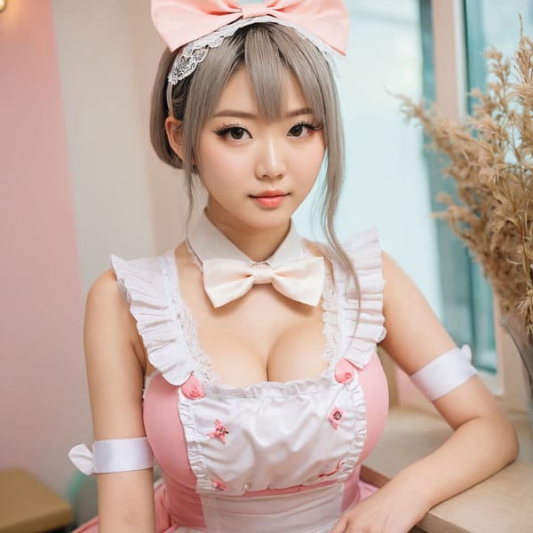 Tags: 21872187, SDXL
{"3": {"inputs": {"seed": 889595935733008, "steps": 32, "cfg": 6.11, "sampler_name": "dpmpp_2m", "scheduler": "karras", "denoise": 1.0, "model": ["27", 0], "positive": ["6", 0], "negative": ["7", 0], "latent_image": ["5", 0]}, "class_type": "KSampler"}, "4": {"inputs": {"ckpt_name": "juggernautxl.safetensors"}, "class_type": "CheckpointLoaderSimple"}, "5": {"inputs": {"width": 1024, "height": 1024, "batch_size": 1}, "class_type": "EmptyLatentImage"}, "6": {"inputs": {"text": "24 year old girl, (taiwanese:1.02), (detailed face:1.13), (sexy lips:0.96), (beautiful eyes:1.04), (eyelashes:1.11), (pale skin:0.95), (blush:1.13), (cute:1.00), (double eyelids:1.13), (idol:1.09), (seductive facial expression:1.06), (temptress:1.02), (in a seductive pose:1.07), (large perky breasts:0.98), (cleavage:0.96), (thigh gap:1.01), in a (skimpy maid costume:1.13) working at a maid cafe, choker, bowtie, headband, pleated skirt, (skin fuzz:1.00), (portra:1.02), (soft lighting:1.06), (textured skin:1.02), (RAW:1.04), (detailed skin:1.06), (film:1.04), (candid cinema:1.06), (natural looking skin:1.02)", "clip": ["27", 1]}, "class_type": "CLIPTextEncode"}, "7": {"inputs": {"text": "(twisted:1.05), (worst quality:1.10), (low resolution:1.10), (distorted:1.09), (open mouth:1.07), (watermark:1.07), (bad hands:1.05)", "clip": ["27", 1]}, "class_type": "CLIPTextEncode"}, "8": {"inputs": {"samples": ["3", 0], "vae": ["4", 2]}, "class_type": "VAEDecode"}, "25": {"inputs": {"lora_name": "nudify_xl.safetensors", "strength_model": 0.04, "strength_clip": 0.31, "model": ["4", 0], "clip": ["4", 1]}, "class_type": "LoraLoader"}, "26": {"inputs": {"lora_name": "shirtlift_SDXL_v2.safetensors", "strength_model": 0.0, "strength_clip": 0.01, "model": ["25", 0], "clip": ["25", 1]}, "class_type": "LoraLoader"}, "27": {"inputs": {"lora_name": "PerfectEyesXL.safetensors", "strength_model": 0.11, "strength_clip": 0.0, "model": ["26", 0], "clip": ["26", 1]}, "class_type": "LoraLoader"}, "30": {"inputs": {"model_name": "4x_NMKD-Superscale-SP_178000_G.pth"}, "class_type": "UpscaleModelLoader"}, "31": {"inputs": {"upscale_model": ["30", 0], "image": ["8", 0]}, "class_type": "ImageUpscaleWithModel"}, "32": {"inputs": {"upscale_method": "lanczos", "scale_by": 0.5, "image": ["31", 0]}, "class_type": "ImageScaleBy"}, "33": {"inputs": {"pixels": ["32", 0], "vae": ["4", 2]}, "class_type": "VAEEncode"}, "34": {"inputs": {"seed": 889595935733008, "steps": 32, "cfg": 6.11, "sampler_name": "dpmpp_2m", "scheduler": "karras", "denoise": 0.3, "model": ["27", 0], "positive": ["6", 0], "negative": ["7", 0], "latent_image": ["33", 0]}, "class_type": "KSampler"}, "36": {"inputs": {"samples": ["34", 0], "vae": ["4", 2]}, "class_type": "VAEDecode"}, "39": {"inputs": {"filename_prefix": "comfyapi-1725916677766", "images": ["36", 0]}, "class_type": "SaveImage"}}