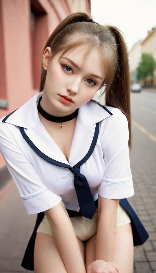 Tags: 21872187, SDXL
{"3": {"inputs": {"seed": 420088154241507, "steps": 64, "cfg": 7.56, "sampler_name": "dpmpp_2m", "scheduler": "karras", "denoise": 1.0, "model": ["27", 0], "positive": ["6", 0], "negative": ["7", 0], "latent_image": ["5", 0]}, "class_type": "KSampler"}, "4": {"inputs": {"ckpt_name": "leosamsHelloworldSDXL_helloworldSDXL32DPO.safetensors"}, "class_type": "CheckpointLoaderSimple"}, "5": {"inputs": {"width": 768, "height": 1344, "batch_size": 1}, "class_type": "EmptyLatentImage"}, "6": {"inputs": {"text": "19 year old girl, (russian:1.14), (idol:0.98), (sexy lips:1.01), (pale skin:1.12), (seductive pose:1.03), (slim:1.00), (detailed face:1.05), (blush:1.04), (beautiful eyes:0.99), (cute:1.01), (seductive facial expression:1.12), (eyelashes:1.10), (temptress:1.02), (double eyelids:0.99), (in a seductive pose:1.01), (large perky breasts:0.99), (cleavage:0.95), (thigh gap:1.10), (school uniform:1.02), choker, busy street, (film:1.06), (soft lighting:1.07), (natural looking skin:1.01), (RAW:1.00), (textured skin:1.08), (candid cinema:1.04), (skin fuzz:1.06), (portra:1.00), (detailed skin:1.03)", "clip": ["27", 1]}, "class_type": "CLIPTextEncode"}, "7": {"inputs": {"text": "(low resolution:1.09), (distorted:1.08), (bad hands:1.14), (twisted:1.08), (worst quality:1.12), (watermark:1.08), (open mouth:1.09)", "clip": ["27", 1]}, "class_type": "CLIPTextEncode"}, "8": {"inputs": {"samples": ["3", 0], "vae": ["4", 2]}, "class_type": "VAEDecode"}, "25": {"inputs": {"lora_name": "nudify_xl.safetensors", "strength_model": 0.27, "strength_clip": 0.28, "model": ["4", 0], "clip": ["4", 1]}, "class_type": "LoraLoader"}, "26": {"inputs": {"lora_name": "shirtlift_SDXL_v2.safetensors", "strength_model": 0.16, "strength_clip": 0.07, "model": ["25", 0], "clip": ["25", 1]}, "class_type": "LoraLoader"}, "27": {"inputs": {"lora_name": "PerfectEyesXL.safetensors", "strength_model": 0.07, "strength_clip": 0.13, "model": ["26", 0], "clip": ["26", 1]}, "class_type": "LoraLoader"}, "30": {"inputs": {"model_name": "4x_NMKD-Superscale-SP_178000_G.pth"}, "class_type": "UpscaleModelLoader"}, "31": {"inputs": {"upscale_model": ["30", 0], "image": ["8", 0]}, "class_type": "ImageUpscaleWithModel"}, "32": {"inputs": {"upscale_method": "lanczos", "scale_by": 0.5, "image": ["31", 0]}, "class_type": "ImageScaleBy"}, "33": {"inputs": {"pixels": ["32", 0], "vae": ["4", 2]}, "class_type": "VAEEncode"}, "34": {"inputs": {"seed": 420088154241507, "steps": 64, "cfg": 7.56, "sampler_name": "dpmpp_2m", "scheduler": "karras", "denoise": 0.3, "model": ["27", 0], "positive": ["6", 0], "negative": ["7", 0], "latent_image": ["33", 0]}, "class_type": "KSampler"}, "36": {"inputs": {"samples": ["34", 0], "vae": ["4", 2]}, "class_type": "VAEDecode"}, "39": {"inputs": {"filename_prefix": "comfyapi-1704937505608", "images": ["36", 0]}, "class_type": "SaveImage"}}