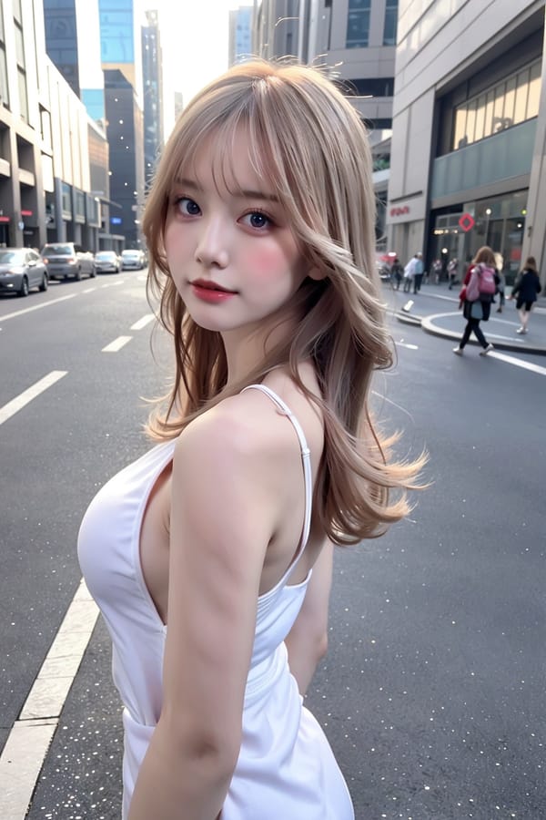 Tags: 21872187
<lora:mix4:0.50>, <lora:JapaneseDollLikeness_v15:0.63>, <lora:YaeMiko_Test:0.69>, (russian:0.95), (white tank top:1.00), (large breasts:1.10), busy street in urban city, (perky ass:1.02), (exposed ass:0.96), (looking back:1.13), <lora:Addams:0.25>, extremely detailed eyes, extremely detailed face, cute, (photorealistic:1.15), sexy lips, double eyelids, pale skin, perky breasts, full body portrait, textured skin, RAW, best quality, sharp, tall, delicate and beautiful girl, 1girl, solo, (dramatic:1.04)
Negative prompt: (worst quality:2.10)
Steps: 32, Sampler: DPM++ 2M Karras, CFG scale: 5.36, Seed: 4143250298, Size: 512x768, Model hash: fc2511737a, Model: chilloutmix_NiPrunedFp32Fix, Seed resize from: -1x-1, Denoising strength: 0.4, Version: v1.2.1, Hires upscale: 2.5, Hires steps: 32, Hires upscaler: ESRGAN_4x