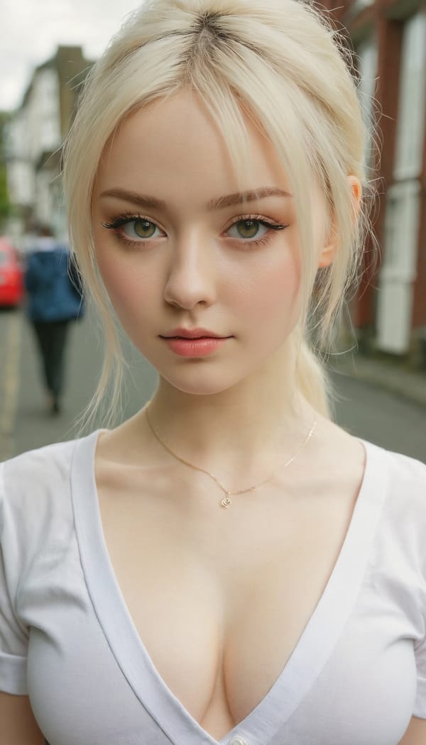 Tags: 21872187, SDXL
{"3": {"inputs": {"seed": 283002557699736, "steps": 64, "cfg": 5.01, "sampler_name": "dpmpp_2m", "scheduler": "karras", "denoise": 1.0, "model": ["27", 0], "positive": ["6", 0], "negative": ["7", 0], "latent_image": ["5", 0]}, "class_type": "KSampler"}, "4": {"inputs": {"ckpt_name": "juggernautxl.safetensors"}, "class_type": "CheckpointLoaderSimple"}, "5": {"inputs": {"width": 768, "height": 1344, "batch_size": 1}, "class_type": "EmptyLatentImage"}, "6": {"inputs": {"text": "25 year old girl, (irish:1.08), (temptress:1.01), (slim:1.10), (detailed face:1.03), (eyelashes:1.06), (idol:1.07), (pale skin:1.01), (blush:0.99), (seductive pose:0.98), (beautiful eyes:0.95), (double eyelids:1.14), (seductive facial expression:1.09), (cute:1.13), (sexy lips:1.00), (in a seductive pose:1.04), (large perky breasts:0.96), (cleavage:1.04), (thigh gap:1.09), (school uniform:1.03), choker, busy street, (portra:1.01), (film:1.06), (textured skin:1.05), (candid cinema:1.09), (skin fuzz:1.05), (RAW:1.07), (natural looking skin:1.09), (detailed skin:1.08), (soft lighting:1.07)", "clip": ["27", 1]}, "class_type": "CLIPTextEncode"}, "7": {"inputs": {"text": "(twisted:1.05), (distorted:1.05), (low resolution:1.14), (watermark:1.12), (open mouth:1.05), (worst quality:1.08), (bad hands:1.05)", "clip": ["27", 1]}, "class_type": "CLIPTextEncode"}, "8": {"inputs": {"samples": ["3", 0], "vae": ["4", 2]}, "class_type": "VAEDecode"}, "25": {"inputs": {"lora_name": "nudify_xl.safetensors", "strength_model": 0.26, "strength_clip": 0.13, "model": ["4", 0], "clip": ["4", 1]}, "class_type": "LoraLoader"}, "26": {"inputs": {"lora_name": "shirtlift_SDXL_v2.safetensors", "strength_model": 0.19, "strength_clip": 0.13, "model": ["25", 0], "clip": ["25", 1]}, "class_type": "LoraLoader"}, "27": {"inputs": {"lora_name": "PerfectEyesXL.safetensors", "strength_model": 0.14, "strength_clip": 0.01, "model": ["26", 0], "clip": ["26", 1]}, "class_type": "LoraLoader"}, "30": {"inputs": {"model_name": "4x_NMKD-Superscale-SP_178000_G.pth"}, "class_type": "UpscaleModelLoader"}, "31": {"inputs": {"upscale_model": ["30", 0], "image": ["8", 0]}, "class_type": "ImageUpscaleWithModel"}, "32": {"inputs": {"upscale_method": "lanczos", "scale_by": 0.5, "image": ["31", 0]}, "class_type": "ImageScaleBy"}, "33": {"inputs": {"pixels": ["32", 0], "vae": ["4", 2]}, "class_type": "VAEEncode"}, "34": {"inputs": {"seed": 283002557699736, "steps": 64, "cfg": 5.01, "sampler_name": "dpmpp_2m", "scheduler": "karras", "denoise": 0.3, "model": ["27", 0], "positive": ["6", 0], "negative": ["7", 0], "latent_image": ["33", 0]}, "class_type": "KSampler"}, "36": {"inputs": {"samples": ["34", 0], "vae": ["4", 2]}, "class_type": "VAEDecode"}, "39": {"inputs": {"filename_prefix": "comfyapi-1716225376203", "images": ["36", 0]}, "class_type": "SaveImage"}}