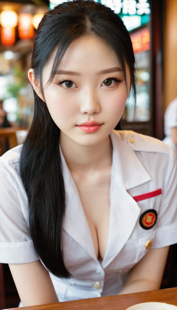 Tags: 21872187, SDXL
{"3": {"inputs": {"seed": 411604532112668, "steps": 64, "cfg": 7.54, "sampler_name": "dpmpp_2m", "scheduler": "karras", "denoise": 1.0, "model": ["27", 0], "positive": ["6", 0], "negative": ["7", 0], "latent_image": ["5", 0]}, "class_type": "KSampler"}, "4": {"inputs": {"ckpt_name": "juggernautxl.safetensors"}, "class_type": "CheckpointLoaderSimple"}, "5": {"inputs": {"width": 768, "height": 1344, "batch_size": 1}, "class_type": "EmptyLatentImage"}, "6": {"inputs": {"text": "18 year old girl, (taiwanese:0.95), (chinese:1.08), (cute:1.14), (pale skin:0.99), (sexy lips:1.12), (detailed face:0.95), (beautiful eyes:1.05), (blush:1.05), (temptress:0.97), (seductive facial expression:1.06), (eyelashes:1.13), (double eyelids:0.96), (idol:0.99), (on all fours:1.12), (spreading ass cheeks:1.07), (from behind:0.95), (backboob:1.11), (a waitress in uniform:1.07) working at a restaurant, (natural looking skin:1.01), (RAW:1.05), (portra:1.08), (detailed skin:1.08), (candid cinema:1.04), (skin fuzz:1.00), (textured skin:1.04), (soft lighting:1.06), (film:1.00)", "clip": ["27", 1]}, "class_type": "CLIPTextEncode"}, "7": {"inputs": {"text": "(open mouth:1.14), (watermark:1.12), (bad hands:1.06), (worst quality:1.06), (low resolution:1.06), (twisted:1.05), (distorted:1.14)", "clip": ["27", 1]}, "class_type": "CLIPTextEncode"}, "8": {"inputs": {"samples": ["3", 0], "vae": ["4", 2]}, "class_type": "VAEDecode"}, "25": {"inputs": {"lora_name": "nudify_xl.safetensors", "strength_model": 0.02, "strength_clip": 0.04, "model": ["4", 0], "clip": ["4", 1]}, "class_type": "LoraLoader"}, "26": {"inputs": {"lora_name": "shirtlift_SDXL_v2.safetensors", "strength_model": 0.07, "strength_clip": 0.05, "model": ["25", 0], "clip": ["25", 1]}, "class_type": "LoraLoader"}, "27": {"inputs": {"lora_name": "PerfectEyesXL.safetensors", "strength_model": 0.19, "strength_clip": 0.1, "model": ["26", 0], "clip": ["26", 1]}, "class_type": "LoraLoader"}, "30": {"inputs": {"model_name": "4x_NMKD-Superscale-SP_178000_G.pth"}, "class_type": "UpscaleModelLoader"}, "31": {"inputs": {"upscale_model": ["30", 0], "image": ["8", 0]}, "class_type": "ImageUpscaleWithModel"}, "32": {"inputs": {"upscale_method": "lanczos", "scale_by": 0.5, "image": ["31", 0]}, "class_type": "ImageScaleBy"}, "33": {"inputs": {"pixels": ["32", 0], "vae": ["4", 2]}, "class_type": "VAEEncode"}, "34": {"inputs": {"seed": 411604532112668, "steps": 64, "cfg": 7.54, "sampler_name": "dpmpp_2m", "scheduler": "karras", "denoise": 0.3, "model": ["27", 0], "positive": ["6", 0], "negative": ["7", 0], "latent_image": ["33", 0]}, "class_type": "KSampler"}, "36": {"inputs": {"samples": ["34", 0], "vae": ["4", 2]}, "class_type": "VAEDecode"}, "39": {"inputs": {"filename_prefix": "comfyapi-1733166849218", "images": ["36", 0]}, "class_type": "SaveImage"}}