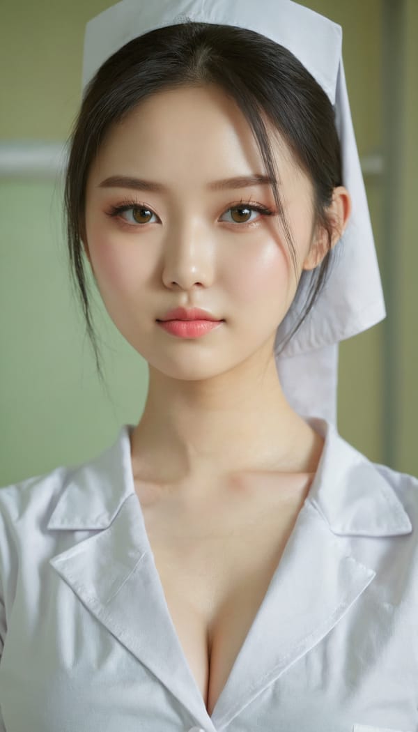 Tags: 21872187, SDXL
{"3": {"inputs": {"seed": 140306773492993, "steps": 64, "cfg": 5.03, "sampler_name": "dpmpp_2m", "scheduler": "karras", "denoise": 1.0, "model": ["27", 0], "positive": ["6", 0], "negative": ["7", 0], "latent_image": ["5", 0]}, "class_type": "KSampler"}, "4": {"inputs": {"ckpt_name": "juggernautxl.safetensors"}, "class_type": "CheckpointLoaderSimple"}, "5": {"inputs": {"width": 768, "height": 1344, "batch_size": 1}, "class_type": "EmptyLatentImage"}, "6": {"inputs": {"text": "20 year old girl, (ukrainian:1.08), (chinese:1.14), (cute:1.12), (temptress:1.05), (blush:0.99), (beautiful eyes:1.13), (sexy lips:1.13), (double eyelids:0.99), (pale skin:0.96), (slim:0.97), (seductive facial expression:1.07), (seductive pose:1.14), (idol:1.08), (in a seductive pose:1.07), (large perky breasts:1.10), (cleavage:1.04), (thigh gap:1.01), (nurse in uniform:1.06) working in a hospital ward, (film:1.01), (RAW:1.08), (candid cinema:1.03), (natural looking skin:1.07), (soft lighting:1.02), (textured skin:1.09), (portra:1.05), (skin fuzz:1.04), (detailed skin:1.05)", "clip": ["27", 1]}, "class_type": "CLIPTextEncode"}, "7": {"inputs": {"text": "(watermark:1.14), (worst quality:1.06), (twisted:1.14), (low resolution:1.09), (bad hands:1.05), (open mouth:1.13), (distorted:1.07)", "clip": ["27", 1]}, "class_type": "CLIPTextEncode"}, "8": {"inputs": {"samples": ["3", 0], "vae": ["4", 2]}, "class_type": "VAEDecode"}, "25": {"inputs": {"lora_name": "nudify_xl.safetensors", "strength_model": 0.23, "strength_clip": 0.33, "model": ["4", 0], "clip": ["4", 1]}, "class_type": "LoraLoader"}, "26": {"inputs": {"lora_name": "shirtlift_SDXL_v2.safetensors", "strength_model": 0.06, "strength_clip": 0.1, "model": ["25", 0], "clip": ["25", 1]}, "class_type": "LoraLoader"}, "27": {"inputs": {"lora_name": "PerfectEyesXL.safetensors", "strength_model": 0.14, "strength_clip": 0.03, "model": ["26", 0], "clip": ["26", 1]}, "class_type": "LoraLoader"}, "30": {"inputs": {"model_name": "4x_NMKD-Superscale-SP_178000_G.pth"}, "class_type": "UpscaleModelLoader"}, "31": {"inputs": {"upscale_model": ["30", 0], "image": ["8", 0]}, "class_type": "ImageUpscaleWithModel"}, "32": {"inputs": {"upscale_method": "lanczos", "scale_by": 0.5, "image": ["31", 0]}, "class_type": "ImageScaleBy"}, "33": {"inputs": {"pixels": ["32", 0], "vae": ["4", 2]}, "class_type": "VAEEncode"}, "34": {"inputs": {"seed": 140306773492993, "steps": 64, "cfg": 5.03, "sampler_name": "dpmpp_2m", "scheduler": "karras", "denoise": 0.3, "model": ["27", 0], "positive": ["6", 0], "negative": ["7", 0], "latent_image": ["33", 0]}, "class_type": "KSampler"}, "36": {"inputs": {"samples": ["34", 0], "vae": ["4", 2]}, "class_type": "VAEDecode"}, "39": {"inputs": {"filename_prefix": "comfyapi-1716419177232", "images": ["36", 0]}, "class_type": "SaveImage"}}