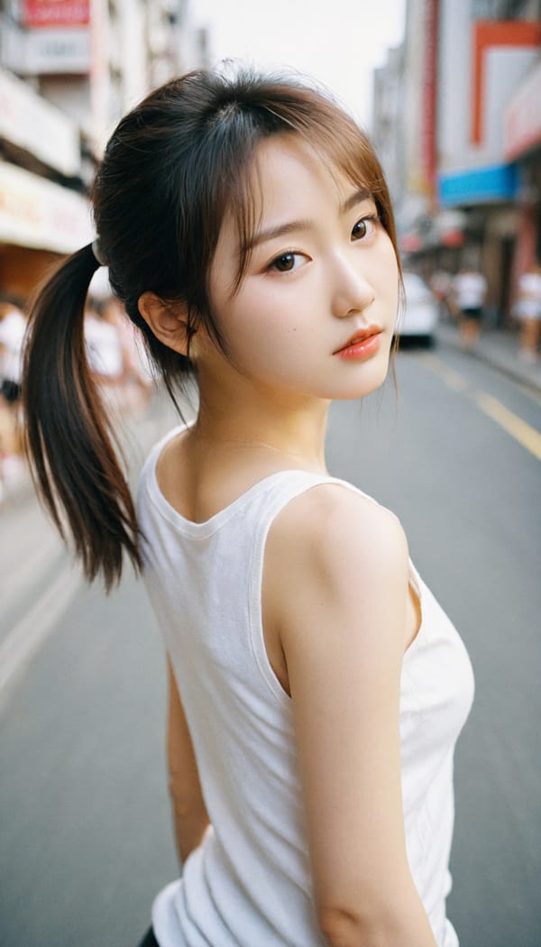 Tags: 21872187, SDXL
{"3": {"inputs": {"seed": 476785112887700, "steps": 64, "cfg": 7.71, "sampler_name": "dpmpp_2m", "scheduler": "karras", "denoise": 1.0, "model": ["27", 0], "positive": ["6", 0], "negative": ["7", 0], "latent_image": ["5", 0]}, "class_type": "KSampler"}, "4": {"inputs": {"ckpt_name": "leosamsHelloworldSDXL_helloworldSDXL32DPO.safetensors"}, "class_type": "CheckpointLoaderSimple"}, "5": {"inputs": {"width": 768, "height": 1344, "batch_size": 1}, "class_type": "EmptyLatentImage"}, "6": {"inputs": {"text": "20 year old girl, (korean:1.12), (russian:1.09), (japanese:1.07), (beautiful eyes:1.14), (idol:1.02), (detailed face:1.08), (eyelashes:0.98), (sexy lips:1.03), (cute:1.09), (double eyelids:0.99), (seductive pose:1.08), (seductive facial expression:1.05), (temptress:1.10), (blush:1.01), (slim:1.06), (perky ass:1.02), (exposed ass:0.96), (looking back:1.05), (sexy ass:1.02), (thigh gap:0.97), (white tanktop:1.07), busy street, (textured skin:1.08), (candid cinema:1.08), (detailed skin:1.09), (soft lighting:1.07), (natural looking skin:1.03), (portra:1.09), (skin fuzz:1.04), (film:1.00), (RAW:1.06)", "clip": ["27", 1]}, "class_type": "CLIPTextEncode"}, "7": {"inputs": {"text": "(twisted:1.06), (low resolution:1.09), (worst quality:1.07), (open mouth:1.10), (distorted:1.06), (bad hands:1.11), (watermark:1.10)", "clip": ["27", 1]}, "class_type": "CLIPTextEncode"}, "8": {"inputs": {"samples": ["3", 0], "vae": ["4", 2]}, "class_type": "VAEDecode"}, "25": {"inputs": {"lora_name": "nudify_xl.safetensors", "strength_model": 0.35, "strength_clip": 0.02, "model": ["4", 0], "clip": ["4", 1]}, "class_type": "LoraLoader"}, "26": {"inputs": {"lora_name": "shirtlift_SDXL_v2.safetensors", "strength_model": 0.06, "strength_clip": 0.02, "model": ["25", 0], "clip": ["25", 1]}, "class_type": "LoraLoader"}, "27": {"inputs": {"lora_name": "PerfectEyesXL.safetensors", "strength_model": 0.17, "strength_clip": 0.18, "model": ["26", 0], "clip": ["26", 1]}, "class_type": "LoraLoader"}, "30": {"inputs": {"model_name": "4x_NMKD-Superscale-SP_178000_G.pth"}, "class_type": "UpscaleModelLoader"}, "31": {"inputs": {"upscale_model": ["30", 0], "image": ["8", 0]}, "class_type": "ImageUpscaleWithModel"}, "32": {"inputs": {"upscale_method": "lanczos", "scale_by": 0.5, "image": ["31", 0]}, "class_type": "ImageScaleBy"}, "33": {"inputs": {"pixels": ["32", 0], "vae": ["4", 2]}, "class_type": "VAEEncode"}, "34": {"inputs": {"seed": 476785112887700, "steps": 64, "cfg": 7.71, "sampler_name": "dpmpp_2m", "scheduler": "karras", "denoise": 0.3, "model": ["27", 0], "positive": ["6", 0], "negative": ["7", 0], "latent_image": ["33", 0]}, "class_type": "KSampler"}, "36": {"inputs": {"samples": ["34", 0], "vae": ["4", 2]}, "class_type": "VAEDecode"}, "39": {"inputs": {"filename_prefix": "comfyapi-1707483322708", "images": ["36", 0]}, "class_type": "SaveImage"}}