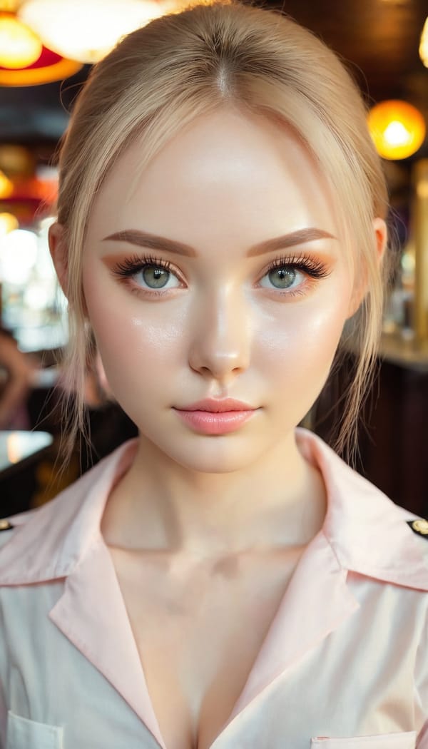 Tags: 21872187, SDXL
{"3": {"inputs": {"seed": 811652337993816, "steps": 64, "cfg": 6.72, "sampler_name": "dpmpp_2m", "scheduler": "karras", "denoise": 1.0, "model": ["27", 0], "positive": ["6", 0], "negative": ["7", 0], "latent_image": ["5", 0]}, "class_type": "KSampler"}, "4": {"inputs": {"ckpt_name": "juggernautxl.safetensors"}, "class_type": "CheckpointLoaderSimple"}, "5": {"inputs": {"width": 768, "height": 1344, "batch_size": 1}, "class_type": "EmptyLatentImage"}, "6": {"inputs": {"text": "26 year old girl, (ukrainian:0.97), (blush:1.12), (cute:0.95), (eyelashes:1.07), (seductive facial expression:0.97), (pale skin:1.07), (sexy lips:0.97), (idol:0.98), (slim:1.05), (double eyelids:1.09), (temptress:1.04), (beautiful eyes:1.09), (detailed face:1.06), (on all fours:1.07), (spreading ass cheeks:1.01), (from behind:1.08), (backboob:1.12), (a waitress in uniform:1.06) working at a restaurant, (film:1.03), (textured skin:1.06), (natural looking skin:1.07), (soft lighting:1.08), (detailed skin:1.04), (portra:1.06), (candid cinema:1.04), (RAW:1.00), (skin fuzz:1.01)", "clip": ["27", 1]}, "class_type": "CLIPTextEncode"}, "7": {"inputs": {"text": "(twisted:1.09), (watermark:1.06), (bad hands:1.12), (open mouth:1.07), (low resolution:1.08), (worst quality:1.11), (distorted:1.09)", "clip": ["27", 1]}, "class_type": "CLIPTextEncode"}, "8": {"inputs": {"samples": ["3", 0], "vae": ["4", 2]}, "class_type": "VAEDecode"}, "25": {"inputs": {"lora_name": "nudify_xl.safetensors", "strength_model": 0.31, "strength_clip": 0.38, "model": ["4", 0], "clip": ["4", 1]}, "class_type": "LoraLoader"}, "26": {"inputs": {"lora_name": "shirtlift_SDXL_v2.safetensors", "strength_model": 0.11, "strength_clip": 0.04, "model": ["25", 0], "clip": ["25", 1]}, "class_type": "LoraLoader"}, "27": {"inputs": {"lora_name": "PerfectEyesXL.safetensors", "strength_model": 0.01, "strength_clip": 0.11, "model": ["26", 0], "clip": ["26", 1]}, "class_type": "LoraLoader"}, "30": {"inputs": {"model_name": "4x_NMKD-Superscale-SP_178000_G.pth"}, "class_type": "UpscaleModelLoader"}, "31": {"inputs": {"upscale_model": ["30", 0], "image": ["8", 0]}, "class_type": "ImageUpscaleWithModel"}, "32": {"inputs": {"upscale_method": "lanczos", "scale_by": 0.5, "image": ["31", 0]}, "class_type": "ImageScaleBy"}, "33": {"inputs": {"pixels": ["32", 0], "vae": ["4", 2]}, "class_type": "VAEEncode"}, "34": {"inputs": {"seed": 811652337993816, "steps": 64, "cfg": 6.72, "sampler_name": "dpmpp_2m", "scheduler": "karras", "denoise": 0.3, "model": ["27", 0], "positive": ["6", 0], "negative": ["7", 0], "latent_image": ["33", 0]}, "class_type": "KSampler"}, "36": {"inputs": {"samples": ["34", 0], "vae": ["4", 2]}, "class_type": "VAEDecode"}, "39": {"inputs": {"filename_prefix": "comfyapi-1716632386440", "images": ["36", 0]}, "class_type": "SaveImage"}}