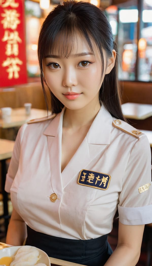 Tags: 21872187, SDXL
{"3": {"inputs": {"seed": 988371544640875, "steps": 32, "cfg": 6.52, "sampler_name": "dpmpp_2m", "scheduler": "karras", "denoise": 1.0, "model": ["27", 0], "positive": ["6", 0], "negative": ["7", 0], "latent_image": ["5", 0]}, "class_type": "KSampler"}, "4": {"inputs": {"ckpt_name": "juggernautxl.safetensors"}, "class_type": "CheckpointLoaderSimple"}, "5": {"inputs": {"width": 768, "height": 1344, "batch_size": 1}, "class_type": "EmptyLatentImage"}, "6": {"inputs": {"text": "27 year old girl, (chinese:1.03), (double eyelids:1.04), (seductive facial expression:0.99), (eyelashes:1.09), (slim:1.10), (idol:1.01), (detailed face:0.96), (temptress:1.13), (pale skin:1.03), (blush:0.99), (cute:1.05), (seductive pose:1.05), (beautiful eyes:1.14), (sexy lips:1.01), (in a seductive pose:1.04), (large perky breasts:0.99), (cleavage:0.95), (thigh gap:1.04), (a waitress in uniform:1.10) working at a restaurant, (portra:1.06), (RAW:1.09), (detailed skin:1.09), (candid cinema:1.07), (soft lighting:1.08), (textured skin:1.09), (natural looking skin:1.05), (skin fuzz:1.01), (film:1.00)", "clip": ["27", 1]}, "class_type": "CLIPTextEncode"}, "7": {"inputs": {"text": "(twisted:1.08), (open mouth:1.09), (worst quality:1.10), (distorted:1.13), (bad hands:1.12), (low resolution:1.05), (watermark:1.05)", "clip": ["27", 1]}, "class_type": "CLIPTextEncode"}, "8": {"inputs": {"samples": ["3", 0], "vae": ["4", 2]}, "class_type": "VAEDecode"}, "25": {"inputs": {"lora_name": "nudify_xl.safetensors", "strength_model": 0.03, "strength_clip": 0.01, "model": ["4", 0], "clip": ["4", 1]}, "class_type": "LoraLoader"}, "26": {"inputs": {"lora_name": "shirtlift_SDXL_v2.safetensors", "strength_model": 0.05, "strength_clip": 0.14, "model": ["25", 0], "clip": ["25", 1]}, "class_type": "LoraLoader"}, "27": {"inputs": {"lora_name": "PerfectEyesXL.safetensors", "strength_model": 0.01, "strength_clip": 0.04, "model": ["26", 0], "clip": ["26", 1]}, "class_type": "LoraLoader"}, "30": {"inputs": {"model_name": "4x_NMKD-Superscale-SP_178000_G.pth"}, "class_type": "UpscaleModelLoader"}, "31": {"inputs": {"upscale_model": ["30", 0], "image": ["8", 0]}, "class_type": "ImageUpscaleWithModel"}, "32": {"inputs": {"upscale_method": "lanczos", "scale_by": 0.5, "image": ["31", 0]}, "class_type": "ImageScaleBy"}, "33": {"inputs": {"pixels": ["32", 0], "vae": ["4", 2]}, "class_type": "VAEEncode"}, "34": {"inputs": {"seed": 988371544640875, "steps": 32, "cfg": 6.52, "sampler_name": "dpmpp_2m", "scheduler": "karras", "denoise": 0.3, "model": ["27", 0], "positive": ["6", 0], "negative": ["7", 0], "latent_image": ["33", 0]}, "class_type": "KSampler"}, "36": {"inputs": {"samples": ["34", 0], "vae": ["4", 2]}, "class_type": "VAEDecode"}, "39": {"inputs": {"filename_prefix": "comfyapi-1716984192457", "images": ["36", 0]}, "class_type": "SaveImage"}}