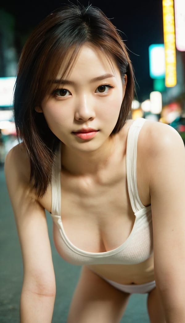 Tags: 21872187, SDXL
{"3": {"inputs": {"seed": 475865730789007, "steps": 32, "cfg": 7.31, "sampler_name": "dpmpp_2m", "scheduler": "karras", "denoise": 1.0, "model": ["27", 0], "positive": ["6", 0], "negative": ["7", 0], "latent_image": ["5", 0]}, "class_type": "KSampler"}, "4": {"inputs": {"ckpt_name": "juggernautxl.safetensors"}, "class_type": "CheckpointLoaderSimple"}, "5": {"inputs": {"width": 768, "height": 1344, "batch_size": 1}, "class_type": "EmptyLatentImage"}, "6": {"inputs": {"text": "24 year old girl, (taiwanese:0.97), (irish:0.99), (cute:1.14), (slim:1.08), (seductive facial expression:1.00), (beautiful eyes:1.00), (sexy lips:1.00), (blush:0.98), (seductive pose:1.01), (idol:1.08), (pale skin:1.14), (on all fours:1.12), (spreading ass cheeks:1.00), (from behind:1.04), (backboob:1.12), (white tanktop:1.03), busy street, (soft lighting:1.08), (textured skin:1.06), (RAW:1.06), (portra:1.08), (film:1.00), (skin fuzz:1.02), (natural looking skin:1.02), (candid cinema:1.04), (detailed skin:1.06)", "clip": ["27", 1]}, "class_type": "CLIPTextEncode"}, "7": {"inputs": {"text": "(low resolution:1.09), (distorted:1.10), (bad hands:1.12), (worst quality:1.09), (watermark:1.14), (open mouth:1.11), (twisted:1.05)", "clip": ["27", 1]}, "class_type": "CLIPTextEncode"}, "8": {"inputs": {"samples": ["3", 0], "vae": ["4", 2]}, "class_type": "VAEDecode"}, "25": {"inputs": {"lora_name": "nudify_xl.safetensors", "strength_model": 0.13, "strength_clip": 0.11, "model": ["4", 0], "clip": ["4", 1]}, "class_type": "LoraLoader"}, "26": {"inputs": {"lora_name": "shirtlift_SDXL_v2.safetensors", "strength_model": 0.16, "strength_clip": 0.07, "model": ["25", 0], "clip": ["25", 1]}, "class_type": "LoraLoader"}, "27": {"inputs": {"lora_name": "PerfectEyesXL.safetensors", "strength_model": 0.11, "strength_clip": 0.14, "model": ["26", 0], "clip": ["26", 1]}, "class_type": "LoraLoader"}, "30": {"inputs": {"model_name": "4x_NMKD-Superscale-SP_178000_G.pth"}, "class_type": "UpscaleModelLoader"}, "31": {"inputs": {"upscale_model": ["30", 0], "image": ["8", 0]}, "class_type": "ImageUpscaleWithModel"}, "32": {"inputs": {"upscale_method": "lanczos", "scale_by": 0.5, "image": ["31", 0]}, "class_type": "ImageScaleBy"}, "33": {"inputs": {"pixels": ["32", 0], "vae": ["4", 2]}, "class_type": "VAEEncode"}, "34": {"inputs": {"seed": 475865730789007, "steps": 32, "cfg": 7.31, "sampler_name": "dpmpp_2m", "scheduler": "karras", "denoise": 0.3, "model": ["27", 0], "positive": ["6", 0], "negative": ["7", 0], "latent_image": ["33", 0]}, "class_type": "KSampler"}, "36": {"inputs": {"samples": ["34", 0], "vae": ["4", 2]}, "class_type": "VAEDecode"}, "39": {"inputs": {"filename_prefix": "comfyapi-1726640666675", "images": ["36", 0]}, "class_type": "SaveImage"}}