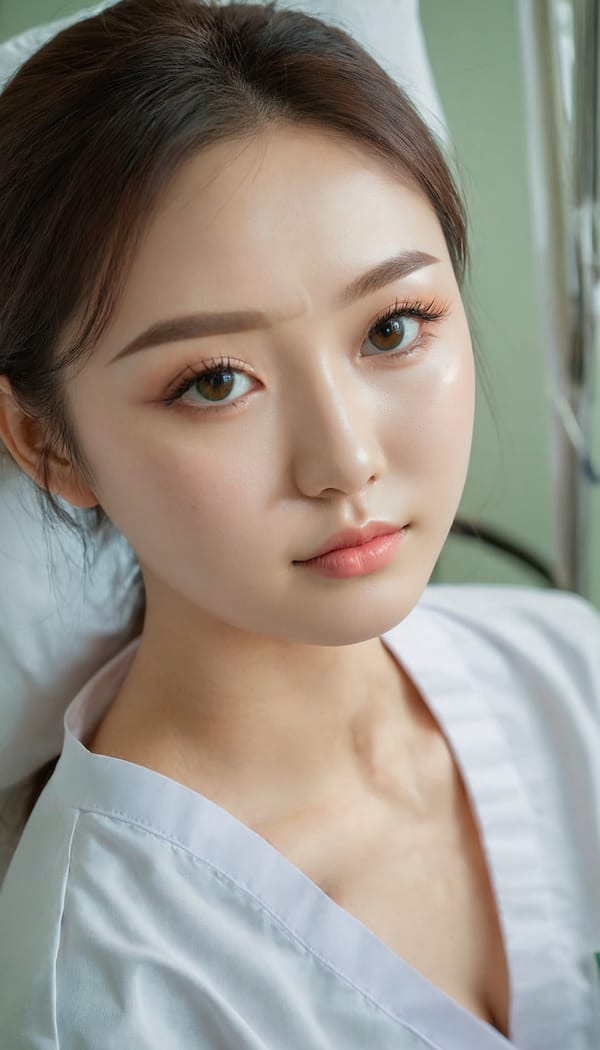 Tags: 21872187, SDXL
{"3": {"inputs": {"seed": 306886484631181, "steps": 64, "cfg": 6.78, "sampler_name": "dpmpp_2m", "scheduler": "karras", "denoise": 1.0, "model": ["27", 0], "positive": ["6", 0], "negative": ["7", 0], "latent_image": ["5", 0]}, "class_type": "KSampler"}, "4": {"inputs": {"ckpt_name": "juggernautxl.safetensors"}, "class_type": "CheckpointLoaderSimple"}, "5": {"inputs": {"width": 768, "height": 1344, "batch_size": 1}, "class_type": "EmptyLatentImage"}, "6": {"inputs": {"text": "26 year old girl, (ukrainian:1.03), (korean:1.10), (detailed face:1.00), (eyelashes:1.04), (sexy lips:1.11), (seductive facial expression:0.96), (temptress:0.95), (slim:1.03), (beautiful eyes:1.00), (seductive pose:0.95), (double eyelids:1.00), (pale skin:1.08), (blush:0.96), (cute:1.08), (in a seductive pose:1.08), (large perky breasts:1.00), (cleavage:1.10), (thigh gap:0.97), (nurse in uniform:1.08) working in a hospital ward, (natural looking skin:1.00), (film:1.07), (candid cinema:1.07), (skin fuzz:1.06), (detailed skin:1.02), (soft lighting:1.06), (textured skin:1.00), (RAW:1.06), (portra:1.06)", "clip": ["27", 1]}, "class_type": "CLIPTextEncode"}, "7": {"inputs": {"text": "(open mouth:1.10), (worst quality:1.10), (bad hands:1.12), (twisted:1.07), (low resolution:1.07), (distorted:1.14), (watermark:1.06)", "clip": ["27", 1]}, "class_type": "CLIPTextEncode"}, "8": {"inputs": {"samples": ["3", 0], "vae": ["4", 2]}, "class_type": "VAEDecode"}, "25": {"inputs": {"lora_name": "nudify_xl.safetensors", "strength_model": 0.26, "strength_clip": 0.03, "model": ["4", 0], "clip": ["4", 1]}, "class_type": "LoraLoader"}, "26": {"inputs": {"lora_name": "shirtlift_SDXL_v2.safetensors", "strength_model": 0.09, "strength_clip": 0.03, "model": ["25", 0], "clip": ["25", 1]}, "class_type": "LoraLoader"}, "27": {"inputs": {"lora_name": "PerfectEyesXL.safetensors", "strength_model": 0.08, "strength_clip": 0.17, "model": ["26", 0], "clip": ["26", 1]}, "class_type": "LoraLoader"}, "30": {"inputs": {"model_name": "4x_NMKD-Superscale-SP_178000_G.pth"}, "class_type": "UpscaleModelLoader"}, "31": {"inputs": {"upscale_model": ["30", 0], "image": ["8", 0]}, "class_type": "ImageUpscaleWithModel"}, "32": {"inputs": {"upscale_method": "lanczos", "scale_by": 0.5, "image": ["31", 0]}, "class_type": "ImageScaleBy"}, "33": {"inputs": {"pixels": ["32", 0], "vae": ["4", 2]}, "class_type": "VAEEncode"}, "34": {"inputs": {"seed": 306886484631181, "steps": 64, "cfg": 6.78, "sampler_name": "dpmpp_2m", "scheduler": "karras", "denoise": 0.3, "model": ["27", 0], "positive": ["6", 0], "negative": ["7", 0], "latent_image": ["33", 0]}, "class_type": "KSampler"}, "36": {"inputs": {"samples": ["34", 0], "vae": ["4", 2]}, "class_type": "VAEDecode"}, "39": {"inputs": {"filename_prefix": "comfyapi-1723609332315", "images": ["36", 0]}, "class_type": "SaveImage"}}