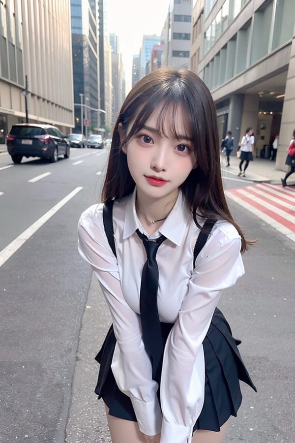 Tags: 21872187
<lora:mix4:0.60>, <lora:JapaneseDollLikeness_v15:0.63>, <lora:taiwanDollLikeness_v20:0.20>, (school uniform:1.09), (large breasts:1.13), choker, busy street in urban city, (seductive pose:1.19), extremely detailed eyes, extremely detailed face, cute, sexy lips, seductive smile, double eyelids, eyelashes, pale skin, perky breasts, best quality, sharp, (long slim legs:1.09), 1girl
Negative prompt: drawings, sketches, paintings, anime, fat, disfigured, (worst quality:2.21)
Steps: 48, Sampler: DPM++ 2M Karras, CFG scale: 6.04, Seed: 1165578984, Size: 512x768, Model hash: fc2511737a, Model: chilloutmix_NiPrunedFp32Fix, Seed resize from: -1x-1, Denoising strength: 0.4, Version: v1.2.1, Hires upscale: 2.0, Hires steps: 32, Hires upscaler: ESRGAN_4x