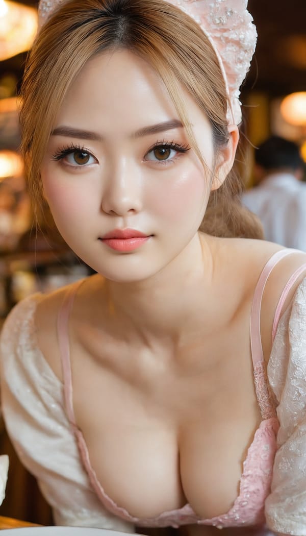 Tags: 21872187, SDXL
{"3": {"inputs": {"seed": 311472263268213, "steps": 64, "cfg": 5.19, "sampler_name": "dpmpp_2m", "scheduler": "karras", "denoise": 1.0, "model": ["27", 0], "positive": ["6", 0], "negative": ["7", 0], "latent_image": ["5", 0]}, "class_type": "KSampler"}, "4": {"inputs": {"ckpt_name": "juggernautxl.safetensors"}, "class_type": "CheckpointLoaderSimple"}, "5": {"inputs": {"width": 768, "height": 1344, "batch_size": 1}, "class_type": "EmptyLatentImage"}, "6": {"inputs": {"text": "26 year old girl, (japanese:1.09), (russian:1.05), (double eyelids:1.06), (slim:1.06), (beautiful eyes:0.95), (pale skin:0.99), (idol:1.01), (temptress:1.03), (cute:1.00), (blush:0.98), (detailed face:1.09), (seductive facial expression:1.09), (eyelashes:1.13), (sexy lips:1.13), (on all fours:0.97), (spreading ass cheeks:1.10), (from behind:0.96), (backboob:1.00), (a waitress in uniform:0.96) working at a restaurant, (textured skin:1.00), (skin fuzz:1.08), (natural looking skin:1.09), (portra:1.08), (RAW:1.06), (film:1.04), (candid cinema:1.01), (detailed skin:1.08), (soft lighting:1.03)", "clip": ["27", 1]}, "class_type": "CLIPTextEncode"}, "7": {"inputs": {"text": "(open mouth:1.12), (bad hands:1.06), (watermark:1.13), (distorted:1.11), (low resolution:1.05), (twisted:1.09), (worst quality:1.14)", "clip": ["27", 1]}, "class_type": "CLIPTextEncode"}, "8": {"inputs": {"samples": ["3", 0], "vae": ["4", 2]}, "class_type": "VAEDecode"}, "25": {"inputs": {"lora_name": "nudify_xl.safetensors", "strength_model": 0.08, "strength_clip": 0.05, "model": ["4", 0], "clip": ["4", 1]}, "class_type": "LoraLoader"}, "26": {"inputs": {"lora_name": "shirtlift_SDXL_v2.safetensors", "strength_model": 0.08, "strength_clip": 0.04, "model": ["25", 0], "clip": ["25", 1]}, "class_type": "LoraLoader"}, "27": {"inputs": {"lora_name": "PerfectEyesXL.safetensors", "strength_model": 0.15, "strength_clip": 0.02, "model": ["26", 0], "clip": ["26", 1]}, "class_type": "LoraLoader"}, "30": {"inputs": {"model_name": "4x_NMKD-Superscale-SP_178000_G.pth"}, "class_type": "UpscaleModelLoader"}, "31": {"inputs": {"upscale_model": ["30", 0], "image": ["8", 0]}, "class_type": "ImageUpscaleWithModel"}, "32": {"inputs": {"upscale_method": "lanczos", "scale_by": 0.5, "image": ["31", 0]}, "class_type": "ImageScaleBy"}, "33": {"inputs": {"pixels": ["32", 0], "vae": ["4", 2]}, "class_type": "VAEEncode"}, "34": {"inputs": {"seed": 311472263268213, "steps": 64, "cfg": 5.19, "sampler_name": "dpmpp_2m", "scheduler": "karras", "denoise": 0.3, "model": ["27", 0], "positive": ["6", 0], "negative": ["7", 0], "latent_image": ["33", 0]}, "class_type": "KSampler"}, "36": {"inputs": {"samples": ["34", 0], "vae": ["4", 2]}, "class_type": "VAEDecode"}, "39": {"inputs": {"filename_prefix": "comfyapi-1718191486287", "images": ["36", 0]}, "class_type": "SaveImage"}}