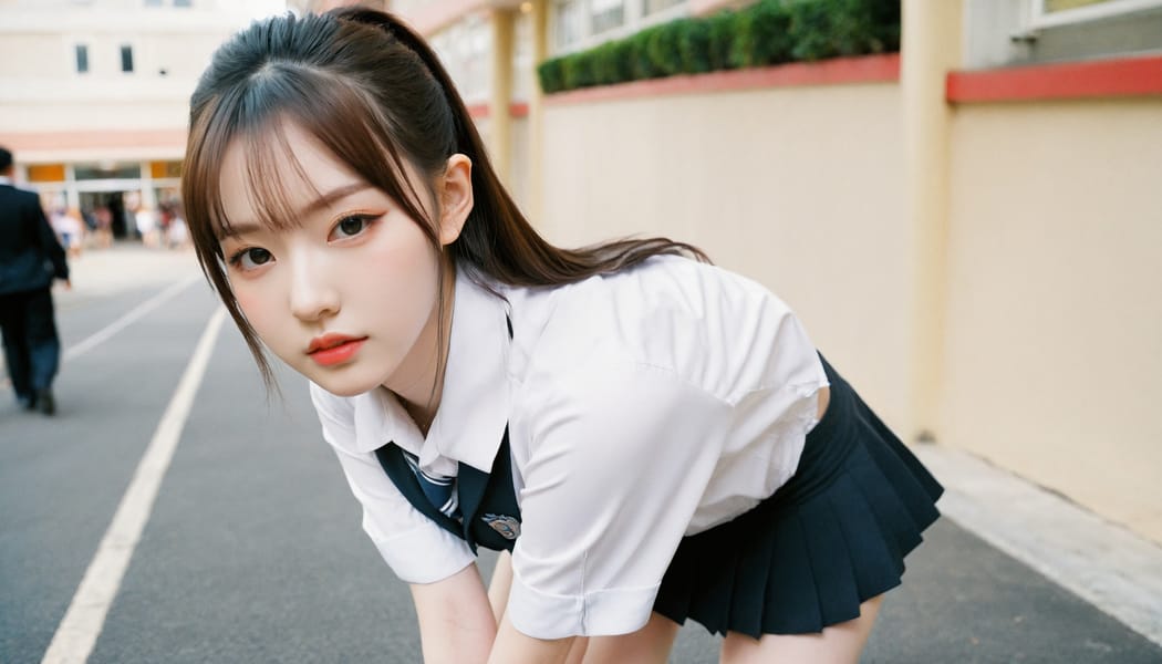 Tags: 21872187, SDXL
{"3": {"inputs": {"seed": 756882897990278, "steps": 32, "cfg": 7.05, "sampler_name": "dpmpp_2m", "scheduler": "karras", "denoise": 1.0, "model": ["27", 0], "positive": ["6", 0], "negative": ["7", 0], "latent_image": ["5", 0]}, "class_type": "KSampler"}, "4": {"inputs": {"ckpt_name": "leosamsHelloworldSDXL_helloworldSDXL32DPO.safetensors"}, "class_type": "CheckpointLoaderSimple"}, "5": {"inputs": {"width": 1344, "height": 768, "batch_size": 1}, "class_type": "EmptyLatentImage"}, "6": {"inputs": {"text": "24 year old girl, (pale skin:1.00), (seductive facial expression:1.00), (detailed face:1.06), (eyelashes:0.95), (beautiful eyes:0.95), (temptress:1.06), (blush:0.98), (seductive pose:1.03), (double eyelids:0.98), (idol:0.99), (cute:1.02), (slim:1.05), (sexy lips:1.05), (on all fours:1.10), (spreading ass cheeks:1.09), (from behind:1.13), (backboob:0.95), (school uniform:1.11), choker, busy street, (textured skin:1.01), (natural looking skin:1.03), (detailed skin:1.05), (skin fuzz:1.04), (soft lighting:1.02), (candid cinema:1.06), (film:1.06), (portra:1.08), (RAW:1.07)", "clip": ["27", 1]}, "class_type": "CLIPTextEncode"}, "7": {"inputs": {"text": "(watermark:1.07), (open mouth:1.10), (low resolution:1.05), (worst quality:1.09), (bad hands:1.11), (distorted:1.09), (twisted:1.06)", "clip": ["27", 1]}, "class_type": "CLIPTextEncode"}, "8": {"inputs": {"samples": ["3", 0], "vae": ["4", 2]}, "class_type": "VAEDecode"}, "25": {"inputs": {"lora_name": "nudify_xl.safetensors", "strength_model": 0.07, "strength_clip": 0.16, "model": ["4", 0], "clip": ["4", 1]}, "class_type": "LoraLoader"}, "26": {"inputs": {"lora_name": "shirtlift_SDXL_v2.safetensors", "strength_model": 0.19, "strength_clip": 0.19, "model": ["25", 0], "clip": ["25", 1]}, "class_type": "LoraLoader"}, "27": {"inputs": {"lora_name": "PerfectEyesXL.safetensors", "strength_model": 0.06, "strength_clip": 0.03, "model": ["26", 0], "clip": ["26", 1]}, "class_type": "LoraLoader"}, "30": {"inputs": {"model_name": "4x_NMKD-Superscale-SP_178000_G.pth"}, "class_type": "UpscaleModelLoader"}, "31": {"inputs": {"upscale_model": ["30", 0], "image": ["8", 0]}, "class_type": "ImageUpscaleWithModel"}, "32": {"inputs": {"upscale_method": "lanczos", "scale_by": 0.5, "image": ["31", 0]}, "class_type": "ImageScaleBy"}, "33": {"inputs": {"pixels": ["32", 0], "vae": ["4", 2]}, "class_type": "VAEEncode"}, "34": {"inputs": {"seed": 756882897990278, "steps": 32, "cfg": 7.05, "sampler_name": "dpmpp_2m", "scheduler": "karras", "denoise": 0.3, "model": ["27", 0], "positive": ["6", 0], "negative": ["7", 0], "latent_image": ["33", 0]}, "class_type": "KSampler"}, "36": {"inputs": {"samples": ["34", 0], "vae": ["4", 2]}, "class_type": "VAEDecode"}, "39": {"inputs": {"filename_prefix": "comfyapi-1707618910886", "images": ["36", 0]}, "class_type": "SaveImage"}}