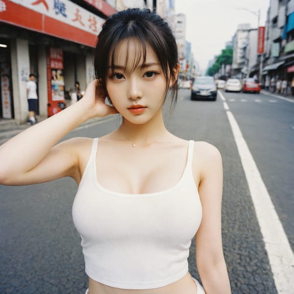 Tags: 21872187, SDXL
{"3": {"inputs": {"seed": 337159640385279, "steps": 64, "cfg": 5.21, "sampler_name": "dpmpp_2m", "scheduler": "karras", "denoise": 1.0, "model": ["27", 0], "positive": ["6", 0], "negative": ["7", 0], "latent_image": ["5", 0]}, "class_type": "KSampler"}, "4": {"inputs": {"ckpt_name": "helloworldxl.safetensors"}, "class_type": "CheckpointLoaderSimple"}, "5": {"inputs": {"width": 1024, "height": 1024, "batch_size": 1}, "class_type": "EmptyLatentImage"}, "6": {"inputs": {"text": "19 year old girl, (chinese:1.06), (japanese:1.07), (korean:1.14), (double eyelids:1.05), (temptress:1.08), (idol:0.95), (blush:0.99), (eyelashes:1.09), (seductive pose:0.97), (detailed face:1.03), (pale skin:1.08), (slim:1.06), (sexy lips:1.09), (seductive facial expression:0.97), (cute:0.95), (beautiful eyes:1.00), (in a seductive pose:1.09), (large perky breasts:1.08), (cleavage:0.96), (thigh gap:1.07), (white tanktop:1.08), busy street, (textured skin:1.08), (film:1.07), (candid cinema:1.09), (skin fuzz:1.09), (natural looking skin:1.02), (detailed skin:1.07), (soft lighting:1.01), (RAW:1.06)", "clip": ["27", 1]}, "class_type": "CLIPTextEncode"}, "7": {"inputs": {"text": "(low resolution:1.12), (open mouth:1.07), (distorted:1.06), (worst quality:1.13), (twisted:1.11), (bad hands:1.13), (watermark:1.14)", "clip": ["27", 1]}, "class_type": "CLIPTextEncode"}, "8": {"inputs": {"samples": ["3", 0], "vae": ["4", 2]}, "class_type": "VAEDecode"}, "25": {"inputs": {"lora_name": "nudify_xl.safetensors", "strength_model": 0.02, "strength_clip": 0.31, "model": ["4", 0], "clip": ["4", 1]}, "class_type": "LoraLoader"}, "26": {"inputs": {"lora_name": "shirtlift_SDXL_v2.safetensors", "strength_model": 0.05, "strength_clip": 0.02, "model": ["25", 0], "clip": ["25", 1]}, "class_type": "LoraLoader"}, "27": {"inputs": {"lora_name": "PerfectEyesXL.safetensors", "strength_model": 0.12, "strength_clip": 0.02, "model": ["26", 0], "clip": ["26", 1]}, "class_type": "LoraLoader"}, "30": {"inputs": {"model_name": "4x_NMKD-Superscale-SP_178000_G.pth"}, "class_type": "UpscaleModelLoader"}, "31": {"inputs": {"upscale_model": ["30", 0], "image": ["8", 0]}, "class_type": "ImageUpscaleWithModel"}, "32": {"inputs": {"upscale_method": "lanczos", "scale_by": 0.5, "image": ["31", 0]}, "class_type": "ImageScaleBy"}, "33": {"inputs": {"pixels": ["32", 0], "vae": ["4", 2]}, "class_type": "VAEEncode"}, "34": {"inputs": {"seed": 337159640385279, "steps": 64, "cfg": 5.21, "sampler_name": "dpmpp_2m", "scheduler": "karras", "denoise": 0.3, "model": ["27", 0], "positive": ["6", 0], "negative": ["7", 0], "latent_image": ["33", 0]}, "class_type": "KSampler"}, "36": {"inputs": {"samples": ["34", 0], "vae": ["4", 2]}, "class_type": "VAEDecode"}, "39": {"inputs": {"filename_prefix": "comfyapi-1734205414435", "images": ["36", 0]}, "class_type": "SaveImage"}}