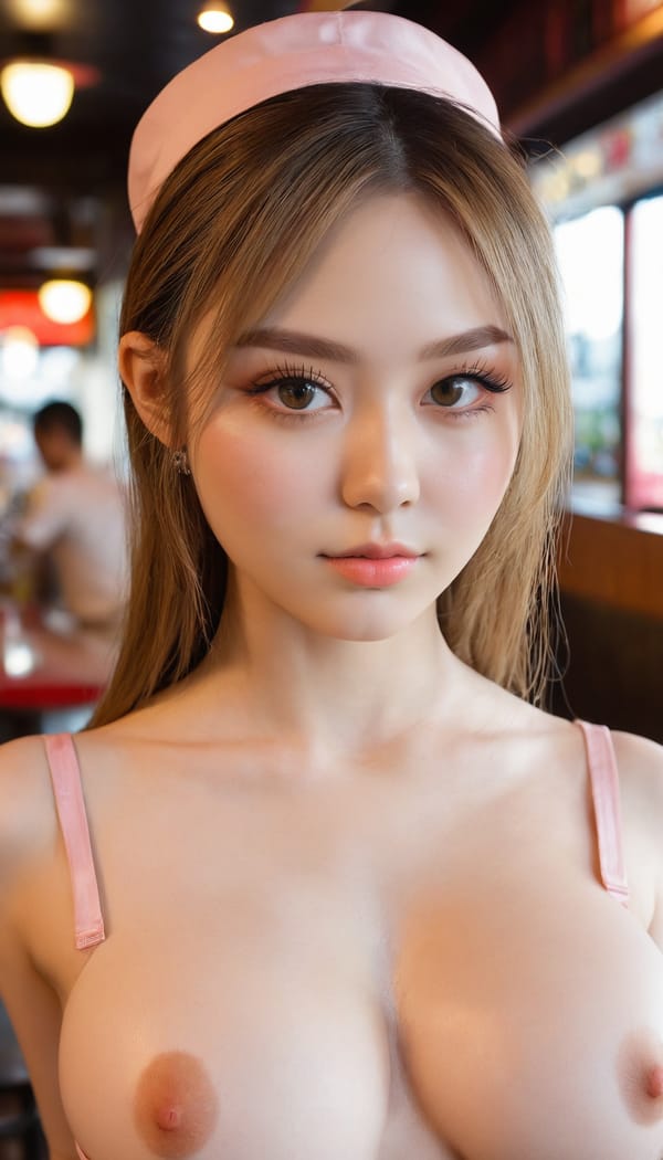 Tags: 21872187, SDXL
{"3": {"inputs": {"seed": 589252319570084, "steps": 32, "cfg": 7.01, "sampler_name": "dpmpp_2m", "scheduler": "karras", "denoise": 1.0, "model": ["27", 0], "positive": ["6", 0], "negative": ["7", 0], "latent_image": ["5", 0]}, "class_type": "KSampler"}, "4": {"inputs": {"ckpt_name": "juggernautxl.safetensors"}, "class_type": "CheckpointLoaderSimple"}, "5": {"inputs": {"width": 768, "height": 1344, "batch_size": 1}, "class_type": "EmptyLatentImage"}, "6": {"inputs": {"text": "23 year old girl, (detailed face:1.05), (temptress:0.99), (idol:1.11), (beautiful eyes:1.04), (blush:1.02), (cute:1.13), (pale skin:1.01), (sexy lips:0.95), (double eyelids:1.11), (seductive pose:0.98), (slim:0.95), (seductive facial expression:1.03), (eyelashes:1.00), (perky ass:0.97), (exposed ass:0.96), (looking back:1.02), (sexy ass:1.09), (thigh gap:1.12), (a waitress in uniform:1.03) working at a restaurant, (film:1.08), (RAW:1.01), (soft lighting:1.01), (skin fuzz:1.05), (detailed skin:1.00), (candid cinema:1.03), (natural looking skin:1.09), (portra:1.00), (textured skin:1.01)", "clip": ["27", 1]}, "class_type": "CLIPTextEncode"}, "7": {"inputs": {"text": "(worst quality:1.10), (low resolution:1.09), (open mouth:1.11), (bad hands:1.11), (distorted:1.06), (twisted:1.11), (watermark:1.06)", "clip": ["27", 1]}, "class_type": "CLIPTextEncode"}, "8": {"inputs": {"samples": ["3", 0], "vae": ["4", 2]}, "class_type": "VAEDecode"}, "25": {"inputs": {"lora_name": "nudify_xl.safetensors", "strength_model": 0.12, "strength_clip": 0.23, "model": ["4", 0], "clip": ["4", 1]}, "class_type": "LoraLoader"}, "26": {"inputs": {"lora_name": "shirtlift_SDXL_v2.safetensors", "strength_model": 0.17, "strength_clip": 0.0, "model": ["25", 0], "clip": ["25", 1]}, "class_type": "LoraLoader"}, "27": {"inputs": {"lora_name": "PerfectEyesXL.safetensors", "strength_model": 0.06, "strength_clip": 0.09, "model": ["26", 0], "clip": ["26", 1]}, "class_type": "LoraLoader"}, "30": {"inputs": {"model_name": "4x_NMKD-Superscale-SP_178000_G.pth"}, "class_type": "UpscaleModelLoader"}, "31": {"inputs": {"upscale_model": ["30", 0], "image": ["8", 0]}, "class_type": "ImageUpscaleWithModel"}, "32": {"inputs": {"upscale_method": "lanczos", "scale_by": 0.5, "image": ["31", 0]}, "class_type": "ImageScaleBy"}, "33": {"inputs": {"pixels": ["32", 0], "vae": ["4", 2]}, "class_type": "VAEEncode"}, "34": {"inputs": {"seed": 589252319570084, "steps": 32, "cfg": 7.01, "sampler_name": "dpmpp_2m", "scheduler": "karras", "denoise": 0.3, "model": ["27", 0], "positive": ["6", 0], "negative": ["7", 0], "latent_image": ["33", 0]}, "class_type": "KSampler"}, "36": {"inputs": {"samples": ["34", 0], "vae": ["4", 2]}, "class_type": "VAEDecode"}, "39": {"inputs": {"filename_prefix": "comfyapi-1718625932264", "images": ["36", 0]}, "class_type": "SaveImage"}}