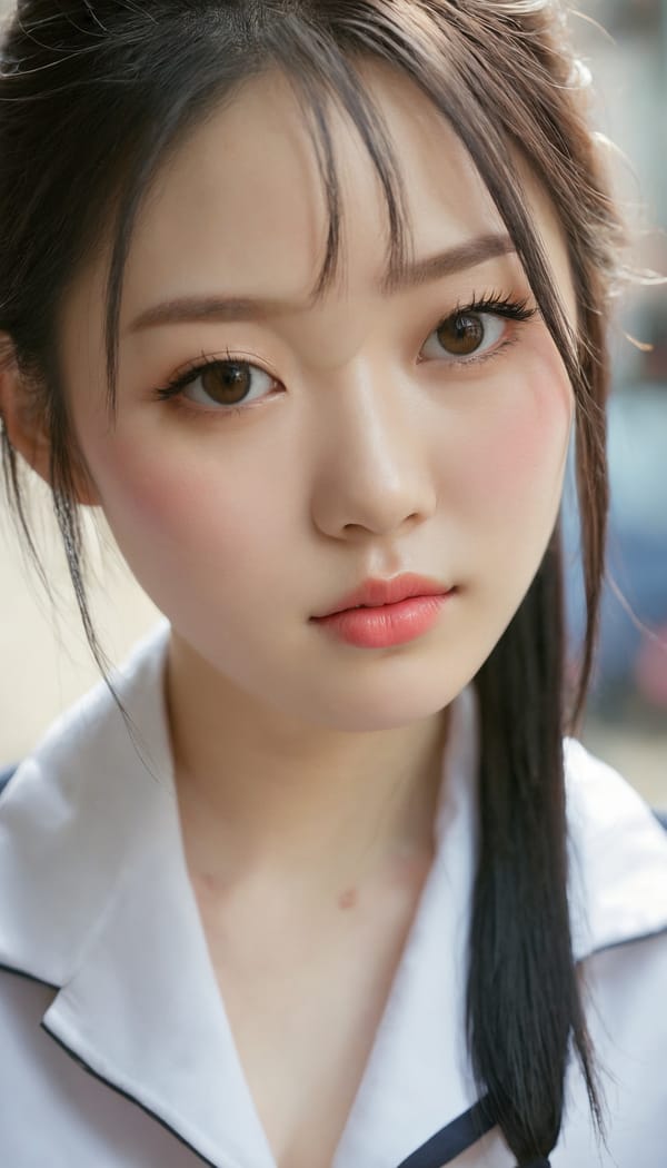 Tags: 21872187, SDXL
{"3": {"inputs": {"seed": 815079244870396, "steps": 32, "cfg": 5.0, "sampler_name": "dpmpp_2m", "scheduler": "karras", "denoise": 1.0, "model": ["27", 0], "positive": ["6", 0], "negative": ["7", 0], "latent_image": ["5", 0]}, "class_type": "KSampler"}, "4": {"inputs": {"ckpt_name": "juggernautxl.safetensors"}, "class_type": "CheckpointLoaderSimple"}, "5": {"inputs": {"width": 768, "height": 1344, "batch_size": 1}, "class_type": "EmptyLatentImage"}, "6": {"inputs": {"text": "25 year old girl, (irish:1.05), (chinese:1.07), (pale skin:1.04), (cute:0.99), (idol:1.04), (seductive facial expression:1.02), (eyelashes:0.99), (double eyelids:1.05), (beautiful eyes:1.06), (detailed face:1.09), (sexy lips:1.12), (seductive pose:1.02), (blush:1.01), (temptress:1.08), (in a seductive pose:1.12), (large perky breasts:1.09), (cleavage:0.95), (thigh gap:1.00), (school uniform:1.00), choker, busy street, (candid cinema:1.03), (film:1.02), (skin fuzz:1.04), (detailed skin:1.03), (RAW:1.02), (soft lighting:1.00), (natural looking skin:1.01), (portra:1.06), (textured skin:1.03)", "clip": ["27", 1]}, "class_type": "CLIPTextEncode"}, "7": {"inputs": {"text": "(twisted:1.12), (bad hands:1.06), (open mouth:1.10), (watermark:1.08), (low resolution:1.06), (distorted:1.07), (worst quality:1.06)", "clip": ["27", 1]}, "class_type": "CLIPTextEncode"}, "8": {"inputs": {"samples": ["3", 0], "vae": ["4", 2]}, "class_type": "VAEDecode"}, "25": {"inputs": {"lora_name": "nudify_xl.safetensors", "strength_model": 0.1, "strength_clip": 0.08, "model": ["4", 0], "clip": ["4", 1]}, "class_type": "LoraLoader"}, "26": {"inputs": {"lora_name": "shirtlift_SDXL_v2.safetensors", "strength_model": 0.0, "strength_clip": 0.11, "model": ["25", 0], "clip": ["25", 1]}, "class_type": "LoraLoader"}, "27": {"inputs": {"lora_name": "PerfectEyesXL.safetensors", "strength_model": 0.03, "strength_clip": 0.14, "model": ["26", 0], "clip": ["26", 1]}, "class_type": "LoraLoader"}, "30": {"inputs": {"model_name": "4x_NMKD-Superscale-SP_178000_G.pth"}, "class_type": "UpscaleModelLoader"}, "31": {"inputs": {"upscale_model": ["30", 0], "image": ["8", 0]}, "class_type": "ImageUpscaleWithModel"}, "32": {"inputs": {"upscale_method": "lanczos", "scale_by": 0.5, "image": ["31", 0]}, "class_type": "ImageScaleBy"}, "33": {"inputs": {"pixels": ["32", 0], "vae": ["4", 2]}, "class_type": "VAEEncode"}, "34": {"inputs": {"seed": 815079244870396, "steps": 32, "cfg": 5.0, "sampler_name": "dpmpp_2m", "scheduler": "karras", "denoise": 0.3, "model": ["27", 0], "positive": ["6", 0], "negative": ["7", 0], "latent_image": ["33", 0]}, "class_type": "KSampler"}, "36": {"inputs": {"samples": ["34", 0], "vae": ["4", 2]}, "class_type": "VAEDecode"}, "39": {"inputs": {"filename_prefix": "comfyapi-1725775771801", "images": ["36", 0]}, "class_type": "SaveImage"}}