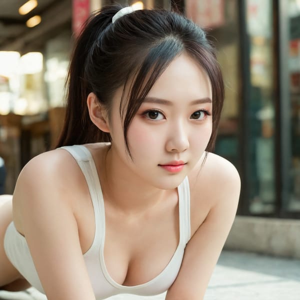 Tags: 21872187, SDXL
{"3": {"inputs": {"seed": 873798615325616, "steps": 32, "cfg": 5.07, "sampler_name": "dpmpp_2m", "scheduler": "karras", "denoise": 1.0, "model": ["27", 0], "positive": ["6", 0], "negative": ["7", 0], "latent_image": ["5", 0]}, "class_type": "KSampler"}, "4": {"inputs": {"ckpt_name": "juggernautXL_v8Rundiffusion.safetensors"}, "class_type": "CheckpointLoaderSimple"}, "5": {"inputs": {"width": 1024, "height": 1024, "batch_size": 1}, "class_type": "EmptyLatentImage"}, "6": {"inputs": {"text": "27 year old girl, (chinese:0.96), (korean:0.96), (temptress:1.14), (eyelashes:1.00), (blush:1.05), (beautiful eyes:1.10), (seductive facial expression:1.10), (slim:1.04), (cute:0.96), (detailed face:1.12), (idol:0.97), (seductive pose:1.07), (sexy lips:1.02), (pale skin:1.05), (double eyelids:1.06), (on all fours:1.08), (spreading ass cheeks:1.06), (from behind:1.13), (backboob:1.05), (white tanktop:1.06), busy street, (detailed skin:1.05), (RAW:1.06), (soft lighting:1.03), (skin fuzz:1.02), (textured skin:1.01), (film:1.08), (natural looking skin:1.08), (candid cinema:1.05), (portra:1.04)", "clip": ["27", 1]}, "class_type": "CLIPTextEncode"}, "7": {"inputs": {"text": "(watermark:1.09), (open mouth:1.10), (worst quality:1.05), (twisted:1.13), (distorted:1.06), (bad hands:1.05), (low resolution:1.13)", "clip": ["27", 1]}, "class_type": "CLIPTextEncode"}, "8": {"inputs": {"samples": ["3", 0], "vae": ["4", 2]}, "class_type": "VAEDecode"}, "25": {"inputs": {"lora_name": "nudify_xl.safetensors", "strength_model": 0.0, "strength_clip": 0.14, "model": ["4", 0], "clip": ["4", 1]}, "class_type": "LoraLoader"}, "26": {"inputs": {"lora_name": "shirtlift_SDXL_v2.safetensors", "strength_model": 0.09, "strength_clip": 0.07, "model": ["25", 0], "clip": ["25", 1]}, "class_type": "LoraLoader"}, "27": {"inputs": {"lora_name": "PerfectEyesXL.safetensors", "strength_model": 0.11, "strength_clip": 0.19, "model": ["26", 0], "clip": ["26", 1]}, "class_type": "LoraLoader"}, "30": {"inputs": {"model_name": "4x_NMKD-Superscale-SP_178000_G.pth"}, "class_type": "UpscaleModelLoader"}, "31": {"inputs": {"upscale_model": ["30", 0], "image": ["8", 0]}, "class_type": "ImageUpscaleWithModel"}, "32": {"inputs": {"upscale_method": "lanczos", "scale_by": 0.5, "image": ["31", 0]}, "class_type": "ImageScaleBy"}, "33": {"inputs": {"pixels": ["32", 0], "vae": ["4", 2]}, "class_type": "VAEEncode"}, "34": {"inputs": {"seed": 873798615325616, "steps": 32, "cfg": 5.07, "sampler_name": "dpmpp_2m", "scheduler": "karras", "denoise": 0.3, "model": ["27", 0], "positive": ["6", 0], "negative": ["7", 0], "latent_image": ["33", 0]}, "class_type": "KSampler"}, "36": {"inputs": {"samples": ["34", 0], "vae": ["4", 2]}, "class_type": "VAEDecode"}, "39": {"inputs": {"filename_prefix": "comfyapi-1707298141301", "images": ["36", 0]}, "class_type": "SaveImage"}}