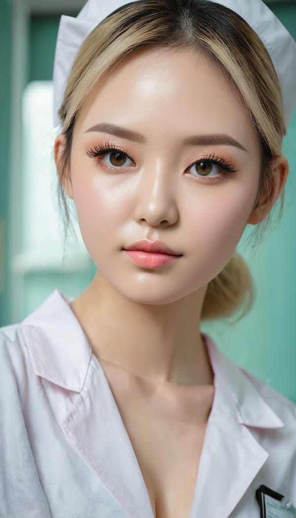 Tags: 21872187, SDXL
{"3": {"inputs": {"seed": 185066911272896, "steps": 32, "cfg": 7.57, "sampler_name": "dpmpp_2m", "scheduler": "karras", "denoise": 1.0, "model": ["27", 0], "positive": ["6", 0], "negative": ["7", 0], "latent_image": ["5", 0]}, "class_type": "KSampler"}, "4": {"inputs": {"ckpt_name": "juggernautxl.safetensors"}, "class_type": "CheckpointLoaderSimple"}, "5": {"inputs": {"width": 768, "height": 1344, "batch_size": 1}, "class_type": "EmptyLatentImage"}, "6": {"inputs": {"text": "26 year old girl, (detailed face:1.03), (sexy lips:1.03), (seductive facial expression:0.97), (idol:1.12), (temptress:1.03), (eyelashes:1.08), (seductive pose:1.14), (slim:0.97), (pale skin:0.96), (cute:1.08), (beautiful eyes:1.02), (double eyelids:1.11), (blush:1.04), (on all fours:0.98), (spreading ass cheeks:0.95), (from behind:0.97), (backboob:1.11), (nurse in uniform:1.09) working in a hospital ward, (soft lighting:1.00), (textured skin:1.03), (RAW:1.03), (natural looking skin:1.02), (detailed skin:1.03), (candid cinema:1.06), (film:1.06), (skin fuzz:1.02), (portra:1.01)", "clip": ["27", 1]}, "class_type": "CLIPTextEncode"}, "7": {"inputs": {"text": "(twisted:1.09), (distorted:1.12), (watermark:1.12), (worst quality:1.11), (bad hands:1.06), (open mouth:1.07)", "clip": ["27", 1]}, "class_type": "CLIPTextEncode"}, "8": {"inputs": {"samples": ["3", 0], "vae": ["4", 2]}, "class_type": "VAEDecode"}, "25": {"inputs": {"lora_name": "nudify_xl.safetensors", "strength_model": 0.19, "strength_clip": 0.05, "model": ["4", 0], "clip": ["4", 1]}, "class_type": "LoraLoader"}, "26": {"inputs": {"lora_name": "shirtlift_SDXL_v2.safetensors", "strength_model": 0.13, "strength_clip": 0.19, "model": ["25", 0], "clip": ["25", 1]}, "class_type": "LoraLoader"}, "27": {"inputs": {"lora_name": "PerfectEyesXL.safetensors", "strength_model": 0.14, "strength_clip": 0.14, "model": ["26", 0], "clip": ["26", 1]}, "class_type": "LoraLoader"}, "30": {"inputs": {"model_name": "4x_NMKD-Superscale-SP_178000_G.pth"}, "class_type": "UpscaleModelLoader"}, "31": {"inputs": {"upscale_model": ["30", 0], "image": ["8", 0]}, "class_type": "ImageUpscaleWithModel"}, "32": {"inputs": {"upscale_method": "lanczos", "scale_by": 0.5, "image": ["31", 0]}, "class_type": "ImageScaleBy"}, "33": {"inputs": {"pixels": ["32", 0], "vae": ["4", 2]}, "class_type": "VAEEncode"}, "34": {"inputs": {"seed": 185066911272896, "steps": 32, "cfg": 7.57, "sampler_name": "dpmpp_2m", "scheduler": "karras", "denoise": 0.3, "model": ["27", 0], "positive": ["6", 0], "negative": ["7", 0], "latent_image": ["33", 0]}, "class_type": "KSampler"}, "36": {"inputs": {"samples": ["34", 0], "vae": ["4", 2]}, "class_type": "VAEDecode"}, "39": {"inputs": {"filename_prefix": "comfyapi-1714179876119", "images": ["36", 0]}, "class_type": "SaveImage"}}